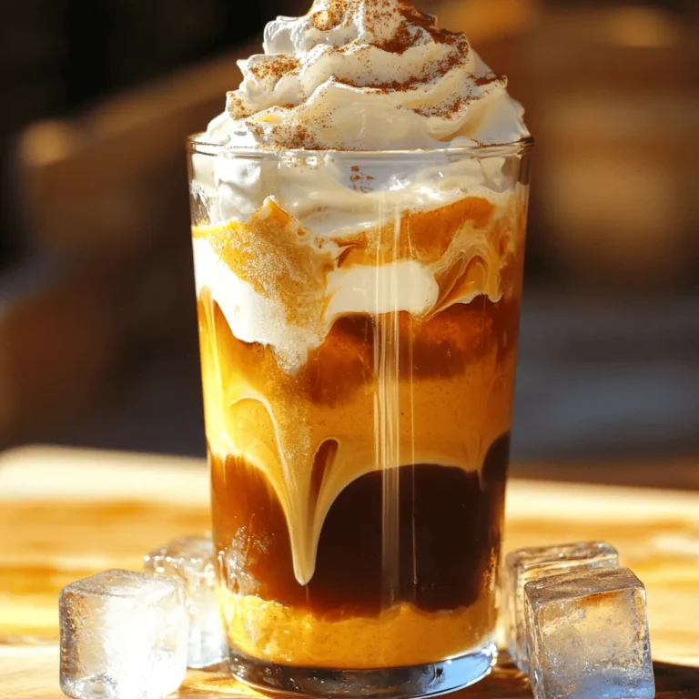 Um deinen Kürbiscreme Kaltbrüh-Genuss zuzubereiten, brauchst du folgende Zutaten: - 1 Tasse Kaltbrühkaffee - 1/2 Tasse Schlagcreme - 1/4 Tasse Kürbispüree - 2 Esslöffel Ahornsirup (oder nach Geschmack) - 1/2 Teelöffel Vanilleextrakt - 1/2 Teelöffel Kürbiskuchengewürz - 1/8 Teelöffel Salz - Eiswürfel - Schlagsahne und zusätzliches Kürbiskuchengewürz zum Garnieren Diese Zutaten sorgen für einen leckeren und aromatischen Kaffeegenuss. Wenn du einige Zutaten nicht hast oder anpassen möchtest, gibt es viele Optionen. Du kannst zum Beispiel: - Anstelle von Ahornsirup Honig oder einen anderen Süßstoff verwenden. - Für eine leichtere Variante die Schlagcreme durch griechischen Joghurt ersetzen. - Statt Kürbispüree auch andere Pürees wie Süßkartoffel oder Apfel verwenden. Diese Anpassungen machen das Rezept flexibler und können neue Geschmäcker bringen. Die Qualität der Zutaten beeinflusst den Geschmack stark. Hier sind einige Tipps: - Verwende frisches Kürbispüree oder bereite es selbst zu. Es schmeckt besser als Dosenware. - Bei der Schlagcreme ist es wichtig, eine hohe Qualität zu wählen. Das macht die Creme luftiger. - Wähle hochwertigen Kaltbrühkaffee. Er gibt dem Getränk eine reiche Basis. Achte darauf, dass du die besten Zutaten verwendest, und du wirst ein tolles Getränk genießen! Um die Kürbiscreme zu machen, nimm eine Rührschüssel. Füge die Schlagcreme, das Kürbispüree und den Ahornsirup hinzu. Gib auch den Vanilleextrakt, das Kürbiskuchengewürz und das Salz hinein. Rühre alles gut mit einem Schneebesen, bis die Mischung glatt ist. Du willst keine Klumpen. Jetzt kommt der spaßige Teil: Schlage die Kürbiscreme mit einem Handmixer oder Schneebesen, bis sie leicht und fluffig ist. Sei vorsichtig! Sie sollte nicht zu Schlagsahne werden. Nimm ein schönes Glas und fülle es mit Eiswürfeln. Gieße dann den Kaltbrühkaffee vorsichtig darüber. Fülle das Glas etwa zu drei Vierteln. Dieser Kaffee hat einen sanften Geschmack und passt perfekt zur Kürbiscreme. Wenn du es magst, kannst du mehr Eis hinzufügen, bevor du die Kürbiscreme drauf gibst. Jetzt kommt der beste Teil: die Zusammenstellung! Nimm die Kürbiscreme-Mischung und gib sie vorsichtig auf den Kaltbrühkaffee. Mach das langsam, damit du einen schönen Schichteffekt siehst. Wenn du möchtest, kannst du das Getränk schnell umrühren, um alles gut zu vermischen. Zum Schluss garnierst du dein Getränk mit einem Klecks Schlagsahne und einer Prise Kürbiskuchengewürz. So sieht es nicht nur toll aus, sondern schmeckt auch fantastisch! Um die perfekte Kürbiscreme zu machen, beginne mit frischem Kürbispüree. Du kannst es selbst machen oder im Geschäft kaufen. Mische die Zutaten gut. Nutze einen Schneebesen, um eine glatte Mischung zu erhalten. Schlage die Creme leicht auf, aber achte darauf, dass sie nicht zu fest wird. So bleibt sie fluffig und cremig. Füge etwas Salz hinzu, um den Geschmack zu heben. Das macht die Kürbiscreme noch leckerer. Du kannst die Zutaten anpassen, um den Geschmack zu ändern. Möchtest du es süßer? Füge mehr Ahornsirup hinzu. Wenn du es würziger magst, gib mehr Kürbiskuchengewürz dazu. Du kannst auch die Menge an Kürbispüree erhöhen, um den Kürbisgeschmack zu verstärken. Experimentiere mit verschiedenen Mengen, bis du deinen perfekten Geschmack findest. Präsentiere dein Getränk schön, um es einladend zu machen. Fülle ein hohes Glas mit Eiswürfeln. Gieße den Kaltbrühkaffee vorsichtig darüber. Achte darauf, die Kürbiscreme in Schichten daraufzugeben. Das sieht toll aus! Garniere das Ganze mit einem Klecks Schlagsahne und streue etwas Kürbiskuchengewürz darüber. Das gibt nicht nur Geschmack, sondern sieht auch großartig aus. So wird dein Kürbiscreme Kaltbrüh-Genuss zum Star jeder Kaffeepause! {{image_4}} Du kannst diese Kürbiscreme leicht vegan machen. Ersetze einfach die Schlagcreme durch Kokosmilch oder eine andere pflanzliche Sahne. So bleibt der Geschmack reichhaltig und cremig. Achte darauf, dass dein Kürbispüree und Ahornsirup auch vegan sind. Diese einfachen Änderungen geben dir eine köstliche vegane Variante. Wenn du Lust auf Abwechslung hast, kannst du die Gewürze anpassen. Ersetze das Kürbiskuchengewürz durch Zimt oder Muskatnuss. Du kannst auch einen Schuss Espresso hinzufügen, um die Kaffeearomen zu verstärken. Für einen schokoladigen Twist, füge etwas Kakao oder Schokoladensirup hinzu. So wird dein Getränk kreativ und spannend. Für die Herbstsaison ist ein Hauch von Vanille immer passend. Du kannst auch Karamellsoße für einen süßen Kick verwenden. Wenn du ein Halloween-Fest planst, füge essbare Augen oder bunte Streusel als Garnierung hinzu. Für den Winter sind Aromen wie Nelke oder Kardamom großartig. Diese kleinen Anpassungen machen dein Getränk zu einem echten Highlight. Um die Kürbiscreme gut zu lagern, nutze einen luftdichten Behälter. Stelle sicher, dass der Behälter sauber ist. So bleibt die Creme frisch. Du kannst die Creme bis zu drei Tage im Kühlschrank aufbewahren. Vor der Verwendung gut umrühren. Wenn sie dick wird, füge etwas Schlagcreme hinzu. Kaltbrühkaffee sollte ebenfalls in einem luftdichten Behälter gelagert werden. Bewahre ihn im Kühlschrank auf. So bleibt der Kaffee frisch und lecker. Er hält sich bis zu einer Woche. Vermeide es, ihn mit heißem Wasser zu mischen. Das verändert den Geschmack und die Textur. Die Reste der Kürbiscreme und des Kaltbrühkaffees sind vielseitig einsetzbar. Verwende die Kürbiscreme in Desserts oder auf Pfannkuchen. Der Kaltbrühkaffee kann auch für Eiskaffee verwendet werden. Wenn du die Reste nicht schnell verbrauchst, friere sie ein. So hast du immer eine leckere Basis für ein schnelles Getränk. Ja, du kannst das Rezept leicht anpassen. Reduziere einfach die Menge des Ahornsirups. Probiere zuerst einen Esslöffel. Schmecke dann ab. Wenn du es noch weniger süß magst, lasse den Sirup ganz weg. Das Kürbispüree bringt auch eine natürliche Süße mit. So bleibt der Geschmack gut, ohne zu süß zu sein. Kaltbrühkaffee hält sich bis zu einer Woche im Kühlschrank. Achte darauf, ihn in einem luftdichten Behälter zu lagern. So bleibt der Geschmack frisch. Wenn du ihn länger aufbewahren möchtest, ist es besser, ihn einzufrieren. Gekühlter Kaffee kann nach dem Auftauen etwas schwächer sein. Deshalb ist es wichtig, ihn richtig zu lagern. Ja, du kannst diesen Kaffee auch warm genießen. Bereite zuerst den Kaltbrühkaffee wie gewohnt zu. Erhitze dann die Mischung aus Kürbispüree und Schlagcreme in einem kleinen Topf. Rühre gut um, bis alles warm ist. Gieße den warmen Kaffee in eine Tasse und füge dann die warme Kürbiscreme hinzu. Das ergibt ein köstliches warmes Getränk. Zusammenfassend haben wir die Hauptzutaten für die Kürbiscreme und ihre Qualität besprochen. Ich teilte die Schritt-für-Schritt-Anleitung zur Vorbereitung und Zubereitung. Außerdem gab es nützliche Tipps, um das Getränk perfekt zu machen und Variationen für jeden Anlass. Die richtige Lagerung sorgt dafür, dass alles frisch bleibt. Nutze diese Hinweise, um ein tolles Getränk zu kreieren. So kannst du mehr Freude an jedem Schluck haben. Experimentiere und finde deinen eigenen Geschmack!