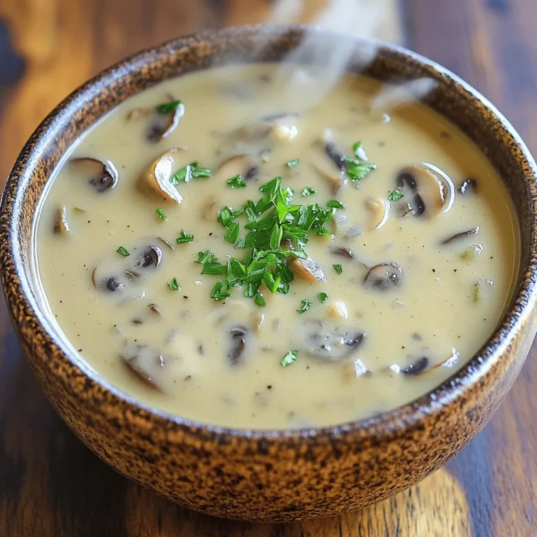 Um die Ultra Cremige Pilzsuppe zuzubereiten, benötigst du folgende Zutaten: - 500 g gemischte Pilze (z. B. Champignons, Shiitake und King Oyster), in Scheiben geschnitten - 1 mittelgroße Zwiebel, fein gehackt - 2 Knoblauchzehen, minced - 3 Esslöffel Olivenöl - 1 Teelöffel getrockneter Thymian - 1 Liter Gemüsebrühe - 240 ml Schlagsahne oder Kokosnusscreme für die milchfreie Option - Salz und Pfeffer nach Geschmack - Frische Petersilie, gehackt, zum Garnieren Diese Zutaten machen die Suppe reichhaltig und aromatisch. Die Kombination aus Pilzen und Zwiebeln sorgt für einen tiefen Geschmack. Der Thymian gibt der Suppe eine schöne Note. Für Abwechslung kannst du folgende Zutaten hinzufügen: - 1 Karotte, gewürfelt - 1 Selleriestange, gewürfelt - 100 g Spinat oder Grünkohl - 100 ml Weißwein für mehr Geschmack Diese Zutaten machen die Suppe noch bunter und gesünder. Die Karotte und der Sellerie fügen Süße und Crunch hinzu. Eine Portion dieser Suppe hat ungefähr: - Kalorien: 320 - Fett: 24 g - Kohlenhydrate: 18 g - Eiweiß: 5 g Die Suppe ist eine gute Quelle für Fette durch die Sahne oder Kokosnusscreme. Sie bietet auch Ballaststoffe durch die Pilze und Gemüse. Wenn du die Sahne weglässt, wird sie leichter. Diese Informationen helfen dir, bewusste Entscheidungen zu treffen. Zuerst bereite deine Zutaten vor. Du brauchst: - 500 g gemischte Pilze (Champignons, Shiitake, King Oyster) - 1 mittelgroße Zwiebel, fein gehackt - 2 Knoblauchzehen, gehackt - 3 Esslöffel Olivenöl - 1 Teelöffel getrockneter Thymian - 1 Liter Gemüsebrühe - 240 ml Schlagsahne oder Kokosnusscreme - Salz und Pfeffer nach Geschmack - Frische Petersilie zum Garnieren Wasche die Pilze gut und schneide sie in Scheiben. Hacke die Zwiebel und den Knoblauch. Halte alles bereit. So geht es später schneller. Jetzt beginnt der Spaß am Herd. Erhitze das Olivenöl in einem großen Topf bei mittlerer Hitze. Füge die gehackte Zwiebel hinzu. Dünste sie etwa 5 Minuten, bis sie glasig ist. Jetzt kommt der gehackte Knoblauch dazu. Brate ihn für eine Minute mit, bis er gut riecht. Jetzt ist es Zeit für die Pilze. Gib die geschnittenen Pilze und den Thymian in den Topf. Koche alles 8-10 Minuten, bis die Pilze weich sind. Sie verlieren ihr Volumen und geben ihren Geschmack ab. Gieße nun die Gemüsebrühe dazu. Lass die Mischung aufkochen. Reduziere die Hitze und lasse die Suppe 15-20 Minuten köcheln. So können sich die Aromen gut verbinden. Wenn die Suppe fertig ist, püriere sie mit einem Mixstab. Du möchtest eine schöne, cremige Konsistenz. Für eine stückigere Suppe püriere nur die Hälfte. Rühre die Schlagsahne oder die Kokosnusscreme ein. Schmecke die Suppe mit Salz und Pfeffer ab. Erwärme sie, bis sie heiß ist, aber lass sie nicht kochen. Serviere die Suppe heiß. Garniere sie mit frischer, gehackter Petersilie. So sieht sie schön aus und schmeckt großartig! Um die Suppe besonders cremig zu machen, benutze die richtige Creme. Schlagsahne bringt einen reichen Geschmack. Wenn du eine milchfreie Option suchst, wähle Kokosnusscreme. Diese sorgt für eine tolle Textur. Püriere die Suppe gut, damit sich die Aromen vermischen. Du kannst auch etwas mehr Gemüsebrühe hinzufügen, um die Konsistenz zu steuern. Wenn du magst, füge einen kleinen Löffel Maisstärke hinzu. Dies hilft, die Suppe noch dicker zu machen. Gewürze machen den Unterschied. Neben Thymian kannst du auch Rosmarin verwenden. Diese Kräuter geben der Suppe mehr Tiefe. Ein Hauch von Muskatnuss bringt Wärme. Denke auch an Paprika, um eine leichte Schärfe hinzuzufügen. Frische Kräuter wie Petersilie oder Schnittlauch sind perfekt zum Garnieren. Sie bringen Farbe und Frische. Experimentiere mit verschiedenen Kräutern, um deinen eigenen Geschmack zu finden. Beim Kochen gibt es einige häufige Fehler. Überhitze das Olivenöl nicht, sonst wird der Geschmack bitter. Achte darauf, die Zwiebeln nicht zu dunkel zu braten. Sie sollten nur glasig sein. Lass die Pilze gut kochen, damit sie ihr Wasser verlieren. Das gibt der Suppe mehr Geschmack. Wenn du die Suppe pürierst, achte darauf, dass der Mixstab nicht am Boden klebt. Das kann die Konsistenz ruinieren. Lass die Suppe nicht zu lange kochen, nachdem du die Sahne hinzugefügt hast. Das kann die Cremigkeit verringern. {{image_4}} Um eine vegane Pilzsuppe zu machen, ersetze die Schlagsahne durch Kokosnusscreme. Kokosnusscreme gibt der Suppe eine schöne, cremige Textur und einen milden Geschmack. Du kannst auch Mandel- oder Hafercreme verwenden. Diese Optionen machen das Rezept ganz pflanzlich. Achte darauf, auch die Gemüsebrühe zu wählen, die ohne tierische Produkte ist. Wenn du der Suppe mehr Textur geben möchtest, füge einige Zutaten hinzu. Zum Beispiel passen kleine Stücke von gebratenen Pilzen gut dazu. Auch geröstete Nüsse wie Mandeln oder Haselnüsse bringen einen tollen Crunch. Ein paar gewürfelte Kartoffeln machen die Suppe noch sämiger. Erhitze sie mit den Pilzen für eine besonders reichhaltige Suppe. Probiere verschiedene Pilzsorten, abhängig von der Saison. Im Frühling sind Pfifferlinge oder Morcheln frisch und lecker. Im Herbst sind Steinpilze eine großartige Wahl. Jede Pilzart bringt ihren eigenen Geschmack mit. So bleibt die Suppe spannend und abwechslungsreich. Besuche einen lokalen Markt, um frische regionale Pilze zu finden. Das macht deine Suppe nicht nur lecker, sondern auch nachhaltig. Um die Ultra Cremige Pilzsuppe gut zu lagern, lasse sie zuerst abkühlen. Fülle die Suppe dann in einen luftdichten Behälter. Stelle sicher, dass der Behälter fest verschlossen ist. So bleibt die Suppe frisch und lecker. Du kannst die Suppe bis zu drei Tage im Kühlschrank aufbewahren. Achte darauf, die Suppe vor dem Servieren gut zu erwärmen. Wenn du die Pilzsuppe länger aufbewahren möchtest, kannst du sie einfrieren. Fülle die abgekühlte Suppe in gefriergeeignete Behälter oder Beutel. Lasse dabei etwas Platz, da die Suppe beim Gefrieren expandiert. Beschrifte die Behälter mit Datum und Inhalt. So weißt du immer, was drin ist. Die Suppe hält sich im Gefrierfach bis zu drei Monate. Wenn du sie essen möchtest, tau die Suppe über Nacht im Kühlschrank auf und erwärme sie dann in einem Topf. Reste der Pilzsuppe sind vielseitig einsetzbar. Du kannst sie als Soße für Pasta oder Reis verwenden. Gieße die Suppe über gekochtes Gemüse für ein schnelles Gericht. Du kannst die Suppe auch in Aufläufen oder als Basis für Risotto nutzen. So vermeidest du Lebensmittelverschwendung und genießt immer neue Gerichte. Um die Suppe glutenfrei zu machen, achte darauf, dass die Gemüsebrühe glutenfrei ist. Viele Brühen enthalten kein Gluten, aber einige Marken können Spuren enthalten. Überprüfe die Zutatenliste. Verwende frische oder getrocknete Kräuter ohne Gluten. Die Pilze sind von Natur aus glutenfrei. Ja, du kannst die Schlagsahne durch Kokosnusscreme ersetzen. Sie verleiht der Suppe eine schöne, cremige Textur. Wenn du es milchfrei magst, ist das eine gute Wahl. Cashewcreme ist auch eine tolle Option. Einfach eingeweichte Cashews pürieren, bis sie glatt sind. Zu dieser Suppe passen viele Beilagen gut. Ein frisches Baguette eignet sich perfekt, um die Suppe aufzutunken. Ein einfacher grüner Salat ergänzt die Aromen der Pilze. Auch knusprige Croutons sorgen für einen tollen Crunch. Diese Anleitung zeigt dir, wie du eine leckere Pilzsuppe machst. Wir haben die besten Zutaten und Tipps besprochen. Du kannst die Suppe nach deinem Geschmack anpassen. Denke daran, die Konsistenz und den Geschmack zu verbessern. Lagere die Suppe richtig und spare Reste für weitere Gerichte. Mit diesen Tipps gelingt dir die Suppe garantiert. Viel Spaß beim Kochen und Genießen!
