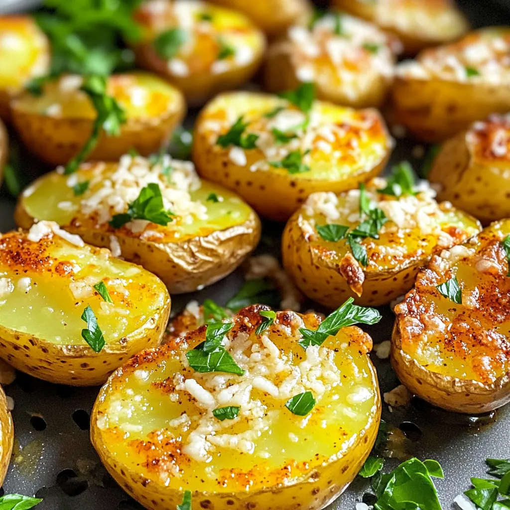 - 700 g vorwiegend festkochende Kartoffeln, halbiert - 3 Esslöffel Olivenöl - 100 g frisch geriebener Parmesan Diese Hauptzutaten bilden die Basis für deine krossen Parmesan-Kartoffeln. Die Kartoffeln solltest du gut wählen. Vorwiegend festkochende Kartoffeln sind ideal, da sie beim Garen knusprig bleiben. Der frisch geriebene Parmesan gibt den Kartoffeln den perfekten Geschmack. - 2 Teelöffel Knoblauchpulver - 1 Teelöffel Zwiebelpulver - 1 Teelöffel Paprika - Salz und Pfeffer nach Geschmack - Frische Petersilie, gehackt (zum Garnieren) Die Gewürze machen den Unterschied. Knoblauch- und Zwiebelpulver verleihen Tiefe. Paprika bringt eine feine Würze. Salz und Pfeffer runden das Aroma ab. Frische Petersilie ist der letzte Schliff. Sie bringt Farbe und Frische ins Spiel. Wenn du Zeit hast, lasse die Kartoffeln vor dem Kochen in kaltem Wasser einweichen. Das hilft, die Stärke zu reduzieren und macht sie noch knuspriger. Achte darauf, dass der Parmesan frisch gerieben ist. Der Geschmack von frischem Käse ist einfach besser. Du kannst auch andere Käsesorten ausprobieren, aber der Parmesan bleibt der Star. Zuerst waschen Sie 700 g vorwiegend festkochende Kartoffeln. Schneiden Sie die Kartoffeln in zwei Hälften. Das hilft beim Garen. Legen Sie die Kartoffeln in eine große Rührschüssel. Träufeln Sie 3 Esslöffel Olivenöl darüber. Mischen Sie die Kartoffeln gut, sodass sie gleichmäßig mit Öl bedeckt sind. Nehmen Sie eine separate Schüssel. Geben Sie 100 g frisch geriebenen Parmesan hinein. Fügen Sie 2 Teelöffel Knoblauchpulver, 1 Teelöffel Zwiebelpulver, und 1 Teelöffel Paprika hinzu. Streuen Sie Salz und Pfeffer nach Geschmack in die Schüssel. Mischen Sie alles gründlich. Diese Mischung gibt den Kartoffeln viel Geschmack. Heizen Sie die Heißluftfritteuse auf 200°C vor. Lassen Sie sie etwa 5 Minuten laufen. Legen Sie die Kartoffeln in einer einzigen Schicht in den Korb. Achten Sie darauf, die Kartoffeln nicht zu überfüllen. Kochen Sie die Kartoffeln 15-18 Minuten lang. Schütteln Sie den Korb einmal während des Garens. So werden die Kartoffeln gleichmäßig knusprig. Nach dem Garen nehmen Sie die Kartoffeln heraus und garnieren sie mit frisch gehackter Petersilie. Wählen Sie vorwiegend festkochende Kartoffeln. Diese Sorte bleibt fest, wenn sie garen. Halben Sie die Kartoffeln für gleichmäßige Garzeit. Achten Sie darauf, dass die Kartoffeln gleich groß sind. So garen sie gleichmäßig und werden gleichmäßig knusprig. Verwenden Sie Olivenöl, um die Kartoffeln knuspriger zu machen. Das Öl hilft beim Bräunen und sorgt für die perfekte Textur. Schütteln Sie den Korb während des Garens einmal. Dies hilft, die Wärme gleichmäßig zu verteilen. Kochen Sie die Kartoffeln in einer einzigen Schicht. Überfüllte Kartoffeln können weich und matschig werden. Ein häufiger Fehler ist, die Kartoffeln nicht gut zu vermengen. Stellen Sie sicher, dass jede Kartoffel mit Öl und Gewürzen bedeckt ist. Vermeiden Sie es, die Heißluftfritteuse zu überladen. Arbeiten Sie lieber in mehreren Durchgängen. Überprüfen Sie die Garzeit regelmäßig. Zu langes Garen kann die Kartoffeln verbrennen. {{image_4}} Es gibt viele Käse, die Sie verwenden können. Neben Parmesan probieren Sie Pecorino. Dieser Käse hat einen starken Geschmack. Für einen milderen Geschmack verwenden Sie Mozzarella. Er schmilzt gut und sorgt für eine tolle Textur. Für etwas Schärfe eignet sich Cheddar. Kombinieren Sie verschiedene Käsesorten, um neue Aromen zu entdecken. Die Gewürze machen den Unterschied! Experimentieren Sie mit Kräutern wie Rosmarin oder Thymian. Diese Kräuter geben den Kartoffeln einen frischen Geschmack. Fügen Sie etwas Chili-Pulver für einen Kick hinzu. Auch italienische Gewürzmischungen passen gut. Seien Sie kreativ und passen Sie die Gewürze an Ihren Geschmack an. Diese Kartoffeln sind ein toller Snack oder eine Beilage. Servieren Sie sie mit einem frischen Salat. Ein Dip aus Joghurt oder Sour Cream passt perfekt dazu. Für ein festliches Gericht kombinieren Sie sie mit gegrilltem Fleisch oder Gemüse. Denken Sie daran, die Kartoffeln schön anzurichten. Eine schöne Präsentation macht das Essen noch besser. Um die Reste der krossen Parmesan-Kartoffeln aufzubewahren, lege sie in einen luftdichten Behälter. So bleiben sie frisch. Du solltest die Kartoffeln im Kühlschrank lagern. Sie sind dort bis zu drei Tage haltbar. Wenn du die Kartoffeln wieder aufwärmen möchtest, benutze die Heißluftfritteuse. Stelle sie auf 180°C und erhitze die Kartoffeln für etwa 5 bis 7 Minuten. So werden sie wieder knusprig. Du kannst auch den Backofen nutzen. Lege die Kartoffeln auf ein Backblech und wärme sie bei 180°C für 10 bis 15 Minuten auf. Die Haltbarkeit der gefüllten Kartoffeln beträgt im Kühlschrank etwa drei Tage. Wenn du Kartoffeln eingefroren hast, halten sie bis zu zwei Monate. Um sie mitzunehmen, packe sie gut ein. Achte darauf, dass sie keinen Frost bekommen. Die Kartoffeln garen in der Heißluftfritteuse in etwa 15 bis 18 Minuten. Ich empfehle, den Korb während des Garens einmal zu schütteln. So werden die Kartoffeln gleichmäßig knusprig. Die perfekte Zeit hängt von der Größe der Kartoffelstücke ab. Achte darauf, dass sie goldbraun und knusprig sind, bevor du sie herausnimmst. Ja, du kannst auch andere Kartoffelsorten verwenden. Festkochende Kartoffeln liefern die beste Textur. Du kannst auch vorwiegend festkochende oder mehlige Kartoffeln ausprobieren. Mehlige Kartoffeln werden jedoch weicher und weniger knusprig. Es ist wichtig, die Kartoffeln gleichmäßig zu schneiden, damit sie gleichmäßig garen. Parmesan-Kartoffeln passen gut zu vielen Dips. Hier sind einige tolle Optionen: - Knoblauch-Aioli: Cremig und voller Geschmack. - Sour Cream: Einfach und erfrischend. - Kräuter-Dip: Frisch und aromatisch. - Tomatensalsa: Für einen fruchtigen Kick. Probiere verschiedene Dips aus und finde deine Favoriten! In diesem Blogbeitrag haben wir die wichtigsten Zutaten für Parmesan-Kartoffeln besprochen. Wir haben gelernt, wie man die perfekten Kartoffeln auswählt und sie in der Heißluftfritteuse zubereitet. Tipps für Crispiness und Lagerung helfen, das beste Ergebnis zu erzielen. Variationen und passende Dips bringen Vielfalt auf den Tisch. Denke daran, die häufigsten Fehler zu vermeiden, um köstliche Kartoffeln zu genießen. Mit all diesen Tricks kannst du jetzt deine eigenen köstlichen Parmesan-Kartoffeln zubereiten. Guten Appetit!