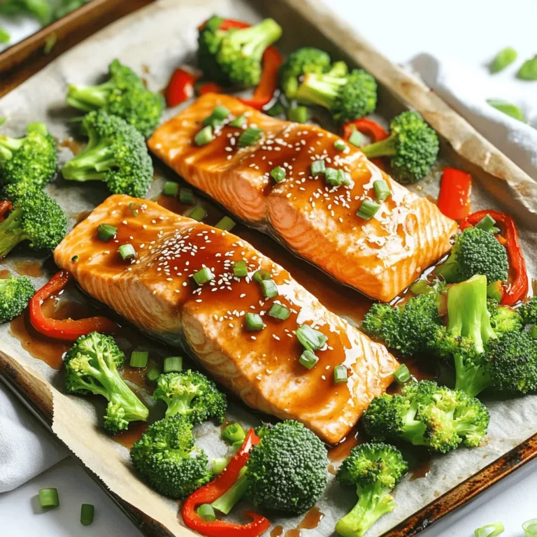 Für das Teriyaki-Lachs und Brokkoli Blechpfannen-Rezept brauchst du: - 4 Lachsfilets (jeweils 170 Gramm) - 2 Tassen Brokkoli-Röschen - 1 mittelgroße rote Paprika, in Scheiben geschnitten - 1 Esslöffel Olivenöl - 60 ml natriumarme Sojasauce - 2 Esslöffel Honig - 1 Esslöffel Reisessig - 1 Teelöffel gehackter Knoblauch - 1 Teelöffel frischer Ingwer, gerieben - 1 Esslöffel Sesamkörner - 2 Frühlingszwiebeln, gehackt (zur Garnierung) - Salz und Pfeffer nach Geschmack Du kannst einige Zutaten austauschen, wenn du magst: - Ersetze Lachs durch Hähnchenbrust oder Tofu. - Verwende grüne Bohnen anstelle von Brokkoli. - Honig kann durch Ahornsirup ersetzt werden. - Reisessig kann auch durch Apfelessig ersetzt werden. Achte beim Einkauf auf frisches Gemüse und Fisch: - Wähle Lachs mit einer lebhaften Farbe und ohne unangenehmen Geruch. - Brokkoli sollte knackig und grün sein, ohne braune Flecken. - Kaufe Paprika, die fest und glänzend ist. - Achte auf das Ablaufdatum der Sojasauce und des Honigs. Zuerst heizt du deinen Ofen auf 200°C vor. Das macht das Kochen schneller. Lege ein großes Backblech mit Backpapier aus. Das verhindert, dass das Essen kleben bleibt. Nimm die Lachsfilets und lege sie auf die eine Seite des Blechs. Würze sie mit Salz und Pfeffer. Achte darauf, gleichmäßig zu würzen. Jetzt bereitest du die Teriyaki-Sauce vor. Nimm eine kleine Schüssel. Vermische 60 ml Sojasauce, 2 Esslöffel Honig und 1 Esslöffel Reisessig. Füge 1 Teelöffel gehackten Knoblauch und 1 Teelöffel geriebenen Ingwer hinzu. Rühre alles gut um. Diese Sauce gibt dem Lachs großartigen Geschmack. Bestreiche die Lachsfilets mit der Hälfte der Sauce. Nimm eine große Rührschüssel. Gib die Brokkoli-Röschen und die geschnittene rote Paprika hinein. Füge 1 Esslöffel Olivenöl, Salz und Pfeffer hinzu. Mische alles gut, bis das Gemüse gleichmäßig bedeckt ist. Lege das Gemüse auf die andere Seite des Backblechs. Achte darauf, dass es in einer einzelnen Schicht liegt. Das hilft beim Rösten. Backe alles für 15-20 Minuten. Der Lachs sollte durchgegart sein und das Gemüse zart. In den letzten 5 Minuten träufelst du die restliche Teriyaki-Sauce über das Gericht und streust Sesamkörner darüber. Garniere das fertige Gericht mit gehackten Frühlingszwiebeln. Jetzt ist es bereit zum Servieren! Um den perfekten Lachs zu machen, wähle frische Filets. Achte auf eine schöne rote Farbe. Der Lachs sollte fest und glänzend sein. Bevor du ihn backst, lass ihn Zimmertemperatur erreichen. Dies hilft, gleichmäßig zu garen. Würze den Lachs mit Salz und Pfeffer. Verwende deine Teriyaki-Sauce großzügig, um Geschmack hinzuzufügen. Das Gemüse muss gleichmäßig geröstet werden, um die beste Textur zu erreichen. Schneide das Gemüse in ähnliche Größen. So garen sie zur gleichen Zeit. Lege das Gemüse in einer einzelnen Schicht auf das Blech. Überfülle das Blech nicht, sonst wird das Gemüse dampfen, statt rösten. Ein Esslöffel Olivenöl sorgt für schöne Röstaromen. Die Teriyaki-Sauce kann leicht angepasst werden. Füge mehr Honig hinzu, um es süßer zu machen. Für eine schärfere Note, gib etwas Chili hinzu. Du kannst auch Ananassaft verwenden, um eine fruchtige Note zu erzielen. Experimentiere mit verschiedenen Zutaten. So findest du deine perfekte Mischung. {{image_4}} Du kannst dein Teriyaki-Gericht aufpeppen. Füge einfach mehr Gemüse hinzu. Karotten oder Zucchini passen gut. Auch Erbsen oder Blumenkohl sind tolle Optionen. Das Gemüse bringt Farbe und Geschmack. Achte darauf, die Stücke gleich groß zu schneiden. So garen sie gleichmäßig. Wenn du keinen Lachs magst, probiere Hähnchen oder Tofu. Hähnchenbrust hat einen milden Geschmack. Tofu ist perfekt für eine pflanzliche Option. Würze das Hähnchen oder den Tofu genauso wie den Lachs. So bleibt der köstliche Teriyaki-Geschmack erhalten. Du kannst die Teriyaki-Sauce nach deinem Geschmack ändern. Füge mehr Honig für Süße hinzu. Magst du es schärfer? Gib etwas Chili oder Sriracha dazu. Du kannst auch die Sojasauce ersetzen. Tamari ist eine glutenfreie Option. Experimentiere mit verschiedenen Kräutern, um neue Aromen zu entdecken. Um deine Reste gut aufzubewahren, lass das Essen zuerst abkühlen. Danach packe die Reste in einen luftdichten Behälter. Das hilft, die Frische zu bewahren und Gerüche zu verhindern. Du kannst das Gericht auch in Portionen aufteilen. So kannst du nur das aufwärmen, was du brauchst. Wenn du dein Gericht aufwärmen möchtest, mach das am besten im Ofen. Heize den Ofen auf 180°C vor. Lege die Reste auf ein Backblech und decke sie mit Aluminiumfolie ab. So bleibt der Lachs saftig und das Gemüse knusprig. Du kannst auch die Mikrowelle benutzen, aber achte darauf, dass du das Essen gleichmäßig aufwärmst. Im Kühlschrank bleibt dein Teriyaki-Lachs und Brokkoli etwa 2 bis 3 Tage frisch. Achte darauf, dass der Behälter dicht verschlossen ist. Wenn du das Gericht länger aufbewahren möchtest, kannst du es auch einfrieren. So hält es bis zu 3 Monate. Die Zubereitung des Teriyaki Lachses dauert insgesamt etwa 25 Minuten. Davon sind 10 Minuten für die Vorbereitung und 15 bis 20 Minuten für das Backen im Ofen. Diese schnelle Zubereitungszeit macht dieses Gericht ideal für ein schnelles Abendessen. Ja, du kannst frischen Lachs verwenden. Frischer Lachs hat oft einen besseren Geschmack und eine zarte Textur. Achte darauf, die Garzeit anzupassen, falls der Lachs dicker ist. Prüfe, ob der Lachs durchgegart ist, indem du ihn mit einer Gabel leicht zerteilst. Ja, dieses Rezept kann glutenfrei sein. Verwende natriumarme Sojasauce, die glutenfrei ist. Viele Marken bieten glutenfreie Sojasaucen an. Achte darauf, diese Option zu wählen, wenn du eine glutenfreie Diät einhältst. Diese Anleitung hat dir gezeigt, wie du Teriyaki-Lachs zubereitest. Wir haben die Zutaten, Alternativen und Tipps für frische Zutaten behandelt. Außerdem gab es eine Schritt-für-Schritt-Anleitung zur Zubereitung und viele nützliche Tipps. Ich hoffe, du kannst mit den Variationen und Lagerungshinweisen neue Ideen umsetzen. Erinnere dich, frische Zutaten machen den Unterschied. Nutze dieses Wissen für köstliche Mahlzeiten!