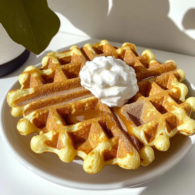 Die Hauptzutaten für Kürbisgewürz Churro Waffeln sind einfach und lecker. Hier sind sie: - 1 Tasse Weizenmehl - 1/4 Tasse Zucker - 1 Esslöffel Backpulver - 1 Teelöffel Kürbiskuchengewürz - 1/2 Teelöffel Salz - 1/2 Tasse Kürbispüree - 1 großes Ei - 1/4 Tasse Milch - 1/4 Tasse ungesalzene Butter, geschmolzen - 1 Teelöffel Vanilleextrakt - 1/4 Tasse Zucker (für die Beschichtung) - 1 Teelöffel Zimt (für die Beschichtung) Diese Zutaten bringen die herbstliche Stimmung in Ihre Küche. Das Kürbispüree sorgt für einen kräftigen Geschmack und die Gewürze bringen das Aroma der Saison. Sie können die Waffeln nach Ihrem Geschmack anpassen. Hier sind einige Optionen: - Schlagsahne: Eine süße, luftige Ergänzung. - Karamellsauce: Für eine köstliche, klebrige Note. - Nüsse: Fügen Sie gehackte Walnüsse oder Pekannüsse hinzu. - Schokoladensauce: Für Schokoladenliebhaber. Diese Beilagen machen Ihre Waffeln noch besser. Experimentieren Sie mit verschiedenen Kombinationen. Haben Sie Allergien? Hier sind einige Alternativen: - Glutenfrei: Verwenden Sie glutenfreies Mehl. - Milchfrei: Ersetzen Sie Milch durch Mandel- oder Hafermilch. - Eifrei: Nutzen Sie Apfelmus oder Leinsamen als Ei-Ersatz. Mit diesen Alternativen können alle mitgenießen. Es ist wichtig, dass jeder eine leckere Waffel hat! Heize dein Waffeleisen zuerst vor. Lies die Anleitung, um die besten Ergebnisse zu erzielen. Ein gut vorgeheiztes Eisen macht die Waffeln knuspriger und goldbraun. Sprühe etwas Kochspray oder bestreiche es leicht mit Butter, damit die Waffeln nicht kleben bleiben. In einer großen Schüssel mische das Weizenmehl, Zucker, Backpulver, Kürbiskuchengewürz und Salz. Das geht schnell mit einem Schneebesen. In einer anderen Schüssel vermenge das Kürbispüree, das Ei, die Milch, die geschmolzene Butter und den Vanilleextrakt. Rühre alles gut, bis die Mischung glatt ist. Gieße die feuchten Zutaten in die Schüssel mit den trockenen Zutaten. Rühre vorsichtig, bis alles gerade so vermischt ist. Es ist okay, wenn ein paar Klumpen bleiben. Gib eine Kelle des Teigs in die Mitte des Waffeleisens. Schließe den Deckel und backe die Waffeln für 3 bis 5 Minuten. Sie sind fertig, wenn sie goldbraun sind. Während die Waffeln backen, mische den restlichen Zucker und den Zimt in einer flachen Schüssel. Nimm die Waffeln sofort nach dem Backen heraus und wälze sie in der Zimt-Zucker-Mischung. Serviere sie warm, gerne mit Schlagsahne und Karamellsauce. Um die perfekten Kürbisgewürz Churro Waffeln zu machen, ist es wichtig, die Zutaten gut zu mischen. Mischen Sie das Weizenmehl, Zucker, Backpulver und Gewürze in einer großen Schüssel. Verwenden Sie einen Schneebesen für eine gleichmäßige Mischung. In einer anderen Schüssel kombinieren Sie die feuchten Zutaten. Achten Sie darauf, dass diese gut vermischt sind. Wenn Sie die feuchten Zutaten zu den trockenen geben, rühren Sie nur kurz. Ein paar Klumpen sind in Ordnung. Ein häufiger Fehler ist das Übermixen des Teigs. Das macht die Waffeln fest und nicht fluffig. Stellen Sie auch sicher, dass das Waffeleisen gut vorgeheizt ist. Ein kaltes Eisen verhindert, dass die Waffeln schön goldbraun werden. Fetten Sie das Waffeleisen leicht ein, damit die Waffeln nicht kleben bleiben. Außerdem sollten Sie die Waffeln sofort nach dem Backen in der Zimt-Zucker-Mischung wälzen, während sie noch warm sind. Diese Waffeln sind perfekt für den Herbst oder besondere Anlässe. Sie eignen sich hervorragend für Frühstück oder Brunch. Servieren Sie sie mit Schlagsahne und Karamellsauce für einen festlichen Touch. Die warmen, süßen Waffeln werden Ihre Gäste beeindrucken. Sie sind nicht nur lecker, sondern auch einfach zuzubereiten. {{image_4}} Sie können die Gewürze anpassen, um neue Geschmäcker zu entdecken. Versuchen Sie, Muskatnuss oder Ingwer hinzuzufügen. Diese Gewürze geben den Waffeln einen warmen, würzigen Geschmack. Ein Hauch von Nelken kann auch eine schöne Note bringen. Waffeln sind weltweit beliebt und können viele Einflüsse zeigen. In Spanien sind Churros ein klassisches Frühstück. Kombinieren Sie die Texturen und Aromen, um etwas Einzigartiges zu schaffen. Fügen Sie zum Beispiel eine Prise Kakao hinzu, um eine schokoladige Note zu erhalten. Für vegane Waffeln ersetzen Sie das Ei durch Apfelmus oder Leinsamen. Verwenden Sie pflanzliche Milch und Margarine. Um die Waffeln glutenfrei zu machen, nutzen Sie Reismehl oder Mandeln. Die Textur wird anders sein, aber immer noch lecker! Um die Kürbisgewürz Churro Waffeln frisch zu halten, lege sie in einen luftdichten Behälter. Du kannst sie auch in Frischhaltefolie wickeln. Lagere die Waffeln bei Raumtemperatur, wenn du sie innerhalb von zwei Tagen essen möchtest. Für eine längere Lagerung sind der Kühlschrank oder der Gefrierschrank besser. Um die Waffeln wieder aufzuwärmen, benutze einen Toaster oder eine Pfanne. Das bringt die Waffeln wieder schön knusprig. Wenn du einen Toaster benutzt, stelle ihn auf mittlere Hitze. Warte, bis die Waffeln schön warm sind. In einer Pfanne erwärmst du sie bei niedriger Hitze. So werden sie gleichmäßig warm und knusprig. Im Kühlschrank halten sich die Waffeln bis zu einer Woche. Wenn du sie im Gefrierschrank lagerst, sind sie bis zu drei Monate haltbar. Stelle sicher, dass die Waffeln gut verpackt sind, um Gefrierbrand zu vermeiden. Vor dem Servieren taue sie im Kühlschrank auf oder erwärme sie direkt im Toaster. Kürbisgewürz Churro Waffeln sind oft in Cafés oder Bäckereien erhältlich, besonders im Herbst. Einige Supermärkte bieten sie ebenfalls an. Du kannst sie aber auch ganz einfach selbst zu Hause machen. Das Rezept ist schnell und macht Spaß. Die Waffeln schmecken toll mit verschiedenen Beilagen. Hier sind einige Vorschläge: - Schlagsahne - Karamellsauce - Eiskugel Vanille oder Zimt - Frische Äpfel oder Birnen - Nüsse für den Crunch Diese Beilagen bringen noch mehr Geschmack und Freude. Ja, du kannst die Waffeln im Voraus zubereiten. Mach den Teig am Morgen und lagere ihn im Kühlschrank. Du kannst die Waffeln auch fertig backen. Lass sie abkühlen und lege sie dann in einen Behälter. So bleiben sie frisch. Erwärme sie einfach, wenn du sie genießen möchtest. Die Kürbisgewürz Churro Waffeln sind einfach zuzubereiten. Wir haben die besten Zutaten, die Zubereitung und Tipps besprochen. Auch die Lagerung und verschiedene Variationen sind wichtig. Diese Waffeln passen perfekt zu vielen Anlässen und sind ein Genuss für alle. Sie sind cool, einfach und lecker. Probieren Sie diese Waffeln aus und sprechen Sie darüber! Ihre Freunde werden sie lieben. Sie sind sicher ein Hit bei jedem Frühstück oder auf dem Kaffeetisch. Verwöhnen Sie sich und andere mit diesem tollen Rezept.