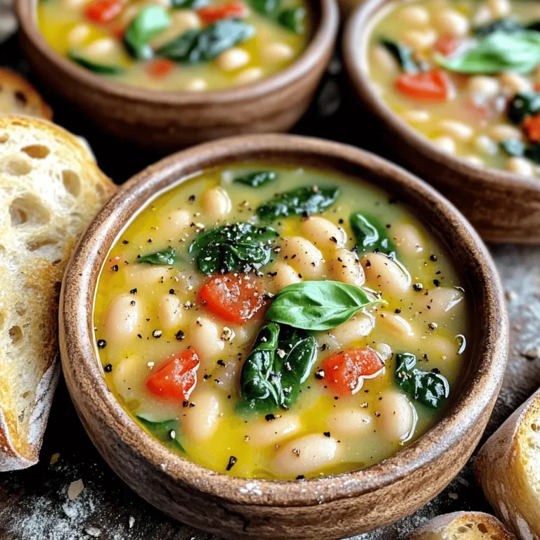 - 2 Tassen getrocknete weiße Bohnen (Cannellini oder große Nordbohnen), über Nacht eingeweicht - 1 mittelgroße Zwiebel, gewürfelt - 2 mittelgroße Karotten, gewürfelt - 2 Stangen Sellerie, gewürfelt - 2 Tassen frischer Spinat, grob gehackt - 3 Knoblauchzehen, fein gehackt - 1 Teelöffel getrockneter Oregano - 1 Teelöffel getrockneter Thymian Die weißen Bohnen sind der Star dieser Suppe. Sie bringen eine tolle Cremigkeit. Die Zwiebel, Karotten und Sellerie sorgen für einen schönen Geschmack. Der frische Spinat gibt der Suppe Farbe und Nährstoffe. Knoblauch ist ein Muss für den Geschmack. Oregano und Thymian fügen ein mediterranes Aroma hinzu. - 1 Liter Gemüsebrühe - 240 ml Kokosmilch oder Sahne - 2 Esslöffel Olivenöl Die Gemüsebrühe ist die Basis der Suppe. Sie gibt den Bohnen und dem Gemüse Geschmack. Kokosmilch sorgt für eine cremige Textur und einen Hauch von Süße. Olivenöl bringt gesunde Fette und ein tolles Aroma. - Salz und Pfeffer nach Geschmack - Frische Basilikumblätter zur Garnitur Die richtige Menge Salz und Pfeffer hebt den Geschmack. Frische Basilikumblätter sind die perfekte Garnitur. Sie bringen Frische und Farbe. Zuerst bereite ich die Bohnen vor. Ich nehme 2 Tassen getrocknete weiße Bohnen. Diese müssen über Nacht eingeweicht werden. Danach spüle ich sie gut ab und lasse sie abtropfen. Jetzt kümmere ich mich um das Gemüse. Ich würfeln eine mittelgroße Zwiebel, zwei mittelgroße Karotten und zwei Stangen Sellerie. Ich hacke auch drei Knoblauchzehen fein. Diese Zutaten bringen viel Geschmack in die Suppe. Als Nächstes erhitze ich 2 Esslöffel Olivenöl in meinem Slow Cooker. Ich gebe die gewürfelte Zwiebel, den gehackten Knoblauch, die Karotten und den Sellerie hinein. Ich brate alles bei mittlerer Hitze an. Dies dauert etwa drei bis fünf Minuten. Das Gemüse sollte glasig und weich sein. Jetzt füge ich die restlichen Zutaten hinzu. Ich gebe die eingeweichten Bohnen, eine Dose gewürfelte Tomaten, 1 Liter Gemüsebrühe, 1 Teelöffel getrockneten Oregano und 1 Teelöffel getrockneten Thymian in den Slow Cooker. Ich schmecke alles mit Salz und Pfeffer ab. Ich decke den Slow Cooker ab. Je nach Wunsch koche ich die Suppe auf niedriger Stufe für 6-8 Stunden oder auf hoher Stufe für 3-4 Stunden. Die Bohnen sollten weich sein. Kurz bevor ich die Suppe serviere, rühre ich 2 Tassen grob gehackten frischen Spinat und 240 ml Kokosmilch unter. Ich lasse die Mischung noch 20-30 Minuten auf niedriger Stufe kochen. So vermengen sich die Aromen gut. Um die Konsistenz der Suppe zu verbessern, können Sie Kokosmilch oder Sahne hinzufügen. Diese Zutaten machen die Suppe cremiger und reicher im Geschmack. Wenn Sie mehr Geschmack wünschen, nutzen Sie Gemüsebrühe anstelle von Wasser. Brühe gibt der Suppe Tiefe und eine herzhaftere Note. Frische Kräuter bringen die Aromen zum Leuchten. Fügen Sie Basilikum oder Petersilie kurz vor dem Servieren hinzu. Diese Kräuter geben der Suppe Frische und Farbe. Geräucherter Paprika ist eine weitere tolle Ergänzung. Er fügt einen besonderen, rauchigen Geschmack hinzu und macht die Suppe interessanter. Es ist praktisch, die Bohnen am Vortag einzuweichen. So sparen Sie Zeit am Kochtag. Setzen Sie den Slow Cooker morgens an, damit die Suppe nachmittags bereit ist. Kochen Sie die Suppe auf niedriger Stufe für 6-8 Stunden oder auf hoher Stufe für 3-4 Stunden. So werden die Bohnen schön weich und die Aromen verschmelzen perfekt. {{image_4}} Für eine vegane Variante der cremigen toskanischen weißen Bohnensuppe können Sie die Sahne durch Kokosmilch ersetzen. Kokosmilch gibt der Suppe eine reiche, cremige Textur und einen feinen Geschmack. Statt Gemüsebrühe können Sie auch eine hausgemachte Brühe aus Gemüseabfällen verwenden. Das macht die Suppe nicht nur vegan, sondern auch nachhaltig und lecker. Möchten Sie mehr Protein? Fügen Sie Speck oder Wurst hinzu! Diese Zutaten bringen einen herzhaften Geschmack in die Suppe. Braten Sie zuerst den Speck oder die Wurst an, bevor Sie das Gemüse hinzufügen. Das Fett, das sich dabei entwickelt, gibt der Suppe eine zusätzliche Tiefe. Wenn Sie es würziger mögen, probieren Sie Chorizo oder italienische Wurst. Nutzen Sie frisches Gemüse der Saison für einen noch besseren Geschmack! Im Frühling können Sie Spargel oder Erbsen hinzufügen. Im Herbst passen Kürbis oder Süßkartoffeln wunderbar. Diese Anpassungen machen die Suppe nicht nur lecker, sondern auch bunt und einladend. Achten Sie darauf, das Gemüse in Stücke zu schneiden, die gleichmäßig garen. Um die Suppe frisch zu halten, sollten Sie sie in luftdichten Behältern kühl lagern. Lassen Sie die Suppe zuerst auf Raumtemperatur abkühlen. Füllen Sie dann die Behälter bis zur Hälfte, damit die Suppe Platz zum Ausdehnen hat. So bleibt der Geschmack frisch. Im Kühlschrank hält die Suppe etwa fünf Tage. Wenn Sie die Suppe länger aufbewahren möchten, ist das Einfrieren eine gute Option. Füllen Sie die abgekühlte Suppe in gefriergeeignete Behälter oder Beutel. Lassen Sie auch hier etwas Platz für die Ausdehnung. Beschriften Sie die Behälter mit dem Datum. So wissen Sie, wann Sie die Suppe eingefroren haben. Die Suppe bleibt bis zu drei Monate frisch im Gefrierfach. Um die Suppe aufzuwärmen, gibt es einige einfache Methoden. Am besten verwenden Sie einen Topf auf dem Herd. Erhitzen Sie die Suppe bei mittlerer Hitze und rühren Sie regelmäßig um. Alternativ können Sie die Suppe in der Mikrowelle aufwärmen. Stellen Sie sicher, dass Sie die Suppe in einem mikrowellengeeigneten Behälter aufwärmen. Überprüfen Sie die Temperatur, bevor Sie servieren. Achten Sie darauf, die Suppe gleichmäßig zu erhitzen, damit sie überall warm ist. Die Suppe bleibt im Kühlschrank etwa 3 bis 5 Tage frisch. Bewahren Sie sie in einem luftdichten Behälter auf. Im Gefrierfach hält die Suppe bis zu 3 Monate. Achten Sie darauf, die Suppe gut abzukühlen, bevor Sie sie einfrieren. So bleibt der Geschmack frisch und lecker. Ja, Sie können Bohnen ohne Einweichen verwenden. Wenn Sie dies tun, kochen Sie die Bohnen einfach länger. Verwenden Sie etwa 1,5 Tassen ungekochte Bohnen. Fügen Sie 2 Liter Gemüsebrühe hinzu und erhöhen Sie die Kochzeit um 1 bis 2 Stunden. So werden die Bohnen weich und lecker. Diese Suppe schmeckt toll mit frischem Brot. Knuspriges Baguette oder Ciabatta sind perfekt zum Dippen. Auch ein einfacher grüner Salat passt gut dazu. Der Salat bringt Frische und einen schönen Kontrast zur cremigen Suppe. Diese Suppe steht im Fokus des Beitrags. Sie nutzt einfache Zutaten wie weiße Bohnen, frisches Gemüse und aromatische Gewürze. Ich habe eine klare Schritt-für-Schritt-Anleitung gegeben, um dir die Zubereitung zu erleichtern. Tipps zur Konsistenz und Geschmacksverstärkung helfen dir, das Gericht zu perfektionieren. Denke an Variationen, um die Suppe anzupassen. Bei richtiger Lagerung bleibt sie frisch. Teile dein Ergebnis mit anderen! Gesund und lecker – so sollte jede Mahlzeit sein.