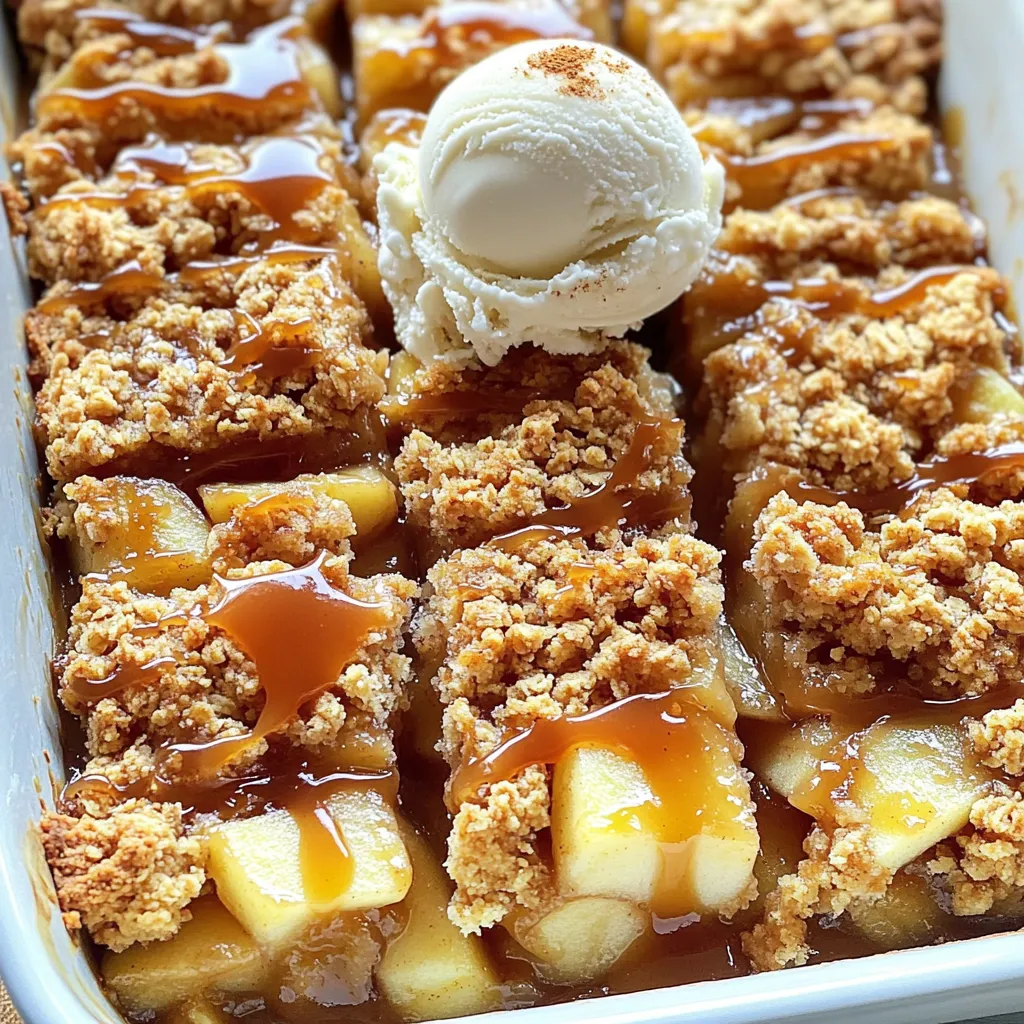 Für diese leckeren Riegel brauchst du folgende Hauptzutaten: - 2 Tassen Weizenmehl - 1 Tasse Haferflocken - 1 Tasse brauner Zucker, fest gepackt - 1 Teelöffel Backpulver - 1/2 Teelöffel Natron - 1/2 Teelöffel Salz - 1 Tasse ungesalzene Butter, geschmolzen - 4 Tassen Äpfel, geschält, entkernt und gewürfelt (ca. 4 mittlere Äpfel) - 1/2 Tasse Kristallzucker - 1 Teelöffel Zimt - 1/4 Tasse Karamellsauce (aus dem Geschäft oder selbstgemacht) - 1 Esslöffel Zitronensaft Diese Zutaten sorgen für den perfekten Mix aus süß und herzhaft. Es gibt einige zusätzliche Zutaten, die du verwenden kannst, um den Geschmack zu verstärken: - Vanilleextrakt für einen zusätzlichen Aromakick - Nüsse wie Walnüsse oder Pekannüsse für mehr Crunch - Rosinen oder Cranberries für eine fruchtige Note Diese Zutaten sind optional, aber sie machen das Rezept noch besser. Falls du bestimmte Zutaten nicht hast, gibt es gute Alternativen: - Verwende Hafermehl anstelle von Weizenmehl für eine glutenfreie Option. - Ersetze braunen Zucker durch Honig oder Agavendicksaft, wenn du es gesünder magst. - Wenn du keine Äpfel hast, probiere Birnen oder Pfirsiche für eine neue Geschmacksrichtung. Mit diesen Tipps kannst du das Rezept ganz nach deinem Geschmack anpassen. Heize deinen Backofen auf 175 °C vor. Während der Ofen aufheizt, bereite die Backform vor. Fette eine 9x13-Zoll Backform ein. Lege sie mit Backpapier aus. Lass einen Überhang, damit du die Riegel später leicht herausnehmen kannst. Nimm eine große Rührschüssel. Vermenge darin das Weizenmehl, die Haferflocken, den braunen Zucker, das Backpulver, das Natron und das Salz. Gib die geschmolzene Butter hinzu. Rühre alles gut, bis eine krümelige Mischung entsteht. Reserviere eine Tasse dieser Mischung für das Topping. Drücke die restliche Mischung gleichmäßig auf den Boden der Backform. Achte darauf, dass es eine feste Schicht bildet. Schneide vier Äpfel in kleine Stücke. Mische die gewürfelten Äpfel in einer separaten Schüssel mit Kristallzucker, Zimt und Zitronensaft. Rühre gut um, bis die Äpfel gleichmäßig bedeckt sind. Verteile die Apfelmischung gleichmäßig auf der Kruste in der Backform. Träufle die Karamellsauce über die Äpfel. Streue die reservierte Hafermischung als Topping darüber. Das Topping gibt den Riegeln eine knusprige Textur. Jetzt ist es Zeit, die Riegel zu backen. Stelle die Backform in den Ofen und backe sie 35-40 Minuten lang. Achte darauf, dass die Oberseite goldbraun und die Füllung sprudelnd ist. Die Backzeit für die Karamell-Apfel-Crisp-Riegel beträgt 35 bis 40 Minuten. Stelle sicher, dass dein Ofen auf 175 °C vorgeheizt ist. Wenn die Oberseite goldbraun aussieht, sind sie fertig. Die Apfelfüllung sollte sprudelnd sein. Überprüfe die Riegel nach 30 Minuten. Jeder Ofen kann anders sein. Für eine tolle Konsistenz musst du die Zutaten gut vermischen. Das Mehl, die Haferflocken und der Zucker sollten gleichmäßig verteilt sein. Drücke die Kruste fest in die Form, damit sie nicht bricht. Die reservierte Mischung für das Topping sorgt für den perfekten Crunch. Lass die Riegel nach dem Backen vollständig abkühlen, bevor du sie schneidest. Serviere die Riegel warm. Ein Klecks Vanilleeis obendrauf macht sie noch besser. Du kannst auch mehr Karamellsauce darüber träufeln. Eine Prise Zimt kann die Aromen verstärken. Diese Riegel passen gut zu einer Tasse Kaffee oder Tee. Sie sind auch ein toller Snack für Partys oder Picknicks. {{image_4}} Du kannst die Karamell-Apfel-Crisp-Riegel leicht ändern. Statt Äpfel kannst du Birnen oder Pfirsiche verwenden. Diese Früchte passen gut zu Karamell und Zimt. Du kannst auch eine Mischung aus Äpfeln und Beeren ausprobieren. Himbeeren oder Blaubeeren verleihen einen frischen Geschmack. Denke daran, die Zuckermenge anzupassen, wenn du süßere Früchte verwendest. Für glutenfreie Riegel nutze glutenfreies Mehl und Haferflocken. Diese Zutaten sind in den meisten Läden erhältlich. Du kannst auch Kokosöl anstelle von Butter verwenden, um die Riegel vegan zu machen. Achte darauf, dass die Karamellsauce ebenfalls vegan ist. So bleibt das Rezept für jeden geeignet. Du kannst die Riegel noch besser machen, indem du zusätzliche Toppings hinzufügst. Probier Nüsse wie Walnüsse oder Mandeln für einen Crunch. Auch Kokosraspeln passen gut dazu. Für mehr Aroma kannst du Vanilleextrakt oder Muskatnuss zur Apfelmischung geben. Diese kleinen Änderungen machen einen großen Unterschied im Geschmack. Um die Karamell-Apfel-Crisp-Riegel frisch zu halten, lagere sie in einem luftdichten Behälter. Ein Kühlschrank ist ideal. Die kühle Umgebung hilft, die Riegel länger frisch zu halten. Achte darauf, dass die Riegel nicht direkt mit Feuchtigkeit in Kontakt kommen. Ein Tuch über dem Behälter kann helfen. Die Riegel halten sich im Kühlschrank etwa fünf Tage. Wenn du sie länger aufbewahren möchtest, friere sie ein. Schneide die Riegel in Stücke und lege sie in einen Gefrierbeutel. Achte darauf, die Luft herauszudrücken, um Gefrierbrand zu vermeiden. Im Gefrierfach sind sie bis zu drei Monate haltbar. Zum Auftauen, lege die Riegel einfach in den Kühlschrank über Nacht. Um die Riegel aufzuwärmen, lege sie für wenige Minuten in die Mikrowelle. Alternativ kannst du sie im Ofen bei 150 °C für etwa 10 Minuten aufwärmen. Serviere sie warm, vielleicht mit einer Kugel Vanilleeis und etwas zusätzlicher Karamellsauce. Das macht jedes Stück noch verlockender! Die Karamell-Apfel-Crisp-Riegel bleiben bei richtiger Lagerung etwa eine Woche frisch. Bewahre sie in einem luftdichten Behälter auf. So bleiben die Riegel weich und lecker. Wenn du sie länger aufbewahren möchtest, friere sie ein. Im Gefrierschrank halten sie bis zu drei Monate. Achte darauf, sie gut zu verpacken, um Gefrierbrand zu vermeiden. Ja, du kannst die Riegel im Voraus zubereiten. Bereite sie ganz normal zu und lasse sie vollständig abkühlen. Dann schneide sie in Stücke. Lagere die Riegel in einem luftdichten Behälter im Kühlschrank. So hast du immer ein schnelles Dessert oder einen Snack bereit. Du kannst sie auch einfrieren, um sie noch länger haltbar zu machen. Um die Riegel glutenfrei zu machen, ersetze das Weizenmehl durch glutenfreies Mehl. Es gibt viele gute Alternativen wie Mandelmehl oder Hafermehl. Achte darauf, dass die Haferflocken glutenfrei sind. So kannst du sicher sein, dass deine Riegel für alle geeignet sind. Die restlichen Zutaten bleiben gleich. Eure Karamell-Apfel-Crisp-Riegel sind einfach zu machen und richtig lecker. Ihr braucht nur wenige Zutaten und eine klare Anleitung. Ich habe euch die besten Tipps gegeben, damit die Riegel perfekt werden. Denkt an die Variationen, um das Rezept anzupassen. Lagerungshinweise helfen, die Riegel frisch zu halten. Ihr könnt sie leicht im Voraus zubereiten und anpassen, um alle zufrieden zu stellen. Viel Spaß beim Ausprobieren!