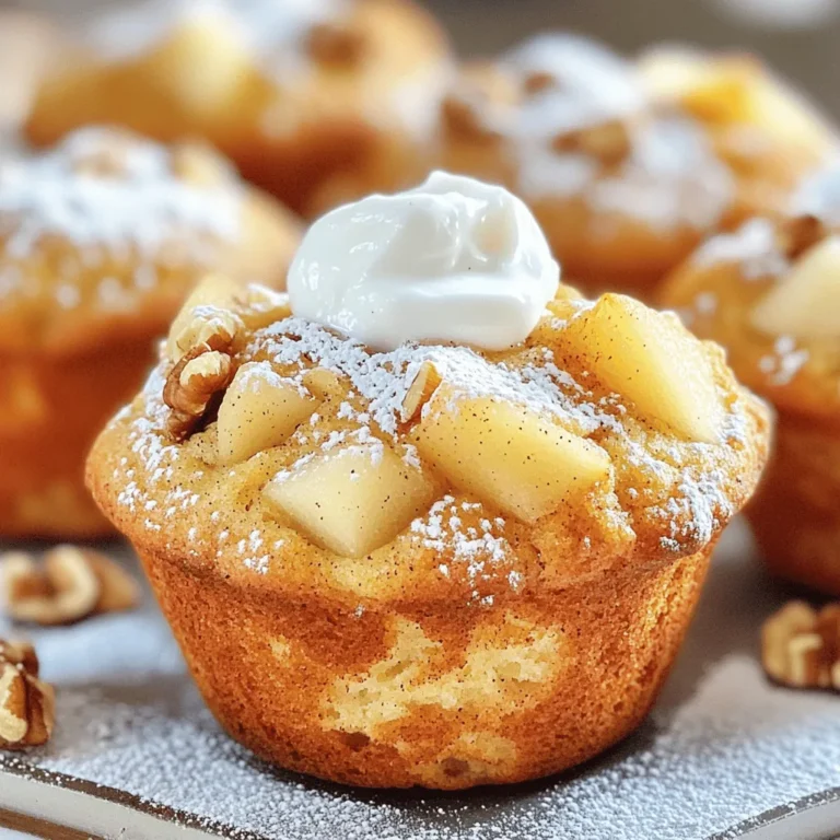 - 2 reife Birnen, geschält und gewürfelt - 1 Tasse Walnüsse, grob gehackt - 1 ½ Tassen Weizenmehl Die Hauptzutaten sind die Basis für unsere würzigen Muffins. Die Birnen geben Süße und Saftigkeit. Die Walnüsse fügen einen knusprigen Biss hinzu. Das Weizenmehl sorgt für die richtige Struktur. - ½ Tasse brauner Zucker - ½ Tasse weißer Zucker - ½ Teelöffel gemahlener Zimt Brauner und weißer Zucker bringen die perfekte Balance aus Süße. Zimt fügt Wärme und Aroma hinzu. Diese Gewürze machen den Muffin besonders lecker und einladend. - 2 große Eier - ½ Tasse Pflanzenöl - ½ Tasse Milch Die Eier binden die Zutaten und geben Feuchtigkeit. Pflanzenöl sorgt für einen zarten Muffin. Milch macht den Teig weich und geschmeidig. Diese Zutaten sind wichtig für die Textur und den Geschmack. Heize deinen Ofen auf 175°C (350°F) vor. Bereite ein Muffinblech vor, indem du es mit Papierförmchen auslegst oder leicht einfettest. So bleiben die Muffins nicht kleben und lassen sich einfach entnehmen. In einer mittleren Schüssel vermischst du 1 ½ Tassen Weizenmehl, 1 Teelöffel Backpulver, ½ Teelöffel Natron, ½ Teelöffel gemahlenen Zimt, ¼ Teelöffel gemahlene Muskatnuss und ¼ Teelöffel Salz. Rühre die Mischung gut durch, damit sich die Gewürze gleichmäßig verteilen. In einer großen Schüssel vermischst du ½ Tasse braunen Zucker und ½ Tasse weißen Zucker. Gib 2 große Eier dazu und schlage alles glatt. Füge nun ½ Tasse Pflanzenöl und 1 Teelöffel Vanilleextrakt hinzu. Rühre weiter, bis die Mischung schön homogen ist. Gieße ½ Tasse Milch in die Zuckermischung und rühre vorsichtig, bis alles gerade so vermengt ist. Achte darauf, nicht zu übermixen. Nun füge die trockenen Zutaten hinzu und rühre vorsichtig, bis kein trockenes Mehl mehr zu sehen ist. Hebe dann die gewürfelten 2 reifen Birnen und 1 Tasse grob gehackte Walnüsse unter, sodass sie gleichmäßig im Teig verteilt sind. Verteile den Teig gleichmäßig in die Muffinförmchen. Fülle jedes Förmchen etwa zu zwei Dritteln. Backe die Muffins im vorgeheizten Ofen für 18-20 Minuten. Prüfe mit einem Zahnstocher, ob sie fertig sind. Lass die Muffins 5 Minuten im Blech abkühlen, bevor du sie auf ein Kuchengitter überträgst, damit sie vollständig auskühlen. Um die Muffins perfekt zu backen, achte auf die Zeit. Stelle deinen Timer auf 18 bis 20 Minuten. Prüfe mit einem Zahnstocher, ob sie fertig sind. Stecke den Zahnstocher in die Mitte eines Muffins. Wenn er sauber herauskommt, sind sie fertig. Wenn nicht, backe sie weiter, aber prüfe alle paar Minuten. Trockenheit ist ein häufiges Problem bei Muffins. Um dies zu vermeiden, verwende reife Birnen. Sie bringen Feuchtigkeit in den Teig. Du kannst auch die Milchmenge leicht erhöhen. Eine andere gute Idee ist, die Muffins nach dem Backen in einem luftdichten Behälter aufzubewahren. So bleiben sie frisch und saftig. Eine ansprechende Anrichtung macht die Muffins noch besser. Serviere sie warm auf einem schönen Teller. Bestäube sie leicht mit Puderzucker. Ein Klecks griechischer Joghurt passt perfekt dazu. So gibst du ihnen eine cremige Note. Genieße sie mit einer Tasse Kaffee oder Tee. Das macht das Frühstück besonders. {{image_4}} Wenn du eine glutenfreie Option wünschst, nutze glutenfreies Mehl. Es gibt viele gute Marken, die gut funktionieren. Du kannst auch eine Mischung aus verschiedenen glutenfreien Mehlen ausprobieren. Reismehl und Mandelmehl sind ebenfalls gute Alternativen. Die Textur kann leicht anders sein, aber der Geschmack bleibt toll. Du kannst andere Früchte hinzufügen, um die Muffins zu variieren. Äpfel sind eine leckere Wahl. Sie bringen eine schöne Süße und Saftigkeit. Pfirsiche passen ebenfalls gut. Ihre Frische gibt den Muffins eine neue Note. Experimentiere mit getrockneten Früchten wie Cranberries für mehr Geschmack. Wenn du die Nüsse ändern möchtest, sind Mandeln oder Pecannüsse eine gute Wahl. Mandeln haben einen milden Geschmack und harmonieren gut mit Birnen. Pecannüsse bringen eine süßere Note und eine tolle Knusprigkeit. Du kannst die Nüsse auch ganz oder gehackt verwenden, je nach Vorliebe. Muffins bleiben frisch, wenn du sie im Kühlschrank lagerst. Du kannst sie in einen luftdichten Behälter legen. Das schützt sie vor Feuchtigkeit und Gerüchen. Achte darauf, die Muffins nach dem Abkühlen einzulagern. So bleibt ihre Textur gut. Im Kühlschrank sind die Muffins etwa eine Woche haltbar. Um Muffins einzufrieren, lasse sie zuerst auf Raumtemperatur abkühlen. Wickel jeden Muffin in Frischhaltefolie ein. Lege die eingewickelten Muffins in einen Gefrierbeutel. Vergiss nicht, das Datum darauf zu schreiben. So weißt du, wie lange sie schon im Gefrierfach sind. Muffins halten sich im Gefrierfach bis zu drei Monate. Wenn du die Muffins aufwärmen möchtest, heize den Ofen auf 150°C vor. Lege die Muffins auf ein Backblech und erwärme sie für etwa 10 Minuten. Alternativ kannst du die Muffins in der Mikrowelle aufwärmen. Stelle die Mikrowelle auf 15 bis 20 Sekunden ein. So bleiben die Muffins weich und lecker. Die Muffins halten sich gut für etwa 3 bis 5 Tage. Sie bleiben frisch, wenn du sie in einem luftdichten Behälter aufbewahrst. An einem kühlen, trockenen Ort sind sie am besten. Du kannst sie auch im Kühlschrank lagern, wenn du sie länger aufbewahren möchtest. So bleiben sie saftig und lecker. Ja, du kannst den Zucker reduzieren. Wenn du weniger Zucker verwenden möchtest, nimm einfach ¼ Tasse weniger. Die Muffins werden trotzdem gut schmecken. Ein wenig Honig oder Ahornsirup kann auch helfen, die Süße zu erhalten. Probiere es aus und finde die perfekte Balance für deinen Geschmack. Die Muffins sind nicht vegan, da sie Eier und Milch enthalten. Du kannst sie leicht anpassen. Ersetze die Eier durch Apfelmus oder Leinsamen. Verwende pflanzliche Milch wie Mandel- oder Hafermilch. So hast du eine leckere vegane Variante, die genauso gut schmeckt. Die Zutaten für die Muffins sind einfach und lecker. Wir haben reife Birnen, Walnüsse und ein paar Gewürze genutzt. Die Schritt-für-Schritt-Anleitung macht das Backen leicht. Fokus auf Feuchtigkeit sorgt für weiche Muffins. Du kannst auch verschiedene Früchte und Nüsse verwenden, um Abwechslung zu schaffen. Die richtigen Aufbewahrungsmethoden halten sie frisch. Probier ruhig die Varianten aus. Muffins sind vielseitig und schmackhaft. Jetzt bist du bereit, deine eigenen Muffins zu backen und zu genießen. Viel Spaß beim Ausprobieren!