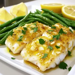 - 4 Kabeljaufilets (je 170 g) - 450 g frische grüne Bohnen, geputzt - 3 Esslöffel Olivenöl Die Hauptzutaten sind einfach und frisch. Kabeljaufilets sind mager und leicht. Sie bieten einen feinen Geschmack. Grüne Bohnen fügen Farbe und Knackigkeit hinzu. Olivenöl sorgt für eine schöne Textur und Geschmack. - 4 Knoblauchzehen, fein gehackt - Schale und Saft von 2 Zitronen - 1 Teelöffel getrockneter Oregano - 1 Teelöffel geräuchertes Paprikapulver Knoblauch bringt einen kräftigen Geschmack. Zitronenschale und -saft verleihen Frische. Oregano sorgt für eine mediterrane Note. Geräuchertes Paprikapulver gibt Tiefe und Wärme. - Salz und Pfeffer nach Geschmack - Frische Petersilie, gehackt (zum Garnieren) Salz und Pfeffer bringen die Aromen hervor. Frische Petersilie sorgt für einen tollen Farbtupfer. Sie gibt dem Gericht das letzte i-Tüpfelchen. - Heizen Sie Ihren Ofen auf 200°C vor. - Legen Sie ein großes Backblech mit Backpapier aus. - Vermengen Sie in einer kleinen Schüssel 3 Esslöffel Olivenöl. - Fügen Sie 4 fein gehackte Knoblauchzehen hinzu. - Geben Sie die Schale und den Saft von 2 Zitronen dazu. - Mischen Sie 1 Teelöffel getrockneten Oregano und 1 Teelöffel geräuchertes Paprikapulver hinein. - Würzen Sie mit Salz und Pfeffer nach Geschmack. - Platzieren Sie die 4 Kabeljaufilets auf einer Seite des Backblechs. - Pinseln Sie die Hälfte der Zitronen-Knoblauch-Mischung gleichmäßig über den Fisch. - Anrichten Sie die 450 g frischen, geputzten grünen Bohnen auf der anderen Seite des Blechs. - Träufeln Sie die restliche Mischung über die Bohnen und vermengen Sie sie gut. - Schieben Sie das Backblech in den Ofen und rösten Sie es 15-20 Minuten. - Achten Sie darauf, dass der Kabeljau leicht und flockig ist. - Die grünen Bohnen sollten zart, aber knackig bleiben. - Nach dem Rösten nehmen Sie das Blech aus dem Ofen. - Bestreuen Sie das Gericht mit frischer, gehackter Petersilie. - Servieren Sie es sofort, eventuell mit zusätzlichen Zitronenschnitzen. Die perfekte Garzeit für Kabeljau liegt bei 15-20 Minuten im Ofen. Der Fisch ist gar, wenn er leicht und flockig ist. Um dies zu überprüfen, stechen Sie vorsichtig mit einer Gabel in den Fisch. Wenn er sich leicht zerteilen lässt, ist er bereit. Achten Sie darauf, den Kabeljau nicht zu lange zu garen. Sonst wird er trocken. Um die grünen Bohnen knackig zu halten, essen Sie sie frisch. Blanchieren Sie sie kurz in kochendem Wasser, bevor Sie sie ins Backblech legen. So bleiben sie schön grün und behalten ihren Biss. Mischen Sie die Bohnen mit der Zitronen-Knoblauch-Mischung, um den Geschmack zu intensivieren. Vermeiden Sie es, die Bohnen zu lange zu rösten. 10-15 Minuten sollten genügen. Für eine schöne Präsentation legen Sie den Kabeljau und die grünen Bohnen auf vorgewärmte Teller. Garnieren Sie das Gericht mit frischer Petersilie und einem Spritzer Zitronensaft. Das sieht nicht nur gut aus, sondern hebt auch den Geschmack. Servieren Sie das Gericht mit zusätzlichen Zitronenschnitzen für mehr Frische. {{image_4}} Lachs und Forelle sind tolle Alternativen zum Kabeljau. Lachs hat einen reicheren Geschmack und mehr Fett. Das bringt mehr Saftigkeit in das Gericht. Forelle hat einen zarten Geschmack und ist leicht süß. Beide Fische passen wunderbar zu den Zitronen- und Knoblaucharomen. Die Zubereitung bleibt gleich. Einfach die Filets gleichmäßig auf das Backblech legen und die Mischung auftragen. Sie können auch andere Gemüse hinzufügen. Karotten, Zucchini oder Paprika bringen Farbe und Geschmack. Diese Gemüsesorten sind einfach zuzubereiten. Schneiden Sie sie in gleich große Stücke, damit sie gleichmäßig garen. Mischen Sie sie mit der Zitronen-Knoblauch-Mischung. So erhalten Sie eine bunte und gesunde Mahlzeit. Für neue Geschmäcker können Sie mit Gewürzen experimentieren. Probiere frischen Ingwer oder Chili für etwas Schärfe. Dill oder Thymian geben eine andere Note hinzu. Diese Gewürze passen gut zu Fisch und Gemüse. Seien Sie kreativ und finden Sie Ihren Lieblingsgeschmack. Um die Reste von deinem Sheet-Pan Lemon Garlic Cod und Green Beans richtig zu lagern, lege sie in einen luftdichten Behälter. Achte darauf, dass die Speisen gut abgekühlt sind, bevor du sie in den Kühlschrank stellst. So bleiben Geschmack und Frische länger erhalten. Die ideale Kühlschranktemperatur sollte zwischen 0 und 4 Grad Celsius liegen. So bleiben deine Reste bis zu drei Tage genießbar. Die beste Methode zum Erwärmen ist das Backen im Ofen. Heize den Ofen auf 180 Grad Celsius vor. Lege die Reste auf ein Backblech und decke sie mit Alufolie ab. Das hilft, den Fisch und die Bohnen saftig zu halten. Lass sie etwa 10 bis 15 Minuten erwärmen, bis sie heiß sind. Alternativ kannst du die Reste auch in der Mikrowelle aufwärmen. Verwende eine mittlere Hitze und decke die Schüssel ab, um Spritzer zu vermeiden. Für beste Frische solltest du die Reste innerhalb von drei Tagen essen. Nach dieser Zeit kann der Geschmack nachlassen. Wenn du die Reste länger aufbewahren möchtest, friere sie ein. In einem gefriergeeigneten Behälter bleiben sie bis zu drei Monate haltbar. Achte darauf, die Speisen gut zu verpacken, um Gefrierbrand zu vermeiden. Um Kabeljau saftig zu halten, ist die Zubereitung wichtig. Verwenden Sie frischen Fisch für den besten Geschmack. Die Zitronen-Knoblauch-Mischung hilft auch, den Fisch saftig zu machen. Backen Sie ihn nicht zu lange. Überprüfen Sie den Fisch nach 15 Minuten. Er sollte leicht flockig sein. Ja, Sie können die Portionen leicht anpassen. Verdoppeln Sie einfach die Zutaten. Achten Sie darauf, das Backblech nicht zu überladen. Wenn es zu eng ist, kann der Fisch dampfen statt rösten. Dies kann die Textur beeinträchtigen. Verwenden Sie bei Bedarf zwei Backbleche. Zu diesem Gericht passen viele Beilagen gut. Servieren Sie es mit einem frischen Salat oder Quinoa. Auch Reis ist eine gute Wahl. Für mehr Gemüse können Sie zusätzlich Karotten oder Zucchini rösten. Diese Optionen ergänzen das Gericht perfekt. Ja, dieses Rezept ist glutenfrei. Alle verwendeten Zutaten enthalten kein Gluten. Achten Sie jedoch darauf, dass Ihre anderen Beilagen ebenfalls glutenfrei sind. So bleibt das gesamte Essen für glutenempfindliche Personen geeignet. Die Zubereitung von Kabeljau mit grünen Bohnen ist einfach und lecker. Wir haben die Hauptzutaten, Gewürze und Zubereitungsschritte besprochen. Du hast Tipps für perfekte Garzeiten und knackige Bohnen erhalten. Auch Variationen mit anderen Fischen oder Gemüse wurden vorgestellt. Achte auf die Aufbewahrung und Haltbarkeit der Reste. Jetzt kannst du dieses Rezept mit Freunden teilen und variieren. Genieß die Aromen und die Frische auf deinem Teller.