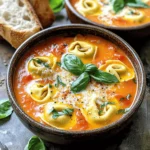 - 2 Esslöffel Olivenöl - 1 Tasse Zwiebeln, gewürfelt - 2 Knoblauchzehen, fein gehackt - 1 Dose (425 g) zerdrückte Tomaten - 4 Tassen Gemüsebrühe Die Hauptzutaten bilden die Basis für unsere Cremige Tomaten-Basilikum-Tortellinisuppe. Das Olivenöl bringt einen feinen Geschmack. Die gewürfelten Zwiebeln und der gehackte Knoblauch geben der Suppe ein tolles Aroma. Die zerdrückten Tomaten sorgen für eine schöne, rote Farbe und viel Geschmack. Gemüsebrühe macht die Suppe herzhaft und nahrhaft. - 1 Teelöffel getrockneter Oregano - 1 Teelöffel getrockneter Basilikum - 1 Packung (255 g) frische Käse-Tortellini - 1 Tasse Schlagsahne oder Kokoscreme Die weiteren Zutaten bringen die Suppe zum Leben. Oregano und Basilikum sind die perfekten Gewürze. Sie verleihen der Suppe den typischen italienischen Geschmack. Die frischen Tortellini machen die Suppe sättigend und lecker. Die Schlagsahne oder Kokoscreme sorgt für die cremige Textur, die wir lieben. - Geriebener Parmesan (optional) - 1 Tasse frische Basilikumblätter, grob gehackt - Beilagen wie Brot Für den perfekten Abschluss der Suppe empfehle ich, frisch gehackte Basilikumblätter hinzuzufügen. Sie bringen Frische und Farbe. Geriebener Parmesan ist eine tolle Ergänzung, wenn du es cremig magst. Serviere die Suppe mit knusprigem Brot. Es eignet sich gut zum Dippen und macht das Essen noch besser. Zuerst würfle die Zwiebeln. Schneide sie in kleine Stücke. Dann hacke den Knoblauch fein. Diese beiden Zutaten geben der Suppe viel Geschmack. Für die Kräuter kannst du frische Basilikumblätter grob hacken. Wenn du getrocknete Kräuter verwendest, wie Oregano und Basilikum, ist das auch gut. Diese Kräuter bringen Aroma in die Suppe. Nimm einen großen Topf und erhitze das Olivenöl bei mittlerer Hitze. Gib die gewürfelten Zwiebeln hinein. Brate sie für etwa 4-5 Minuten, bis sie glasig sind. Danach rühre den gehackten Knoblauch ein. Brate alles für 1-2 Minuten, bis der Knoblauch stark riecht. Füge dann die zerdrückten Tomaten und die Gemüsebrühe hinzu. Streue die getrockneten Kräuter darüber und rühre alles gut um. Lass die Mischung leicht köcheln. Jetzt kommen die Käse-Tortellini in den Topf. Koche sie für 5-7 Minuten, bis sie an die Oberfläche steigen. Das zeigt, dass sie fertig sind. Reduziere nun die Hitze und rühre die Schlagsahne ein. So wird die Suppe cremig und lecker. Vermische alles gut und lass die Suppe kurz erwärmen. Füge die gehackten frischen Basilikumblätter hinzu. Schmecke die Suppe mit Salz und Pfeffer ab. Jetzt kannst du die Suppe in Schalen schöpfen. Garniere sie nach Belieben mit geriebenem Parmesan. Serviere die Suppe warm. - Wie man die Tortellini perfekt kocht: Kochen Sie die Tortellini in leicht gesalzenem Wasser. Achten Sie darauf, die Tortellini nur bis zur angegebenen Zeit zu kochen. Wenn sie an die Oberfläche steigen, sind sie fertig. Das macht sie weich und lecker. - Tricks für die richtige Konsistenz der Suppe: Um die Suppe cremig zu machen, fügen Sie die Schlagsahne langsam hinzu. Rühren Sie gut um, damit sie sich gleichmäßig verteilt. Wenn die Suppe zu dick ist, können Sie etwas mehr Brühe hinzufügen. - Möglichkeiten zur Anpassung der Gewürze: Fühlen Sie sich frei, mit Gewürzen zu experimentieren. Fügen Sie einen Hauch von Chili hinzu, um etwas Schärfe zu erzeugen. Frische Kräuter wie Thymian oder Petersilie bringen zusätzlichen Geschmack. - Tipps für vegane Alternativen: Verwenden Sie Kokoscreme anstelle von Schlagsahne. Ersetzen Sie die Käse-Tortellini durch vegane Tortellini. Sie finden viele leckere Optionen im Handel. - Wie man die Suppe ansprechend anrichtet: Servieren Sie die Suppe in rustikalen Schalen. Das gibt einen schönen Look. Garnieren Sie mit frischen Basilikumblättern und einem Hauch Parmesan. - Ideen für kreative Garnierungen: Fügen Sie geröstete Pinienkerne oder etwas Olivenöl obenauf hinzu. Das sieht toll aus und schmeckt auch besser. Ein Spritzer Balsamico-Glasur kann ebenfalls einen schönen Akzent setzen. {{image_4}} Für die cremige Tomaten-Basilikum-Tortellini-Suppe können Sie verschiedene Gemüse hinzufügen. Spinat passt gut und gibt Farbe. Karotten sind auch eine gute Wahl. Sie fügen Süße und Knusprigkeit hinzu. Wenn Sie Protein hinzufügen möchten, gibt es viele Optionen. Hühnchen bringt mehr Geschmack und Fülle. Tofu ist eine tolle, pflanzliche Alternative. Es nimmt die Aromen der Suppe gut auf und macht das Gericht sättigender. Frische Tomaten können der Suppe einen lebendigeren Geschmack geben. Sie schmecken besonders gut, wenn sie in der Saison sind. Sie können auch verschiedene Tomatensorten ausprobieren. San Marzano sind süß und ideal für diese Suppe. Kirschtomaten bringen eine süße Note, die gut harmoniert. Wenn Sie auf Kohlenhydrate achten, probieren Sie eine Low-Carb-Variante. Ersetzen Sie die Tortellini durch Zucchini-Nudeln. Diese sind leicht und gesund. Für glutenfreie Optionen gibt es spezielle Tortellini. Diese sind aus Reis- oder Maismehl. So können Sie die Suppe genießen, ohne auf den Geschmack zu verzichten. Bewahre die Suppe im Kühlschrank auf. Nutze dafür einen luftdichten Behälter. So bleibt sie frisch. Du kannst sie bis zu fünf Tage lang aufbewahren. Achte darauf, die Suppe vor dem Kühlen abkühlen zu lassen. Das verhindert eine Überhitzung deines Kühlschranks. Du kannst die Suppe auch einfrieren. Teile sie in Portionen auf. Fülle die Portionen in gefrierfeste Behälter oder Beutel. Achte darauf, etwas Platz für die Ausdehnung zu lassen. Die Suppe hält sich bis zu drei Monate im Gefrierfach. Zum Auftauen lege die gefrorene Suppe über Nacht in den Kühlschrank. Du kannst sie auch in der Mikrowelle oder auf dem Herd erwärmen. Rühre die Suppe gut um, damit sie gleichmäßig heiß wird. Hast du Reste? Nutze sie für neue Gerichte. Du kannst die Suppe als Sauce für Pasta verwenden. Oder mische sie mit Reis für ein schnelles Mittagessen. Auch als Basis für einen Auflauf ist sie prima geeignet. Experimentiere mit zusätzlichen Zutaten, um neue Geschmäcker zu kreieren. Die Suppe hält sich gut im Kühlschrank. Du kannst sie dort bis zu fünf Tage aufbewahren. Stelle sicher, dass du sie in einem luftdichten Behälter lagerst. Wenn du die Suppe länger aufbewahren möchtest, friere sie ein. In einem Gefrierbehälter hält sie bis zu drei Monate. Achte darauf, die Suppe gut abzukühlen, bevor du sie einfrierst. Ja, du kannst die Suppe vegan machen! Ersetze die Schlagsahne durch Kokoscreme oder eine andere pflanzliche Sahne. Verwende vegane Tortellini, die ohne Käse sind. Achte darauf, dass die Gemüsebrühe auch vegan ist. Mit diesen einfachen Anpassungen bleibt die Suppe lecker und cremig. Die Suppe passt gut zu knusprigem Brot. Baguette oder Ciabatta sind tolle Optionen zum Dippen. Ein frischer grüner Salat ergänzt die Suppe gut. Du kannst einen einfachen Gartensalat mit Olivenöl und Balsamico-Dressing machen. Auch ein Caprese-Salat mit Tomaten und Basilikum passt wunderbar dazu. Diese Tortellini-Suppe liefert dir eine einfache und schmackhafte Mahlzeit. Wir haben die Hauptzutaten wie Olivenöl, Zwiebeln und frische Kräuter besprochen. Du weißt jetzt, wie du die Suppe Schritt für Schritt zubereitest, von der Vorbereitung bis zur Präsentation. Egal, ob du Anpassungen vornehmen oder Reste verwenden möchtest, es gibt viele kreative Möglichkeiten. Denke daran, die Suppe gut zu lagern und zu genießen. Probiere es aus und kreiere deine eigene Variante!
