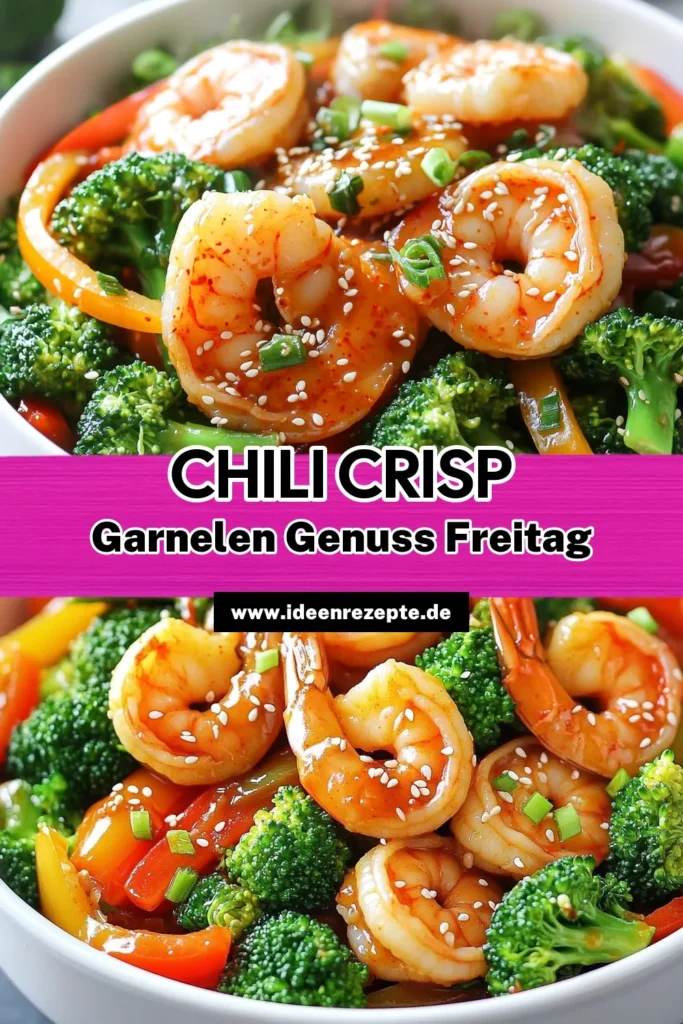 Entdecke dieses köstliche Chili Crisp Shrimp Stir-Fry mit Brokkoli, das in nur 20 Minuten zubereitet ist! Dieses einfache Rezept kombiniert saftige Garnelen, knackigen Brokkoli und eine würzige Chili-Crisp-Sauce für ein geschmackvolles Gericht, das perfekt für ein schnelles Abendessen ist. Lass dir diese Geschmacksexplosion nicht entgehen und klicke, um das vollständige Rezept zu sehen! #ShrimpStirFry #SchnelleRezepte #ChiliCrisp #GesundeKüche
