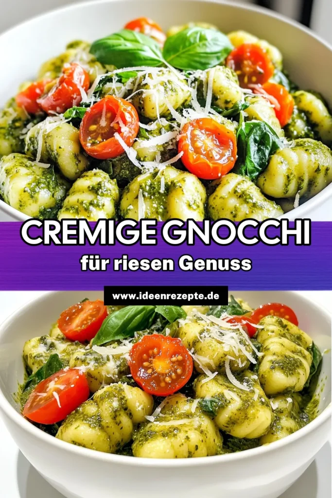 Entdecke unser Rezept für cremige Pesto-Gnocchi aus einem Topf, das nicht nur köstlich, sondern auch super einfach zuzubereiten ist! Mit cremiger Sahne, frischem Spinat und aromatischem Basilikum-Pesto wird dein Abendessen zum Genuss. Perfekt für Familiengerichte oder schnelle Mahlzeiten unter der Woche. Klicke jetzt und entdecke die Schritt-für-Schritt-Anleitung für dieses tolle Rezept! #Gnocchi #Pesto #SchnelleRezepte #Kochideen