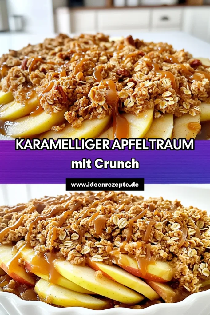 Entdecke das beste Rezept für karamellisierte Apfel-Crisp mit Haferflocken, das nicht nur köstlich, sondern auch einfach zuzubereiten ist! Mit saftigen Äpfeln, knusprigem Hafer-Topping und einer tollen Karamellsauce wird dieses Dessert zum absoluten Hit. Perfekt für jedes Festmahl oder als süßer Snack. Lass dir diese himmlische Kombination nicht entgehen – klicke jetzt, um das vollständige Rezept zu entdecken! #ApfelCrisp #Dessertliebe #Karamell #Backen