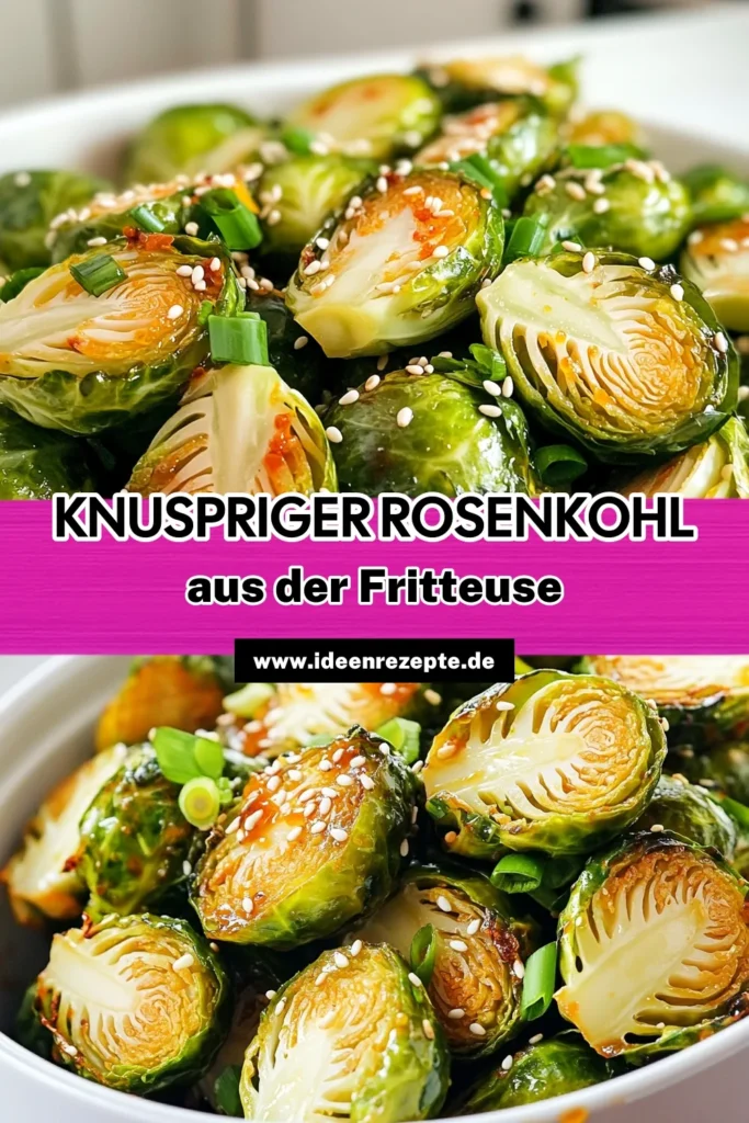 Entdecke das perfekte Rezept für Luftfritteuse Süß-Chili Rosenkohl! Diese leckeren und gesunden Rosenkohlhälften sind knusprig, voller Geschmack und einfach zuzubereiten. Mit einer Mischung aus Süß-Chili-Sauce und Gewürzen werden sie zu einem echten Highlight auf deinem Tisch. Probier es aus und überrasche deine Familie mit diesem köstlichen Gericht. Klicke hier, um das vollständige Rezept zu entdecken! #Luftfritteuse #Rosenkohl #GesundeRezepte #Kochideen
