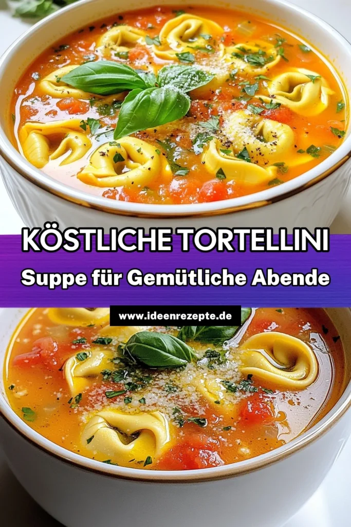 Koche die köstliche Langsame Kocher Tomaten-Basilikum Tortellini-Suppe und bringe die Aromen Italiens zu dir nach Hause! Mit nur wenigen Zutaten wie frischen Tortellini, aromatischen Kräutern und einer cremigen Note ist dieses Rezept perfekt für gemütliche Abende. Entdecke die Schritte und genieße eine herzhafte Suppe, die die ganze Familie lieben wird. Klicke, um das vollständige Rezept zu erkunden! #SlowCooker #TortelliniSuppe #EinfacheRezepte #Kochinspiration
