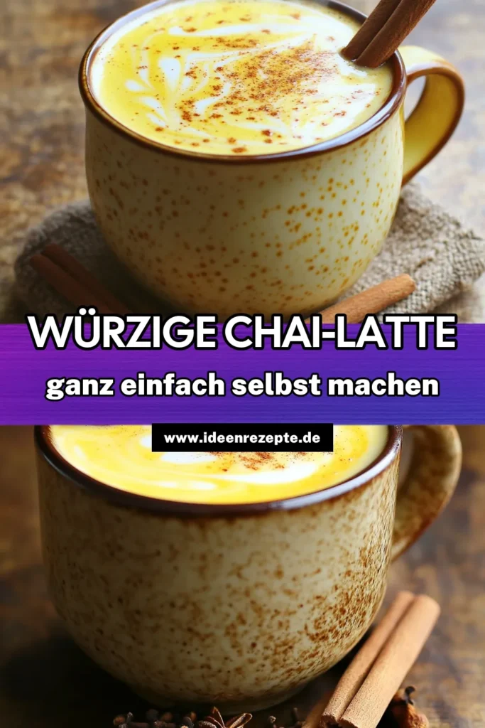 Entdecken Sie, wie Sie mit diesem einfachen Rezept Ihre eigene würzige Chai-Latte zu Hause zaubern können! Mit aromatischem schwarzen Tee, Zimt, Nelken und Ingwer verwandeln Sie Ihre Küche in ein gemütliches Café. Perfekt für kühle Tage und einfach nachzubereiten. Lassen Sie sich von den Aromen verführen und genießen Sie jede Tasse! Klicken Sie hier für das vollständige Rezept. #ChaiLatte #KaffeeLiebhaber #Teegenuss #Hausgemacht