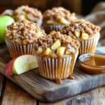 Die Hauptzutaten für die Muffins sind einfach und frisch. Du brauchst: - 2 große Äpfel, geschält, entkernt und gewürfelt - 1 Teelöffel Zitronensaft - 2 Tassen Weizenmehl - 1 Teelöffel Backpulver - 1 Teelöffel Natron - 1/2 Teelöffel Salz - 1 Teelöffel Zimt - 1 Tasse brauner Zucker, fest gepackt - 1/2 Tasse Zucker - 1/2 Tasse ungesalzene Butter, geschmolzen - 2 große Eier - 1 Tasse Buttermilch - 1 Teelöffel Vanilleextrakt - 1/2 Tasse Karamellsauce Diese Zutaten geben den Muffins einen tollen Geschmack und eine schöne Textur. Für den Streusel benötigst du: - 1/3 Tasse Weizenmehl - 1/3 Tasse Haferflocken - 1/4 Tasse brauner Zucker, fest gepackt - 1/4 Tasse kalte Butter, gewürfelt - 1 Teelöffel Zimt Der Streusel bringt eine knusprige Schicht auf die Muffins. Die Wahl der Äpfel ist wichtig. Du kannst süße oder säuerliche Äpfel nutzen. Ich empfehle die folgenden Sorten: - Granny Smith für einen säuerlichen Geschmack - Gala für mehr Süße - Fuji für eine knackige Textur Frische Äpfel sorgen für den besten Geschmack. Achte darauf, die Äpfel gut zu schälen und zu würfeln. So können sie im Muffin gleichmäßig verteilt werden. Beginne mit dem Ofen. Heize ihn auf 175°C vor. Das ist wichtig für gleichmäßiges Backen. Bereite ein Muffin-Blech vor. Du kannst Papierförmchen verwenden oder es leicht einfetten. Jetzt kommen die Äpfel. Schäle und entkerne zwei große Äpfel. Schneide sie in kleine Würfel. Mische die Apfelwürfel mit einem Teelöffel Zitronensaft. So bleiben sie frisch und knackig. In einer großen Schüssel vermische das Weizenmehl, Backpulver, Natron, Salz und Zimt. Diese Zutaten sorgen für den perfekten Muffin. In einer anderen Schüssel kombinierst du den braunen Zucker, Zucker, geschmolzene Butter, Eier, Buttermilch und Vanilleextrakt. Rühre alles gut um, bis es gleichmäßig ist. Gieße die nassen Zutaten in die Schüssel mit den trockenen Zutaten. Rühre vorsichtig, bis alles vermischt ist. Jetzt kommen die Äpfel dazu. Hebe sie vorsichtig unter den Teig. Für die Streusel nimm eine separate Schüssel. Mische Weizenmehl, Haferflocken, braunen Zucker und Zimt. Füge die kalte, gewürfelte Butter hinzu. Jetzt wird es interessant! Du kannst mit den Fingern oder einer Gabel arbeiten. Mische alles, bis die Mischung krümelig wird. Diese Streusel geben den Muffins das besondere Etwas. Fülle die Muffinförmchen zu etwa zwei Dritteln mit dem Teig. In die Mitte jeder Portion gib einen Teelöffel Karamellsauce. Löffle dann mehr Teig darüber, um die Sauce zu verdecken. Das sorgt für eine süße Überraschung im Inneren! Streue die Streusel großzügig über jeden Muffin. Jetzt sind sie bereit für den Ofen! Backe die Muffins 18 bis 22 Minuten. Sie sind fertig, wenn ein Zahnstocher sauber herauskommt. Lass die Muffins fünf Minuten in der Form abkühlen. Danach auf ein Kuchengitter legen. Vor dem Servieren kannst du noch etwas Karamellsauce darüber geben. Jetzt sind die Muffins bereit, genossen zu werden! Um perfekte Karamell-Apfel-Streusel-Muffins zu backen, achte auf folgende Punkte: Verwende frische Äpfel, denn das macht einen großen Unterschied. Sie sollten knackig und süß sein. Mische die trockenen Zutaten gut, um eine gleichmäßige Textur zu erreichen. Wenn du die nassen und trockenen Zutaten kombinierst, rühre nur so lange, bis sie vermischt sind. Übermische den Teig nicht, sonst werden die Muffins zäh. Karamellsauce ist der Star dieses Rezepts. Du kannst fertige Sauce aus dem Laden nutzen oder eigene machen. Wenn du sie selbst machst, achte darauf, dass sie leicht abgekühlt ist. Das macht es einfacher, sie in die Muffins zu geben. Du kannst auch mehr Sauce über die Muffins träufeln, wenn sie fertig sind. Das sorgt für zusätzlichen Geschmack und einen tollen Anblick. Serviere die Muffins warm für den besten Genuss. Sie sind perfekt für Frühstück oder einen Snack. Wenn du sie direkt nach dem Backen servierst, sind sie am saftigsten. Eine kleine Schüssel mit Karamellsauce zum Dippen macht das Erlebnis noch besser. Vielleicht garniere sie mit einer frischen Apfelscheibe. So sehen sie noch schöner aus und bringen frische Aromen. {{image_4}} Die Wahl der Apfelsorte macht einen großen Unterschied. Sie können süße Äpfel wie Fuji oder Gala verwenden. Diese Äpfel geben den Muffins einen tollen Geschmack. Für einen herben Kontrast sind Granny Smith Äpfel perfekt. Ihr saftiger und frischer Geschmack passt gut zu Karamell. Ein Mix aus verschiedenen Sorten bringt noch mehr Tiefe. Probieren Sie, was Ihnen gefällt! Sie können die Muffins nach Belieben aufpeppen! Fügen Sie gehackte Walnüsse oder Pekannüsse hinzu. Diese geben einen schönen Crunch. Schokoladenstückchen sind auch eine tolle Idee. Sie schmelzen beim Backen und machen die Muffins noch leckerer. Mischungen aus Nüssen und Schokolade sind ebenfalls möglich. Experimentieren Sie mit verschiedenen Kombinationen! Für glutenfreie Muffins können Sie glutenfreies Mehl verwenden. Achten Sie darauf, dass alle anderen Zutaten auch glutenfrei sind. Wenn Sie Milchprodukte vermeiden, nutzen Sie pflanzliche Milch. Kokosmilch oder Mandelmilch sind gute Alternativen. Eier können durch Apfelmus oder Leinsamen ersetzt werden. So bleibt der Geschmack toll und alle können genießen! Um die Frische deiner Karamell-Apfel-Streusel-Muffins zu bewahren, lagere sie in einem luftdichten Behälter. Dies hilft, die Muffins weich und feucht zu halten. Stelle sicher, dass die Muffins vollständig abgekühlt sind, bevor du sie verpackst. Auf diese Weise vermeidest du, dass sich Feuchtigkeit bildet. Lagere die Muffins an einem kühlen, trockenen Ort. Sie bleiben dort bis zu drei Tage frisch. Wenn du die Muffins länger aufbewahren möchtest, kannst du sie einfrieren. Wickel jeden Muffin einzeln in Frischhaltefolie. Lege sie dann in einen gefrierfesten Beutel oder Behälter. Achte darauf, die Luft herauszudrücken, um Gefrierbrand zu vermeiden. Die Muffins können bis zu drei Monate im Gefrierfach bleiben. Wenn du bereit bist, sie zu genießen, lasse sie einfach im Kühlschrank auftauen. Um die Muffins wieder aufzuwärmen, verwende deinen Ofen oder die Mikrowelle. Für den Ofen heize ihn auf 175 °C vor. Lege die Muffins auf ein Backblech und erwärme sie für etwa 5 bis 10 Minuten. In der Mikrowelle erwärmst du die Muffins für 15 bis 20 Sekunden. So bleiben sie weich und frisch. Du kannst sie auch mit etwas Karamellsauce beträufeln, um den Geschmack zu intensivieren. Wenn Sie keine Butter verwenden möchten, probieren Sie Apfelmus oder Kokosöl. Beide geben Feuchtigkeit und Geschmack. Apfelmus funktioniert gut in Muffins und macht sie saftiger. Kokosöl hat einen leichten Geschmack und ist eine gute Wahl für vegane Muffins. Diese Muffins bleiben bei Raumtemperatur etwa drei Tage frisch. Lagern Sie sie in einem luftdichten Behälter. Im Kühlschrank halten sie bis zu eine Woche. Für längere Haltbarkeit können Sie sie einfrieren. So bleiben sie bis zu drei Monate frisch. Denken Sie daran, die Muffins vor dem Essen aufzutauen. Ja, Sie können Karamellsauce selbst machen. Dazu brauchen Sie nur Zucker, Butter und Sahne. Schmelzen Sie den Zucker in einem Topf, bis er goldbraun ist. Fügen Sie dann die Butter hinzu und rühren Sie gut um. Gießen Sie die Sahne langsam dazu und rühren Sie weiter. Die Sauce wird dick und cremig. Lassen Sie sie abkühlen, bevor Sie sie verwenden. Diese Anleitung zeigt, wie man leckere Muffins mit Äpfeln und Streuseln macht. Ich habe die besten Zutaten und Tipps geteilt, um perfekte Ergebnisse zu erzielen. Wenn du die Muffins variierst oder abwandeln möchtest, kannst du vieles ausprobieren. Denke daran, sie richtig zu lagern, um ihre Frische zu erhalten. Diese Muffins sind vielseitig und leicht anzupassen. Egal, ob du eine besondere Diät berücksichtigst oder mit verschiedenen Aromen experimentierst, mit diesem Rezept wird jedes Backen zum Erfolg.