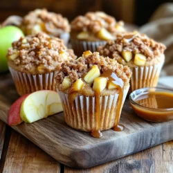 Die Hauptzutaten für die Muffins sind einfach und frisch. Du brauchst: - 2 große Äpfel, geschält, entkernt und gewürfelt - 1 Teelöffel Zitronensaft - 2 Tassen Weizenmehl - 1 Teelöffel Backpulver - 1 Teelöffel Natron - 1/2 Teelöffel Salz - 1 Teelöffel Zimt - 1 Tasse brauner Zucker, fest gepackt - 1/2 Tasse Zucker - 1/2 Tasse ungesalzene Butter, geschmolzen - 2 große Eier - 1 Tasse Buttermilch - 1 Teelöffel Vanilleextrakt - 1/2 Tasse Karamellsauce Diese Zutaten geben den Muffins einen tollen Geschmack und eine schöne Textur. Für den Streusel benötigst du: - 1/3 Tasse Weizenmehl - 1/3 Tasse Haferflocken - 1/4 Tasse brauner Zucker, fest gepackt - 1/4 Tasse kalte Butter, gewürfelt - 1 Teelöffel Zimt Der Streusel bringt eine knusprige Schicht auf die Muffins. Die Wahl der Äpfel ist wichtig. Du kannst süße oder säuerliche Äpfel nutzen. Ich empfehle die folgenden Sorten: - Granny Smith für einen säuerlichen Geschmack - Gala für mehr Süße - Fuji für eine knackige Textur Frische Äpfel sorgen für den besten Geschmack. Achte darauf, die Äpfel gut zu schälen und zu würfeln. So können sie im Muffin gleichmäßig verteilt werden. Beginne mit dem Ofen. Heize ihn auf 175°C vor. Das ist wichtig für gleichmäßiges Backen. Bereite ein Muffin-Blech vor. Du kannst Papierförmchen verwenden oder es leicht einfetten. Jetzt kommen die Äpfel. Schäle und entkerne zwei große Äpfel. Schneide sie in kleine Würfel. Mische die Apfelwürfel mit einem Teelöffel Zitronensaft. So bleiben sie frisch und knackig. In einer großen Schüssel vermische das Weizenmehl, Backpulver, Natron, Salz und Zimt. Diese Zutaten sorgen für den perfekten Muffin. In einer anderen Schüssel kombinierst du den braunen Zucker, Zucker, geschmolzene Butter, Eier, Buttermilch und Vanilleextrakt. Rühre alles gut um, bis es gleichmäßig ist. Gieße die nassen Zutaten in die Schüssel mit den trockenen Zutaten. Rühre vorsichtig, bis alles vermischt ist. Jetzt kommen die Äpfel dazu. Hebe sie vorsichtig unter den Teig. Für die Streusel nimm eine separate Schüssel. Mische Weizenmehl, Haferflocken, braunen Zucker und Zimt. Füge die kalte, gewürfelte Butter hinzu. Jetzt wird es interessant! Du kannst mit den Fingern oder einer Gabel arbeiten. Mische alles, bis die Mischung krümelig wird. Diese Streusel geben den Muffins das besondere Etwas. Fülle die Muffinförmchen zu etwa zwei Dritteln mit dem Teig. In die Mitte jeder Portion gib einen Teelöffel Karamellsauce. Löffle dann mehr Teig darüber, um die Sauce zu verdecken. Das sorgt für eine süße Überraschung im Inneren! Streue die Streusel großzügig über jeden Muffin. Jetzt sind sie bereit für den Ofen! Backe die Muffins 18 bis 22 Minuten. Sie sind fertig, wenn ein Zahnstocher sauber herauskommt. Lass die Muffins fünf Minuten in der Form abkühlen. Danach auf ein Kuchengitter legen. Vor dem Servieren kannst du noch etwas Karamellsauce darüber geben. Jetzt sind die Muffins bereit, genossen zu werden! Um perfekte Karamell-Apfel-Streusel-Muffins zu backen, achte auf folgende Punkte: Verwende frische Äpfel, denn das macht einen großen Unterschied. Sie sollten knackig und süß sein. Mische die trockenen Zutaten gut, um eine gleichmäßige Textur zu erreichen. Wenn du die nassen und trockenen Zutaten kombinierst, rühre nur so lange, bis sie vermischt sind. Übermische den Teig nicht, sonst werden die Muffins zäh. Karamellsauce ist der Star dieses Rezepts. Du kannst fertige Sauce aus dem Laden nutzen oder eigene machen. Wenn du sie selbst machst, achte darauf, dass sie leicht abgekühlt ist. Das macht es einfacher, sie in die Muffins zu geben. Du kannst auch mehr Sauce über die Muffins träufeln, wenn sie fertig sind. Das sorgt für zusätzlichen Geschmack und einen tollen Anblick. Serviere die Muffins warm für den besten Genuss. Sie sind perfekt für Frühstück oder einen Snack. Wenn du sie direkt nach dem Backen servierst, sind sie am saftigsten. Eine kleine Schüssel mit Karamellsauce zum Dippen macht das Erlebnis noch besser. Vielleicht garniere sie mit einer frischen Apfelscheibe. So sehen sie noch schöner aus und bringen frische Aromen. {{image_4}} Die Wahl der Apfelsorte macht einen großen Unterschied. Sie können süße Äpfel wie Fuji oder Gala verwenden. Diese Äpfel geben den Muffins einen tollen Geschmack. Für einen herben Kontrast sind Granny Smith Äpfel perfekt. Ihr saftiger und frischer Geschmack passt gut zu Karamell. Ein Mix aus verschiedenen Sorten bringt noch mehr Tiefe. Probieren Sie, was Ihnen gefällt! Sie können die Muffins nach Belieben aufpeppen! Fügen Sie gehackte Walnüsse oder Pekannüsse hinzu. Diese geben einen schönen Crunch. Schokoladenstückchen sind auch eine tolle Idee. Sie schmelzen beim Backen und machen die Muffins noch leckerer. Mischungen aus Nüssen und Schokolade sind ebenfalls möglich. Experimentieren Sie mit verschiedenen Kombinationen! Für glutenfreie Muffins können Sie glutenfreies Mehl verwenden. Achten Sie darauf, dass alle anderen Zutaten auch glutenfrei sind. Wenn Sie Milchprodukte vermeiden, nutzen Sie pflanzliche Milch. Kokosmilch oder Mandelmilch sind gute Alternativen. Eier können durch Apfelmus oder Leinsamen ersetzt werden. So bleibt der Geschmack toll und alle können genießen! Um die Frische deiner Karamell-Apfel-Streusel-Muffins zu bewahren, lagere sie in einem luftdichten Behälter. Dies hilft, die Muffins weich und feucht zu halten. Stelle sicher, dass die Muffins vollständig abgekühlt sind, bevor du sie verpackst. Auf diese Weise vermeidest du, dass sich Feuchtigkeit bildet. Lagere die Muffins an einem kühlen, trockenen Ort. Sie bleiben dort bis zu drei Tage frisch. Wenn du die Muffins länger aufbewahren möchtest, kannst du sie einfrieren. Wickel jeden Muffin einzeln in Frischhaltefolie. Lege sie dann in einen gefrierfesten Beutel oder Behälter. Achte darauf, die Luft herauszudrücken, um Gefrierbrand zu vermeiden. Die Muffins können bis zu drei Monate im Gefrierfach bleiben. Wenn du bereit bist, sie zu genießen, lasse sie einfach im Kühlschrank auftauen. Um die Muffins wieder aufzuwärmen, verwende deinen Ofen oder die Mikrowelle. Für den Ofen heize ihn auf 175 °C vor. Lege die Muffins auf ein Backblech und erwärme sie für etwa 5 bis 10 Minuten. In der Mikrowelle erwärmst du die Muffins für 15 bis 20 Sekunden. So bleiben sie weich und frisch. Du kannst sie auch mit etwas Karamellsauce beträufeln, um den Geschmack zu intensivieren. Wenn Sie keine Butter verwenden möchten, probieren Sie Apfelmus oder Kokosöl. Beide geben Feuchtigkeit und Geschmack. Apfelmus funktioniert gut in Muffins und macht sie saftiger. Kokosöl hat einen leichten Geschmack und ist eine gute Wahl für vegane Muffins. Diese Muffins bleiben bei Raumtemperatur etwa drei Tage frisch. Lagern Sie sie in einem luftdichten Behälter. Im Kühlschrank halten sie bis zu eine Woche. Für längere Haltbarkeit können Sie sie einfrieren. So bleiben sie bis zu drei Monate frisch. Denken Sie daran, die Muffins vor dem Essen aufzutauen. Ja, Sie können Karamellsauce selbst machen. Dazu brauchen Sie nur Zucker, Butter und Sahne. Schmelzen Sie den Zucker in einem Topf, bis er goldbraun ist. Fügen Sie dann die Butter hinzu und rühren Sie gut um. Gießen Sie die Sahne langsam dazu und rühren Sie weiter. Die Sauce wird dick und cremig. Lassen Sie sie abkühlen, bevor Sie sie verwenden. Diese Anleitung zeigt, wie man leckere Muffins mit Äpfeln und Streuseln macht. Ich habe die besten Zutaten und Tipps geteilt, um perfekte Ergebnisse zu erzielen. Wenn du die Muffins variierst oder abwandeln möchtest, kannst du vieles ausprobieren. Denke daran, sie richtig zu lagern, um ihre Frische zu erhalten. Diese Muffins sind vielseitig und leicht anzupassen. Egal, ob du eine besondere Diät berücksichtigst oder mit verschiedenen Aromen experimentierst, mit diesem Rezept wird jedes Backen zum Erfolg.