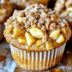 Für die Muffins brauchen wir einige einfache Zutaten. Diese Zutaten sind wichtig für den Geschmack und die Textur. Hier sind die Hauptzutaten: - 250 g Weizenmehl - 200 g Kristallzucker - 1 EL Backpulver - 1 TL Natron - 1 TL gemahlener Zimt - ½ TL Salz - 2 große Eier - 180 g ungesüßtes Apfelmus - 120 ml Milch (oder pflanzliche Alternative) - 80 ml Pflanzenöl - 1 TL Vanilleextrakt - 150 g gewürfelte Äpfel (vorzugsweise Granny Smith oder Honeycrisp) Diese Zutaten sorgen für fluffige Muffins mit einem tollen Zimtgeschmack. Die Äpfel bringen Frische und etwas Saftigkeit hinein. Das Streuseltopping gibt den Muffins eine knusprige Kruste. Hier sind die Zutaten für das Topping: - 65 g Weizenmehl - 70 g brauner Zucker - 1 TL gemahlener Zimt - 60 g kalte ungesalzene Butter, gewürfelt Das Topping ist einfach zu machen. Es sorgt für eine süße und würzige Note. Du kannst die Zutaten anpassen, um deinen Geschmack zu treffen. Hier sind einige Ideen: - Äpfel: Verwende andere Apfelsorten oder füge Birnen hinzu. - Milch: Nimm Kokosmilch für einen tropischen Geschmack. - Zucker: Ersetze einen Teil des Zuckers durch Honig oder Ahornsirup. - Mehl: Misch Vollkornmehl für mehr Ballaststoffe ein. Diese Variationen machen deine Muffins einzigartig. Experimentiere und finde deine Lieblingskombination! Heizen Sie Ihren Ofen auf 190°C vor. Das sorgt dafür, dass die Muffins gleichmäßig backen. Legen Sie Ihr Muffinblech mit Papierförmchen aus. Alternativ können Sie die Vertiefungen leicht einfetten. Dadurch lösen sich die Muffins später leichter. In einer kleinen Schüssel mischen Sie 65 g Weizenmehl, 70 g braunen Zucker und 1 TL Zimt. Fügen Sie nun die kalte, gewürfelte Butter hinzu. Nutzen Sie einen Teigmischer oder zwei Gabeln, um die Mischung zu bearbeiten. Sie sollte krümelig werden. Lassen Sie das Streuseltopping beiseite. In einer großen Rührschüssel kombinieren Sie 250 g Weizenmehl, 200 g Kristallzucker, 1 EL Backpulver, 1 TL Natron, 1 TL Zimt und ½ TL Salz. Mischen Sie alles gut mit einem Schneebesen. In einer separaten Schüssel schlagen Sie die zwei großen Eier auf. Fügen Sie 180 g Apfelmus, 120 ml Milch, 80 ml Pflanzenöl und 1 TL Vanilleextrakt hinzu. Vermischen Sie alles gründlich. Gießen Sie die nassen Zutaten in die Schüssel mit den trockenen Zutaten. Rühren Sie vorsichtig, bis alles gerade so vermischt ist. Ein paar Klümpchen sind in Ordnung. Fügen Sie die 150 g gewürfelten Äpfel hinzu. Verteilen Sie den Teig gleichmäßig auf die Muffinförmchen. Füllen Sie diese bis zu ¾ voll. Streuen Sie dann das Streuseltopping großzügig über jeden Muffin. Backen Sie die Muffins für 20-25 Minuten. Ein Zahnstocher sollte sauber herauskommen. Lassen Sie die Muffins für 5 Minuten im Blech abkühlen. Dann nehmen Sie sie heraus und setzen sie auf ein Kuchengitter. Lassen Sie sie dort vollständig abkühlen. Servieren Sie die Muffins warm, gerne mit etwas Karamellsauce und Puderzucker. Um die perfekte Konsistenz zu erreichen, achte auf die Mischung. Mische die trockenen Zutaten gut. Das sorgt für gleichmäßigen Geschmack. Wenn du die nassen Zutaten hinzufügst, rühre sanft. Übermischen kann die Muffins hart machen. Lass ein paar Klümpchen im Teig. Das macht die Muffins fluffiger. Du kannst die Muffins leicht abwandeln. Probiere andere Früchte wie Birnen oder Pfirsiche. Nüsse wie Walnüsse oder Pekannüsse geben einen schönen Crunch. Für einen besonderen Geschmack, füge etwas Muskatnuss hinzu. Wenn du es schokoladig magst, mische Schokoladenstückchen in den Teig. Diese Variationen bringen neuen Schwung in dein Rezept. Für die Zubereitung brauchst du einige nützliche Utensilien. Ein Muffinblech hilft, die Muffins gleichmäßig zu backen. Papierförmchen sorgen für eine einfache Reinigung. Ein Schneebesen ist ideal, um die trockenen Zutaten zu vermengen. Eine große Rührschüssel ist wichtig, um alles zu mischen. Ein Teigmischer oder eine Gabel eignet sich gut für das Streuseltopping. Diese Utensilien machen die Zubereitung viel einfacher und effektiver. {{image_4}} Die Lagerung deiner Muffins ist wichtig, um ihre Frische zu bewahren. Halte sie in einem luftdichten Behälter. So bleiben sie weich und saftig. Lagere die Muffins an einem kühlen, trockenen Ort. Vermeide direkte Sonneneinstrahlung. Wenn du die Muffins länger aufbewahren möchtest, lege sie in den Kühlschrank. Wickele sie gut in Frischhaltefolie ein. So trocknen sie nicht aus. Vor dem Servieren kannst du sie leicht aufwärmen. Das bringt den frisch gebackenen Geschmack zurück. Einfrieren ist eine großartige Option für lange Lagerung. Lass die Muffins zuerst vollständig abkühlen. Lege sie dann in Gefrierbeutel oder -behälter. Beschrifte sie mit dem Datum. Zum Auftauen nimm die Muffins einfach aus dem Gefrierfach. Lass sie bei Raumtemperatur stehen oder erwärme sie kurz in der Mikrowelle. So schmecken sie fast wie frisch gebacken! Bakery-Style Cinnamon Streusel Apple Muffins sind perfekt für viele Anlässe. Du kannst sie bei einem Brunch oder einem Frühstück anbieten. Sie sind auch großartig für Kindergeburtstagsfeiern. Die süßen Aromen von Zimt und Äpfeln machen sie zu einem Hit bei allen. Auch an Feiertagen wie Weihnachten sind sie eine tolle Wahl. Du kannst sie einfach auf den Tisch stellen und alle werden sie lieben. Diese Muffins passen gut zu verschiedenen Getränken. Ein warmer Kaffee oder ein milder Tee ergänzt die süßen Aromen. Du kannst auch frischen Orangensaft servieren. Für etwas Besonderes passt ein Glas Apfelmost sehr gut. Probiere auch einen Gewürztee. Die Kombination macht dein Frühstück oder deinen Snack noch besser. Für besondere Anlässe kannst du die Muffins kreativ anrichten. Serviere sie warm mit einem Schuss Karamellsauce. Ein Hauch von Puderzucker macht sie noch schicker. Du kannst sie auch auf einem schönen Tablett anrichten. Füge frische Apfelscheiben oder Zimtstangen als Dekoration hinzu. So wirken sie einladend und festlich. Die Muffins sind frisch bis zu 3 Tage haltbar. Lagern Sie sie in einem Behälter bei Raumtemperatur. Sie bleiben so weich und lecker. Für eine längere Haltbarkeit können Sie die Muffins auch im Kühlschrank aufbewahren. Dort halten sie bis zu einer Woche. Denken Sie daran, sie vor dem Essen kurz aufzuwärmen. Ja, Sie können die Äpfel ersetzen. Verwenden Sie Birnen oder Pfirsiche für einen anderen Geschmack. Diese Früchte sind saftig und passen gut zu den Gewürzen. Achten Sie darauf, die Früchte in ähnliche Stücke wie die Äpfel zu schneiden. So bleibt die Backzeit gleich. Um vegane Muffins zu machen, ersetzen Sie die Eier durch Apfelmus oder Leinsamen. Verwenden Sie Pflanzenmilch anstelle von normaler Milch. Auch die Butter im Streuseltopping können Sie durch vegane Margarine ersetzen. So bleiben die Muffins vegan und lecker. Wenn der Teig zu trocken ist, fügen Sie etwas mehr Milch hinzu. Geben Sie einen Esslöffel auf einmal hinzu und rühren Sie gut um. Mischen Sie nicht zu lange, um die Muffins fluffig zu halten. Sie können auch mehr Apfelmus verwenden, um die Feuchtigkeit zu erhöhen. Die wichtigsten Zutaten für die Muffins sind einfach und flexibel. Ich habe gezeigt, wie man das Streuseltopping zubereitet und verschiedene Variationen nutzt. Die Schritt-für-Schritt-Anleitung macht den Backprozess leicht. Tipps helfen dir, die perfekte Konsistenz zu erreichen und kreative Kombinationen zu finden. Denke daran, die Muffins richtig zu lagern, um ihre Frische zu bewahren. Diese Muffins sind ideal für jeden Anlass. Experimentiere mit den Rezeptideen und genieße jeden Bissen!
