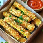 - 2 mittelgroße Zucchini, in streifenförmige Stücke geschnitten - 1 Tasse Semmelbrösel - 1/2 Tasse geriebener Parmesan-Käse - 2 Teelöffel Knoblauchpulver - 1 Teelöffel Zwiebelpulver - 1 Teelöffel italienische Gewürzmischung - 1 großes Ei - 1 Esslöffel Olivenöl - Salz und Pfeffer nach Geschmack Die Zutaten sind einfach und frisch. Die Zucchini gibt einen tollen Biss. Semmelbrösel sorgen für die perfekte Knusprigkeit. Parmesan-Käse bringt einen herzhaften Geschmack. Die Gewürze machen die Stäbchen besonders lecker. Knoblauchpulver und Zwiebelpulver ergänzen sich gut. Die italienische Gewürzmischung sorgt für ein tolles Aroma. Das Ei und das Olivenöl helfen, alles zusammenzuhalten. Salz und Pfeffer fügen den letzten Schliff hinzu. Achte darauf, frische Zutaten zu verwenden. Sie machen einen großen Unterschied im Geschmack. Diese Kombination sorgt für ein köstliches und gesundes Gericht, das schnell zubereitet ist. Zuerst spülen Sie die Zucchini gründlich ab. Das hilft, Schmutz und Rückstände zu entfernen. Schneiden Sie dann die Zucchini in gleichmäßige Streifen. Die Streifen sollten etwa 1,25 cm dick sein. So garen sie gleichmäßig. Achten Sie darauf, dass alle Stücke die gleiche Dicke haben. Jetzt ist es Zeit, die Panade zu machen. Nehmen Sie eine große Schüssel und geben Sie die Semmelbrösel hinein. Fügen Sie den geriebenen Parmesan, Knoblauchpulver, Zwiebelpulver, italienische Gewürzmischung, Salz und Pfeffer hinzu. Mischen Sie alles gut. Es ist wichtig, dass alle Zutaten gleichmäßig verteilt sind. In einer anderen Schüssel schlagen Sie ein großes Ei. Fügen Sie einen Esslöffel Olivenöl hinzu und rühren Sie gut um. Diese Mischung hilft, die Zucchini-Stäbchen zu binden. Tauchen Sie jedes Zucchini-Stäbchen in die Eimischung. Lassen Sie überschüssige Flüssigkeit abtropfen. Danach legen Sie die Stäbchen in die Semmelbrösel-Mischung. Stellen Sie sicher, dass jedes Stück gut bedeckt ist. Heizen Sie die Luftfritteuse auf 200 °C vor. Das dauert etwa 5 Minuten. Legen Sie die panierten Zucchini-Stäbchen in den Korb. Achten Sie darauf, dass sie in einer einzigen Schicht liegen. Frittieren Sie die Stäbchen für 10 bis 12 Minuten. Schütteln Sie den Korb zur Hälfte der Zeit. So werden sie schön goldbraun und knusprig. Nach dem Frittieren nehmen Sie die Zucchini-Stäbchen vorsichtig aus der Luftfritteuse. Lassen Sie sie kurz abkühlen. Servieren Sie sie auf einem kleinen Korb oder einem rustikalen Holzbrett. Garnieren Sie die Stäbchen mit frischer Petersilie. Ein Dip aus marinara Sauce oder Knoblauch-Aioli passt perfekt dazu. Guten Appetit! Um perfekte Zucchini-Stäbchen zu pannen, tauche die Stücke gleichmäßig in die Eimischung. So haftet die Panade besser. Wenn du eine knusprige Textur möchtest, drücke die Semmelbrösel gut an. Eine andere Technik ist das doppelte Panieren. Tauche die Zucchini zuerst in die Eimischung, dann in die Semmelbrösel und wieder in die Eimischung, bevor du sie erneut in die Semmelbrösel tauchst. Für knusprige Stäbchen ist es wichtig, die Zucchini nicht zu überfüllen. Lege sie in einer einzigen Schicht in die Luftfritteuse. So zirkuliert die Luft gut. Um das Sumpfgefühl zu vermeiden, stelle sicher, dass die Zucchini-Stäbchen gut abgetropft sind, bevor du sie panierst. Zu viel Flüssigkeit macht sie matschig. Neben den klassischen Gewürzen kannst du auch andere verwenden. Paprika oder Cayennepfeffer geben einen würzigen Kick. Wenn du es noch interessanter magst, füge frische Kräuter wie Basilikum oder Thymian hinzu. Das gibt den Zucchini-Stäbchen einen extra Geschmack und macht sie besonders lecker. {{image_4}} Ohne Ei: Wenn du kein Ei verwenden möchtest, gibt es einfache Alternativen. Du kannst auch eine Mischung aus Wasser und Mehl verwenden. Diese Mischung hilft dabei, die Panade an den Zucchini zu halten. Ein weiterer guter Ersatz ist ungesüßter Apfelmus. Verwendung von anderen Käsesorten: Parmesan ist großartig, aber du kannst auch andere Käsesorten ausprobieren. Für einen milderen Geschmack nutze Mozzarella oder Cheddar. Diese Käse geben ebenfalls einen tollen Geschmack und eine schöne Goldfarbe. Scharfe oder würzige Varianten: Wenn du es scharf magst, füge etwas Cayennepfeffer oder Paprika hinzu. Diese Gewürze bringen den Zucchini-Stäbchen einen tollen Kick. Du kannst auch scharfe Saucen in die Eimischung geben, um mehr Geschmack zu erhalten. Kräuter und Gewürze anpassen: Experimentiere mit verschiedenen Kräutern. Frische oder getrocknete Kräuter wie Oregano oder Thymian passen gut. Diese Kräuter geben den Zucchini-Stäbchen einen zusätzlichen frischen Geschmack. Vorschläge für Dips: Dips machen alles besser! Eine klassische marinara Sauce passt perfekt zu den Zucchini-Stäbchen. Auch Knoblauch-Aioli ist eine tolle Wahl. Du kannst auch einen Joghurt-Dip mit Kräutern zubereiten. Perfekte Begleitungen: Serviere die Zucchini-Stäbchen mit einem frischen Salat. Ein einfacher grüner Salat oder ein Tomatensalat ergänzt die Stäbchen wunderbar. Sie sind auch ein tolles Fingerfood für Partys oder Snacks. Um die Reste der Zucchini-Stäbchen gut aufzubewahren, lege sie in einen luftdichten Behälter. So bleiben sie frisch. Stelle sicher, dass die Stäbchen abgekühlt sind, bevor du sie wegstellst. Sie halten sich im Kühlschrank etwa 2 bis 3 Tage. Wenn du sie länger aufbewahren möchtest, solltest du sie einfrieren. Für das Einfrieren der Zucchini-Stäbchen lege sie auf ein Backblech in einer einzigen Schicht. So kleben sie nicht zusammen. Friere sie 1 bis 2 Stunden ein, bis sie fest sind. Danach kannst du die Stäbchen in einen Gefrierbeutel geben. Diese Methode hilft, dass sie frisch bleiben. Die Stäbchen halten sich bis zu 3 Monate im Gefrierschrank. Zum Auftauen nimm die Zucchini-Stäbchen einfach aus dem Gefrierbeutel. Lass sie im Kühlschrank über Nacht auftauen. Du kannst sie auch direkt aus dem Gefrierfach in die Luftfritteuse geben. Frittiere sie einige Minuten länger, bis sie knusprig sind. Die Zubereitung der Zucchini-Stäbchen dauert nur 15 Minuten. Du kannst auch Meal Prep machen, indem du die Zucchini-Stäbchen im Voraus vorbereitest. Pane sie und bewahre sie im Kühlschrank oder Gefrierfach auf. So hast du immer einen gesunden Snack bereit. Die schnelle Zubereitung macht sie perfekt für einen schnellen Snack oder eine Beilage. Die Zubereitung von Zucchini-Stäbchen dauert insgesamt etwa 30 Minuten. Die Vorbereitungszeit beträgt ungefähr 15 Minuten, während das Frittieren in der Luftfritteuse etwa 10-12 Minuten in Anspruch nimmt. Halten Sie alles bereit, damit Sie schnell arbeiten können. Ja, Sie können die Zucchini auch im Ofen zubereiten. Heizen Sie den Ofen auf 200 °C vor. Legen Sie die panierten Zucchini-Stäbchen auf ein Backblech. Backen Sie sie 20-25 Minuten, bis sie goldbraun sind. Vergessen Sie nicht, sie einmal zu wenden für eine gleichmäßige Bräunung. Beliebte Dip-Optionen sind marinara Sauce und Knoblauch-Aioli. Diese Dips ergänzen den Geschmack der Zucchini-Stäbchen sehr gut. Eine weitere Empfehlung ist ein scharfer Senf-Dip. Er gibt einen tollen Kontrast zu den knusprigen Stäbchen. Probieren Sie verschiedene Dips aus, um Ihre Favoriten zu finden. Zusammenfassend haben wir die Hauptzutaten, Gewürze und die Anleitung für Zucchini-Stäbchen durchgearbeitet. Ich hoffe, die Tipps helfen dir beim Panieren und Frittieren. Denk daran, dass du die Stäbchen nach deinem Geschmack anpassen kannst. Ob mit zusätzlichen Gewürzen oder Zutaten, die Möglichkeiten sind groß. Lagere die Reste richtig für die nächste Verwendung. Zucchini-Stäbchen sind nicht nur lecker, sie sind auch vielseitig und gesund. Viel Spaß beim Ausprobieren!