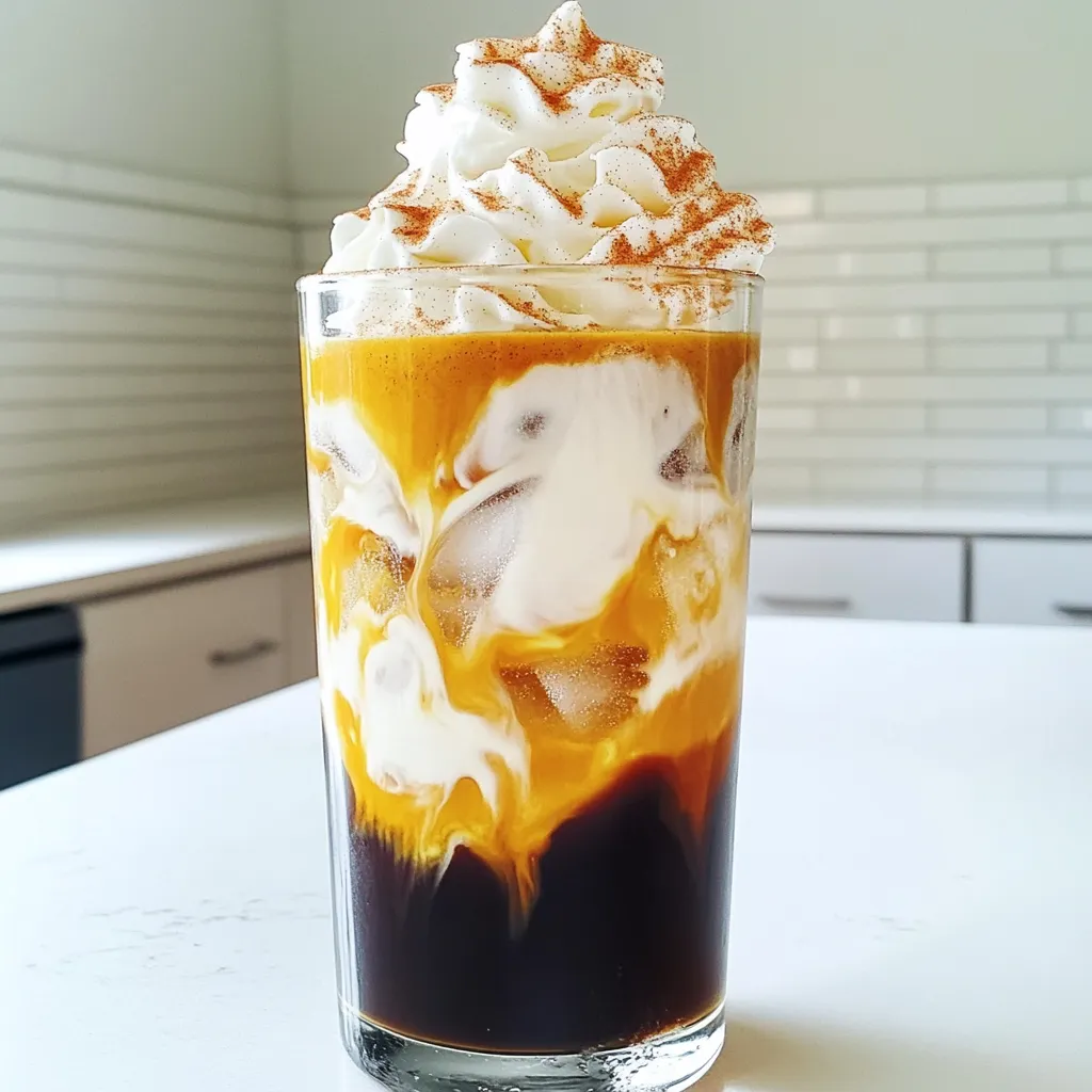 Für einen leckeren Kürbiscreme Kalten Brühkaffee brauchst du folgende Zutaten: - 1 Tasse kalter Brühkaffee - 1/2 Tasse Milch (tierisch oder pflanzlich) - 1/4 Tasse Kürbispüree - 2 Esslöffel Kürbiskuchensirup (fertig oder selbstgemacht) - 1/2 Teelöffel Vanilleextrakt - Schlagsahne zum Garnieren - Gemahlener Zimt zum Bestreuen - Eiswürfel Diese Zutaten sind einfach zu finden. Der kalte Brühkaffee gibt dem Getränk einen starken Geschmack. Das Kürbispüree sorgt für die cremige Textur und einen tollen Herbstgeschmack. Die Wahl der Milch kann den Geschmack stark ändern. Du kannst normale Milch verwenden oder pflanzliche Alternativen wie Mandelmilch oder Hafermilch. Jede Sorte hat ihren eigenen Charme. - Mandelmilch: Diese hat einen nussigen Geschmack und macht den Kaffee leicht süßlich. - Hafermilch: Diese ist cremig und passt gut zu dem Kürbisgeschmack. - Kokosmilch: Sie gibt dem Getränk einen tropischen Hauch. Probiere verschiedene Milchsorten aus, um deinen perfekten Geschmack zu finden! Für die Süße kannst du Honig oder Zucker verwenden. Honig bringt eine florale Note mit sich. Zucker hingegen ist klassisch und süßt schnell. - Honig: Nutze etwa einen Esslöffel für eine sanfte Süße. - Zucker: Ein bis zwei Teelöffel reichen aus, um das Getränk süßer zu machen. Du kannst auch andere Süßstoffe ausprobieren. Achte darauf, dass sie gut mit dem Kürbisgeschmack harmonieren. Um die Kürbiscreme herzustellen, mische zuerst das Kürbispüree, die Milch, den Kürbiskuchensirup und den Vanilleextrakt in einer mittelgroßen Schüssel. Ich benutze oft einen Schneebesen, um alles gut zu vermengen. Du möchtest eine glatte, schaumige Konsistenz erreichen. Das gibt dem Getränk eine schöne Textur. Wenn du fertig bist, stelle die Mischung beiseite. Für den kalten Brühkaffee nehme ein hohes Glas und fülle es mit Eiswürfeln. Gieße dann den kalten Brühkaffee hinein, bis das Glas etwa drei Viertel voll ist. So bleibt dein Getränk schön kühl. Der kalte Brühkaffee ist die perfekte Basis für die Kürbiscreme. Jetzt kommt der spaßige Teil! Gieße vorsichtig die Kürbiscreme-Mischung über den kalten Brühkaffee. Achte darauf, dass sie sich schön spiralig verteilt. Dann gebe einen großzügigen Klecks Schlagsahne auf die Kürbiscreme. Zum Schluss streue etwas gemahlenen Zimt über die Schlagsahne. Das sieht toll aus und schmeckt auch super! Rühre das Getränk sanft um, bevor du es genießt. So vermischt sich alles gut. Lass dir deinen Kürbiscreme Kalten Brühkaffee schmecken! Um die perfekte Kürbiscreme zu machen, nutze frisches Kürbispüree. Achte darauf, dass es keine Stückchen hat. Mixe es gut mit Milch, Sirup und Vanilleextrakt. Ein Handmixer macht alles schön cremig. Teste die Süße und passe sie nach deinem Geschmack an. Vielleicht magst du mehr Sirup? Garniere die Creme mit Zimt für einen tollen Geschmack. Die Stärke des Kaffees ist wichtig. Wenn du einen starken Geschmack magst, nimm dunklen Brühkaffee. Bei einem milderen Geschmack wähle einen helleren Kaffee. Du kannst auch die Menge an Kaffee ändern. Mehr Kaffee macht den Drink stärker, weniger macht ihn sanfter. Experimentiere und finde die perfekte Balance für deinen Geschmack. Die Garnierung macht viel aus. Statt Schlagsahne kannst du auch Kokoscreme verwenden. Diese gibt einen anderen, leckeren Geschmack. Für einen zusätzlichen Kick probiere Kakaopulver oder Muskatnuss. Diese Gewürze passen gut zum Kürbis. Du kannst auch Nüsse oder Karamellsoße verwenden. Sei kreativ und finde deine Lieblingsgarnierung! {{image_4}} Um eine vegane Variante zu machen, nutzen Sie pflanzliche Milch. Mandeln, Hafer oder Kokos sind gute Optionen. Diese Milchsorten bringen unterschiedliche Geschmäcker mit. Wählen Sie, was Ihnen am besten gefällt. Für die Kürbiscups verwenden Sie einfach Kürbispüree und Vanilleextrakt. So bleibt der köstliche Geschmack erhalten. Aromatisierte Sirups geben Ihrem Getränk einen besonderen Kick. Neben Kürbiskuchensirup können Sie auch Zimt- oder Karamellsirup verwenden. Diese Sirups verstärken die Süße und den Geschmack. Experimentieren Sie mit verschiedenen Sorten. So finden Sie Ihre perfekte Kombination. Sie können Ihren Kürbiscreme Kalten Brühkaffee auch heiß genießen. Bereiten Sie den Kaffee einfach warm zu. Mixen Sie die Kürbiscreme wie gewohnt. Dann fügen Sie die warme Kaffee-Mischung hinzu. Die Aromen verbinden sich anders und schaffen ein neues Erlebnis. Für eine kältere Variante können Sie mehr Eis verwenden. So bleibt Ihr Getränk erfrischend und kühl. Wenn du noch Kürbiscreme übrig hast, bewahre sie in einem luftdichten Behälter auf. Stelle sicher, dass der Behälter sauber ist. So bleibt die Creme frisch. Du kannst die Kürbiscreme bis zu drei Tage im Kühlschrank lagern. Vor der Verwendung rührst du die Creme einfach gut durch. So erhält sie ihre cremige Konsistenz zurück. Kalten Brühkaffee kann ebenfalls aufbewahrt werden. Fülle ihn in einen sauberen Behälter und stelle ihn in den Kühlschrank. Kalter Brühkaffee bleibt bis zu einer Woche frisch. Achte darauf, den Kaffee nicht zu lange zu lagern. Nach ein paar Tagen kann sich der Geschmack verändern. Die beste Nutzung deines Kürbiscreme Kalten Brühkaffees ist frisch zubereitet. Genieß ihn am besten am Tag der Zubereitung. Wenn du Reste hast, mische die Kürbiscreme und den kalten Kaffee vor dem Servieren. So bleibt der Geschmack voll und lecker. Ja, du kannst Kürbispüree leicht selbst machen. Nimm einen kleinen Kürbis und schneide ihn auf. Entferne die Kerne und das Innere. Backe ihn bei 180 Grad Celsius für etwa 30 Minuten, bis er weich ist. Lasse ihn abkühlen und püriere das Fruchtfleisch mit einer Gabel oder einem Mixer. So hast du frisches, leckeres Kürbispüree für deinen Kürbiscreme Kalten Brühkaffee. Ein Kürbiscreme Kalter Brühkaffee hat etwa 250 Kalorien. Das hängt aber von den Zutaten ab. Wenn du mehr Milch oder Sahne hinzufügst, sind es mehr Kalorien. Verwende Pflanzenmilch, um die Kalorien zu senken. Achte auch darauf, wie viel Sirup du verwendest. Ja, dieser Drink kann gesund sein. Kürbispüree enthält viele Vitamine und Ballaststoffe. Du bekommst wichtige Nährstoffe wie Vitamin A und C. Die Milch liefert Kalzium. Achte darauf, nicht zu viel Sirup hinzuzufügen. So bleibt der Drink köstlich und gesund. Zusammenfassend haben wir die besten Zutaten für Kürbiscreme und kalten Brühkaffee besprochen. Ich habe erklärt, wie man beides Schritt für Schritt zubereitet und die wichtigsten Tipps gegeben. Variationen helfen dir, neue Geschmäcker zu entdecken. Achte auf die Aufbewahrung für die besten Ergebnisse. Experimentiere mit der Rezeptur. So schaffst du deinen perfekten Drink. Viel Spaß beim Zubereiten und Genießen!