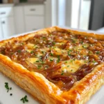 Für die perfekte Karamellisierte Zwiebel Gruyère Tarte brauchen Sie einige Hauptzutaten. Diese bringen den vollen Geschmack und die richtige Textur. - 1 Blatt Blätterteig, aufgetaut - 3 große gelbe Zwiebeln, dünn geschnitten - 2 Esslöffel Olivenöl - 1 Esslöffel Butter - 1 Teelöffel Zucker - 1 Teelöffel frische Thymianblätter - Salz und Pfeffer nach Geschmack - 1 Tasse geriebener Gruyère-Käse - 1 großes Ei - 2 Esslöffel Schlagsahne - Frische Schnittlauch, gehackt zur Garnitur Die Zwiebeln sind der Star dieses Gerichts. Sie geben der Tarte einen süßen, tiefen Geschmack. Der Gruyère-Käse bringt eine cremige Konsistenz und einen nussigen Geschmack. Blätterteig sorgt für eine knusprige Basis. Um diese Tarte zuzubereiten, brauchen Sie einige wichtige Utensilien. Diese helfen Ihnen, die Schritte einfach zu befolgen. - Eine große Pfanne - Eine Tarteform (ca. 30 cm Durchmesser) - Ein Holzlöffel zum Rühren - Eine Gabel zum Stechen des Teigs - Eine Schüssel für die Ei-Sahne-Mischung Mit diesen Utensilien wird das Kochen schnell und einfach. Sie können sich auf den Geschmack konzentrieren und nicht auf die Technik. Wenn Sie Allergien haben oder spezielle Diäten beachten, gibt es leckere Alternativen. Diese Optionen machen die Tarte trotzdem köstlich. - Verwenden Sie glutenfreien Blätterteig für eine glutenfreie Version. - Ersetzen Sie die Sahne durch pflanzliche Alternativen wie Hafer- oder Sojasahne. - Nutzen Sie einen anderen Käse, wie veganen Käse oder lactosefreien Käse, wenn Sie Milchprodukte meiden. Mit diesen Alternativen können Sie die Tarte für jeden anpassen. So genießen alle den Geschmack der Karamellisierten Zwiebel Gruyère Tarte. Zuerst schneiden Sie die Zwiebeln. Nehmen Sie drei große gelbe Zwiebeln. Schneiden Sie sie in dünne Ringe. Ein scharfes Messer hilft dabei. Legen Sie die geschnittenen Zwiebeln in eine Schüssel. Jetzt bereiten Sie den Blätterteig vor. Rollen Sie ein Blatt Blätterteig auf einer leicht bemehlten Fläche aus. Achten Sie darauf, dass der Teig groß genug für Ihre Tarteform ist. Übertragen Sie den Teig vorsichtig in die Form. Drücken Sie den Teig an die Ränder. Entfernen Sie den überschüssigen Teig mit einem Messer. Stechen Sie mit einer Gabel Löcher in den Boden. So bläht sich der Teig nicht beim Backen auf. Erhitzen Sie eine große Pfanne auf mittlerer Hitze. Geben Sie zwei Esslöffel Olivenöl und einen Esslöffel Butter in die Pfanne. Warten Sie, bis die Butter schmilzt. Fügen Sie die geschnittenen Zwiebeln hinzu. Rühren Sie die Zwiebeln gut um. So werden sie gleichmäßig mit Öl und Butter bedeckt. Streuen Sie einen Teelöffel Zucker, Salz und Pfeffer über die Zwiebeln. Reduzieren Sie die Hitze auf niedrig. Lassen Sie die Zwiebeln etwa 30 bis 40 Minuten garen. Rühren Sie sie ab und zu um. Sie sind fertig, wenn sie goldbraun und karamellisiert sind. Fügen Sie frische Thymianblätter in den letzten fünf Minuten hinzu. Heizen Sie den Ofen auf 200°C vor. Nehmen Sie die vorgebackene Tarte aus dem Ofen. In einer Schüssel verquirlen Sie ein großes Ei mit zwei Esslöffeln Schlagsahne. Schmecken Sie die Mischung mit etwas Salz und Pfeffer ab. Verteilen Sie die karamellisierten Zwiebeln gleichmäßig auf den Tarteboden. Gießen Sie die Ei-Sahne-Mischung über die Zwiebeln. Zum Schluss streuen Sie eine Tasse geriebenen Gruyère-Käse gleichmäßig darüber. Backen Sie die Tarte für 20 bis 25 Minuten. Sie ist fertig, wenn der Käse geschmolzen und die Kruste goldbraun ist. Lassen Sie die Tarte kurz abkühlen. Schneiden Sie sie in Stücke und garnieren Sie sie mit frisch gehacktem Schnittlauch. Um Zwiebeln perfekt zu karamellisieren, beginne mit frischen, großen Zwiebeln. Diese geben den besten Geschmack. Schneide sie dünn, so garen sie gleichmäßig. Erhitze Olivenöl und Butter in einer großen Pfanne bei mittlerer Hitze. Füge die Zwiebeln hinzu und rühre gut um. Streue dann Zucker darüber, um die Karamellisierung zu fördern. Senke die Hitze nach etwa fünf Minuten. Lass die Zwiebeln 30 bis 40 Minuten garen. Rühre regelmäßig, damit sie nicht anbrennen. Füge frischen Thymian in den letzten fünf Minuten hinzu. Das bringt einen tollen Geschmack. Wähle einen hochwertigen Blätterteig. Frisch oder gefroren funktioniert gut. Achte darauf, dass er gut aufgetaut ist. Rolle den Teig auf einer leicht bemehlten Fläche aus. Die Dicke sollte gleichmäßig sein. Übertrage den Teig vorsichtig in die Tarteform. Steche mit einer Gabel Löcher in den Boden. Das verhindert, dass der Teig aufgeht. Backe ihn 10 bis 12 Minuten vor, bis er leicht goldbraun ist. Für Anfänger sind klare Schritte wichtig. Halte alle Zutaten bereit, bevor du beginnst. So vermeidest du Stress. Nutze eine große Pfanne für die Zwiebeln. Eine gute Pfanne sorgt für gleichmäßige Hitze. Wenn du zum ersten Mal karamellisierst, sei geduldig. Es dauert eine Weile, aber das Ergebnis ist es wert. Übe das Schneiden der Zwiebeln, bis du sicher bist. Mit ein wenig Übung wirst du schnell besser. {{image_4}} Sie können die Tarte ganz einfach aufpeppen. Fügen Sie gebratenen Speck hinzu, um mehr Geschmack zu bekommen. Der Speck bringt eine salzige Note und macht das Gericht herzhaft. Wenn Sie es leichter mögen, verwenden Sie frischen Spinat. Der Spinat passt gut zu den süßen Zwiebeln und dem Käse. Einfach den Spinat kurz anbraten, bevor Sie ihn zur Tarte geben. Wenn Sie eine vegane Variante wollen, gibt es tolle Alternativen. Statt Gruyère-Käse können Sie eine pflanzliche Käsealternative verwenden. Für die Ei-Sahne-Mischung nutzen Sie pflanzliche Sahne und einen Leinsamen-Ei-Ersatz. Mischen Sie 1 Esslöffel Leinsamen mit 3 Esslöffeln Wasser und lassen Sie es quellen. Das gibt eine ähnliche Konsistenz wie ein Ei. Nutzen Sie saisonales Gemüse, um die Tarte anzupassen. Im Frühling sind Spargel oder Erbsen ideal. Im Sommer können Sie Zucchini oder Tomaten hinzufügen. Frische Kräuter wie Basilikum oder Petersilie machen die Tarte lebendiger. Fügen Sie die Kräuter direkt vor dem Servieren hinzu, um den frischen Geschmack zu bewahren. Um die Karamellisierte Zwiebel Gruyère Tarte frisch zu halten, lassen Sie sie zuerst abkühlen. Wickeln Sie die Tarte dann in Frischhaltefolie oder Aluminiumfolie ein. Alternativ können Sie sie in einem luftdichten Behälter aufbewahren. Lagern Sie die Tarte im Kühlschrank. So bleibt sie bis zu drei Tage frisch. Falls Sie Reste haben, lagern Sie diese wie oben beschrieben. Schneiden Sie die Tarte in Stücke, bevor Sie sie aufbewahren. Das macht es einfacher, sie später zu genießen. Achten Sie darauf, die Reste nicht zu lange stehen zu lassen. Sie schmecken am besten, wenn Sie sie innerhalb von drei Tagen essen. Um die Tarte wieder aufzuwärmen, nutzen Sie den Ofen. Heizen Sie ihn auf 180 °C vor. Legen Sie die Tarte auf ein Backblech und backen Sie sie für etwa 10 bis 15 Minuten. So bleibt der Käse schön schmelzend und die Kruste knusprig. Vermeiden Sie die Mikrowelle, da dies die Tarte weich macht. Die karamellisierte Zwiebel-Gruyère-Tarte bleibt im Kühlschrank für etwa drei Tage frisch. Achten Sie darauf, sie in einem luftdichten Behälter zu lagern. So bleibt der Geschmack erhalten, und die Kruste bleibt knusprig. Ja, Sie können die Tarte im Voraus zubereiten. Backen Sie sie ganz und lassen Sie sie abkühlen. Lagern Sie sie dann im Kühlschrank. Sie können sie vor dem Servieren einfach wieder aufwärmen. Diese Tarte schmeckt hervorragend mit einem leichten Salat. Ein einfacher grüner Salat mit Vinaigrette bringt frische Aromen. Auch ein Glas Sprudelwasser passt gut dazu. Wenn Sie es herzhaft mögen, probieren Sie ein Stück gegrilltes Gemüse. Die Karamellisierte Zwiebel-Gruyère-Tarte ist einfach und lecker. Wir haben die Zutaten, Küchenutensilien und allergikerfreundliche Alternativen besprochen. Ich habe gezeigt, wie man die Zwiebeln richtig karamellisiert und die Tarte backt. Viele Tipps helfen Anfängern, die besten Ergebnisse zu erzielen. Außerdem gibt es tolle Variationen, um die Tarte anzupassen. Richtiges Lagern sorgt dafür, dass Reste frisch bleiben. Nutze diese Tipps und fühle dich sicher in der Küche. Mach deine Tarte zu einem neuen Lieblingsgericht!