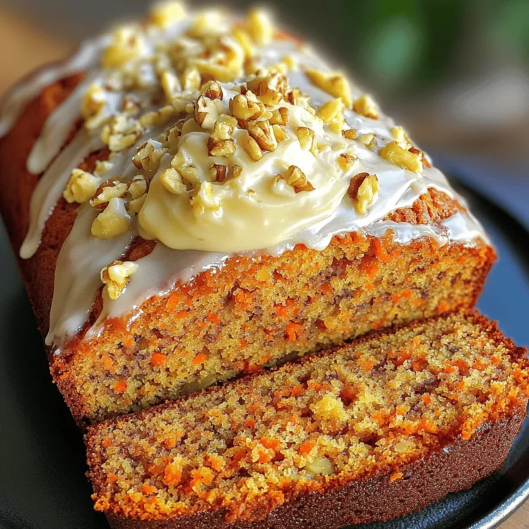 - 2 reife Bananen, püriert - 1 Tasse geriebene Karotten - 1/2 Tasse Kristallzucker - 1/2 Tasse brauner Zucker, fest gepackt - 1/2 Tasse Pflanzenöl - 2 große Eier - 1 Teelöffel Vanilleextrakt Die Hauptzutaten sind einfach zu finden. Die Bananen geben dem Brot eine natürliche Süße. Die Karotten fügen Feuchtigkeit hinzu und machen es gesund. Kristallzucker und brauner Zucker sorgen für eine schöne Textur. Pflanzenöl hält das Brot saftig. Eier binden die Zutaten gut zusammen, und Vanilleextrakt bringt einen tollen Geschmack. - 1 1/2 Tassen Weizenmehl - 1 Teelöffel Natron - 1 Teelöffel Backpulver - 1 Teelöffel gemahlener Zimt - 1/4 Teelöffel Muskatnuss - 1/4 Teelöffel Salz Die trockenen Zutaten helfen, das Brot aufzugehen. Mehl ist die Basis und sorgt für Struktur. Natron und Backpulver machen das Brot fluffig. Zimt und Muskatnuss geben ein warmes Aroma. Salz hebt alle Geschmäcker hervor und macht das Brot lecker. - 1/2 Tasse gehackte Walnüsse - 1/2 Tasse Rosinen Walnüsse bringen einen knackigen Biss, während Rosinen süße kleine Überraschungen sind. Du kannst diese Zutaten nach Geschmack hinzufügen oder weglassen. Sie machen das Brot noch interessanter. Wenn du magst, probiere auch andere Nüsse oder Trockenfrüchte aus. Heize deinen Ofen auf 175°C vor. Das sorgt für gleichmäßiges Backen. Nimm eine Kastenform (9x5 Zoll) und fette sie gründlich ein. So lässt sich das Brot später leicht herausnehmen. Nimm die zwei reifen Bananen und püriere sie in einer großen Schüssel. Füge die Tasse geriebenen Karotten hinzu. Dann kommen die beiden Zuckerarten: Kristall- und brauner Zucker. Gieße das Pflanzenöl dazu. Schlage die zwei großen Eier auf und gib sie mit dem Vanilleextrakt in die Mischung. Rühre alles mit einem Schneebesen gut durch, bis es schön cremig ist. In einer separaten Schüssel mische das Weizenmehl, Natron, Backpulver, Zimt, Muskatnuss und Salz. Rühre die trockenen Zutaten nach und nach in die feuchte Mischung. Sei vorsichtig, um den Teig nicht zu übermischen. Ein paar Klumpen sind in Ordnung. Wenn du möchtest, kannst du auch die gehackten Walnüsse und Rosinen unterheben. Gieße den Teig in die vorbereitete Kastenform. Glätte die Oberfläche mit einem Spatel und bereit zum Backen! Um das beste Bananenbrot zu erreichen, achte auf die Konsistenz. Der Teig sollte leicht klumpig sein, nicht zu flüssig. Übermische den Teig nicht, da das Brot sonst zäh wird. Mische nur, bis du keine trockenen Zutaten mehr siehst. Beobachte die Backzeit genau. Jeder Ofen kann anders sein. Überprüfe das Brot nach 55 Minuten mit einem Zahnstocher. Wenn er sauber herauskommt, ist das Brot fertig. Lass es nicht zu lange im Ofen, um Trockenheit zu vermeiden. Für eine schöne Präsentation, schneide das Bananenbrot gleichmäßig. Serviere die Scheiben warm oder bei Zimmertemperatur. Ein Klecks Frischkäseglasur macht das Brot noch leckerer. Streue fein gehackte Walnüsse darüber für einen tollen Look. Ein häufiger Fehler ist das Übermischen des Teigs. Das kann das Brot hart machen. Achte darauf, nur so viel zu rühren, bis alles gleichmäßig vermischt ist. Ein weiterer Fehler ist falsches Backen. Wenn du die Backzeit ignorierst, kann das Brot entweder zu trocken oder nicht durchgebacken sein. Halte dich an die Zeit, aber vertraue auch deinem Zahnstocher. {{image_4}} Für glutenfreies Bananenbrot wähle ein glutenfreies Mehl. Reis- oder Mandelmehl sind gute Optionen. Du kannst auch eine Mischung aus verschiedenen glutenfreien Mehlen verwenden. Zutatenanpassungen - 1 1/2 Tassen glutenfreies Mehl - 1 Teelöffel Xanthan-Gummi für bessere Textur Zubereitungstipps Mische die trockenen Zutaten gut. Achte darauf, das Xanthan-Gummi gleichmäßig zu verteilen. Backe das Brot wie gewohnt, aber achte darauf, es nicht zu überbacken. Um das Bananenbrot vegan zu machen, ersetze die Eier durch pflanzliche Optionen. Banane oder Apfelmus ist eine tolle Wahl. Ei-Ersatzoptionen - 1/4 Tasse Apfelmus für jedes Ei - 1 Esslöffel Chiasamen, in 2,5 Esslöffeln Wasser eingeweicht Milchalternativen Verwende pflanzliche Milch wie Mandel-, Soja- oder Hafermilch. Diese passen gut zu den anderen Zutaten. Um deinem Bananenbrot mehr Geschmack zu geben, füge Schokoladenstückchen oder Nüsse hinzu. Schokoladenstückchen hinzufügen Gib 1/2 Tasse Schokoladenstückchen in den Teig. Das gibt eine süße Note und macht das Brot noch leckerer. Exotische Nüsse und Gewürze Probiere verschiedene Nüsse wie Mandeln oder Cashews. Du kannst auch Gewürze wie Kardamom oder Ingwer hinzufügen. Diese sorgen für einen besonderen Kick. Wie lange ist das Karottenkuchen-Bananenbrot haltbar? Das Brot bleibt im Kühlschrank bis zu einer Woche frisch. Im Gefrierfach hält es bis zu drei Monate. Richtiges Einfrieren: - Lass das Brot vollständig abkühlen. - Wickel es in Frischhaltefolie. - Leg es in einen luftdichten Behälter oder einen Gefrierbeutel. Ideale Bedingungen: Bewahre das Brot an einem kühlen, trockenen Ort auf. Vermeide direkte Sonneneinstrahlung. Behälterwahl: Nimm einen luftdichten Behälter. So bleibt das Brot frisch und saftig. Anleitungen zum Aufwärmen: - Heize deinen Ofen auf 150°C vor. - Wickel das Brot in Alufolie. - Erhitze es für 10 bis 15 Minuten. Beste Methoden: Du kannst das Brot auch in der Mikrowelle aufwärmen. Stelle die Mikrowelle auf mittlere Stufe. Erwärme es für etwa 15-20 Sekunden. Achte darauf, dass es nicht zu trocken wird. Das Bananenbrot braucht 55 bis 65 Minuten im Ofen. Ich empfehle, nach 55 Minuten einen Zahnstocher in die Mitte zu stecken. Wenn er sauber herauskommt, ist das Brot fertig. Die genaue Zeit kann variieren. Es hängt von deinem Ofen ab. Achte darauf, das Brot nicht zu lange zu backen. Es sollte außen goldbraun sein und innen saftig. Ja, du kannst viele andere Früchte verwenden! Äpfel, Birnen oder sogar Ananas passen gut. Schneide sie klein, damit sie gut backen. Du kannst auch gefrorene Beeren nutzen. Diese verleihen dem Brot einen frischen Geschmack. Achte darauf, die Feuchtigkeit anzupassen, wenn du mehr Früchte hinzufügst. Das macht das Brot noch köstlicher. Ja, du kannst das Bananenbrot ohne Zucker backen! Verwende stattdessen Honig oder Ahornsirup. Diese Süßungsmittel geben dem Brot einen tollen Geschmack. Du kannst auch reife Bananen verwenden, da sie sehr süß sind. Wenn du weniger süß magst, reduziere die Menge. Experimentiere mit verschiedenen Alternativen, um deinen perfekten Geschmack zu finden. Zusammenfassend haben wir die wichtigsten Zutaten für dein Bananenbrot besprochen. Du hast gelernt, wie man feuchte und trockene Zutaten kombiniert. Es gibt viele Tipps, um das Bananenbrot perfekt zu machen und häufige Fehler zu vermeiden. Du kannst Variationen ausprobieren, wie glutenfreies oder veganes Brot. Achte auf die richtige Lagerung, damit dein Brot frisch bleibt. Dieses Rezept bietet dir viele Optionen und Möglichkeiten. Viel Spaß beim Backen und genieß dein köstliches Bananenbrot!