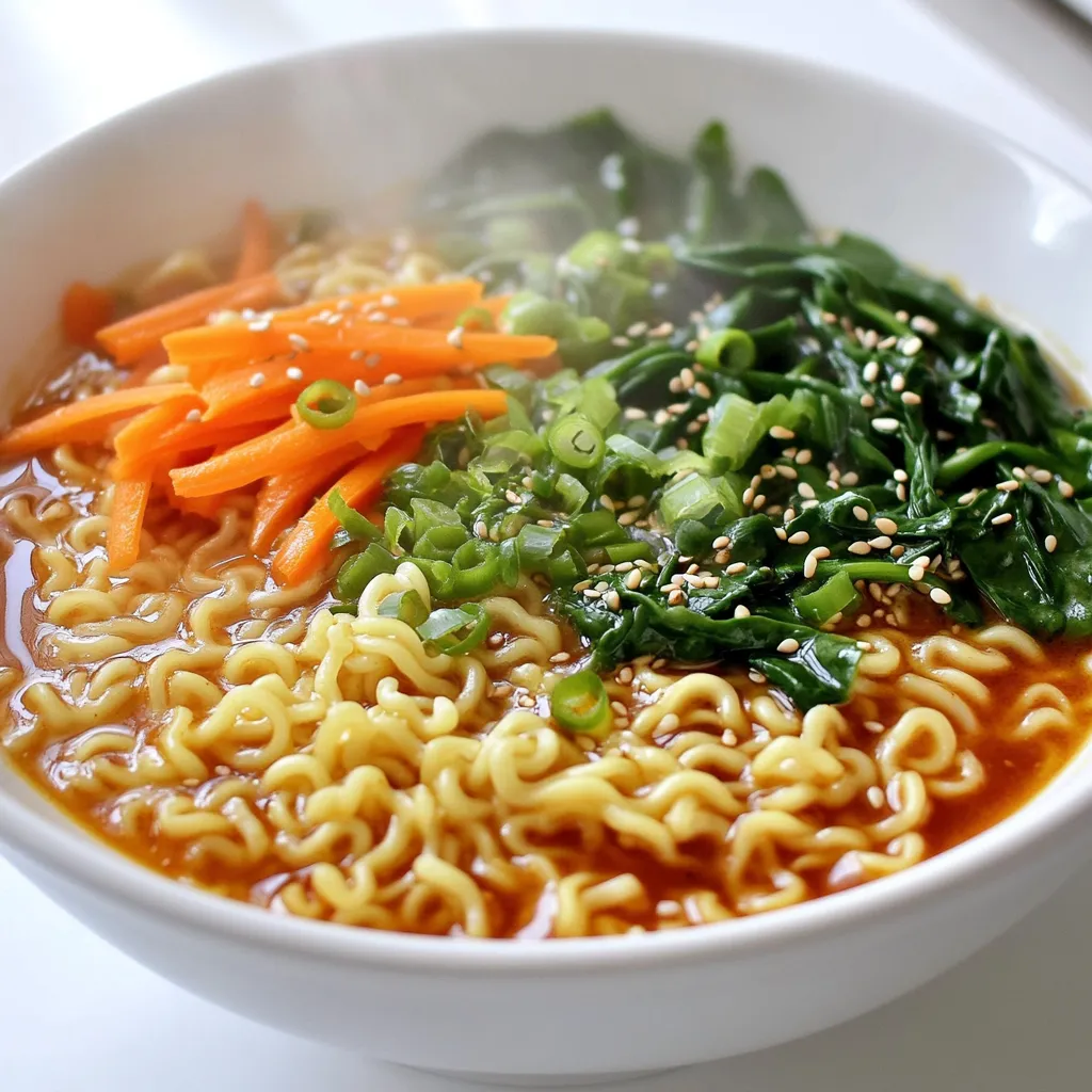 Um köstliche Chili Knoblauch Ramen Nudeln zuzubereiten, benötigen Sie: - 2 Pakete frische Ramen-Nudeln - 2 Esslöffel Pflanzenöl - 6 Zehen Knoblauch, fein gehackt - 2 Esslöffel Chilipaste (je nach Schärfewunsch anpassen) - 3 Tassen Gemüsebrühe - 1 Esslöffel Sojasauce - 1 Esslöffel Sesamöl - 1 Teelöffel Zucker - 1 Tasse Babyspinat - 1 Karotte, in feine Streifen geschnitten - 1 Frühlingszwiebel, gehackt (zur Dekoration) - Sesamkörner (zur Dekoration) Wählen Sie frische Ramen-Nudeln für den besten Geschmack. Diese haben eine weichere Textur. Achten Sie auf die Qualität des Knoblauchs. Frischer Knoblauch hat den besten Duft. Bei der Chilipaste sollten Sie die Schärfe anpassen. Probieren Sie verschiedene Marken, um die beste für Ihren Geschmack zu finden. Verwenden Sie Gemüsebrühe ohne Zusatzstoffe für einen klaren Geschmack. Frisches Gemüse wie Babyspinat und Karotten bringt Farbe und Nährstoffe in Ihr Gericht. Ramen-Nudeln sind eine gute Kohlenhydratquelle. Sie geben Ihnen Energie. Knoblauch hat viele gesundheitliche Vorteile. Er unterstützt das Immunsystem und hat entzündungshemmende Eigenschaften. Chilipaste enthält Capsaicin, das den Stoffwechsel anregt. Gemüsebrühe bietet Mineralien und ist leicht verdaulich. Babyspinat ist reich an Vitaminen und Antioxidantien. Karotten sind voll von Beta-Carotin, das gut für die Augen ist. Diese Zutaten machen Ihre Mahlzeit nahrhaft und schmackhaft. Um die Ramen-Nudeln zuzubereiten, bringe einen großen Topf mit Wasser zum Kochen. Das Wasser sollte sprudelnd sein. Dann koche die Ramen-Nudeln für etwa 3 bis 5 Minuten. Überprüfe die Verpackung für genaue Zeiten. Wenn die Nudeln weich sind, gieße sie ab und stelle sie beiseite. Erhitze in einer großen Pfanne oder einem Wok 2 Esslöffel Pflanzenöl bei mittlerer Hitze. Füge 6 fein gehackte Zehen Knoblauch hinzu. Brate den Knoblauch etwa 1 Minute lang an, bis er duftet. Sei vorsichtig, dass er nicht verbrennt. Dann gib 2 Esslöffel Chilipaste hinzu. Das sorgt für eine schöne Schärfe. Koche die Mischung für weitere 1 Minute, damit sich die Aromen verbinden. Gieße jetzt 3 Tassen Gemüsebrühe in die Pfanne. Füge 1 Esslöffel Sojasauce, 1 Esslöffel Sesamöl und 1 Teelöffel Zucker hinzu. Lass die Mischung aufkochen und dann leicht köcheln. Schneide 1 Karotte in feine Streifen und gib sie nach 3-4 Minuten in die Pfanne. Die Karotte sollte leicht weich sein, aber noch knusprig. Rühre 1 Tasse Babyspinat unter und lasse ihn 1-2 Minuten garen, bis er zusammenfällt. Nun sind die Ramen-Nudeln dran. Gib die gekochten Nudeln in die Pfanne und vermenge sie gründlich mit der Sauce. Lass das Gericht 2-3 Minuten weiterkochen, bis alles heiß ist. Serviere die Nudeln heiß und garniere sie mit gehackten Frühlingszwiebeln und einem Sprinkler Sesamkörner. Die Zubereitung von Chili Knoblauch Ramen Nudeln kann einfach sein, aber einige Fehler können den Geschmack ruinieren. - Knoblauch verbrennen: Achten Sie darauf, den Knoblauch nur kurz anzubraten. Zu langes Braten macht ihn bitter. - Zu viel Wasser: Verwenden Sie die richtige Menge Brühe. Zu viel Wasser macht die Nudeln wässrig. - Nudeln überkochen: Kochen Sie die Ramen-Nudeln genau nach Anweisung. Überkochte Nudeln werden matschig. Die Schärfe ist wichtig für den Geschmack. Hier sind einige Tipps, um die Schärfe anzupassen: - Chilipaste: Beginnen Sie mit weniger Chilipaste. Fügen Sie mehr hinzu, wenn Sie es schärfer mögen. - Frische Chilis: Fügen Sie frische Chilis hinzu, wenn Sie frische Schärfe möchten. Sie können sie dünn schneiden und in die Pfanne geben. - Chiliöl: Ein Spritzer Chiliöl vor dem Servieren kann den Geschmack intensivieren. Einige Küchenhelfer machen die Zubereitung einfacher und schneller: - Großer Topf: Zum Kochen der Ramen-Nudeln. Ein großer Topf verhindert Überkochen. - Pfanne oder Wok: Ideal zum Anbraten von Knoblauch und Chilipaste. Ein Wok verteilt die Hitze gleichmäßig. - Holzlöffel: Zum Rühren der Zutaten. Holz verhindert Kratzer in der Pfanne. Mit diesen Tipps und Tricks bereiten Sie die perfekten Chili Knoblauch Ramen Nudeln zu. {{image_4}} Für eine vegetarische Version können Sie einfach die Brühe verwenden. Sie können auch die Chilipaste so wählen, dass sie keine tierischen Produkte enthält. Für Veganer sind diese Nudeln perfekt. Nutzen Sie frische Ramen-Nudeln aus Gemüse oder glutenfreie Optionen. Achten Sie darauf, dass das Pflanzenöl rein pflanzlich ist. Um den Geschmack zu intensivieren, können Sie folgende Zutaten hinzufügen: - Gebratene Tofu-Würfel - Shiitake-Pilze, in Scheiben geschnitten - Edamame für einen nussigen Crunch - Frische Kräuter wie Koriander oder Basilikum Diese Zutaten bringen mehr Textur und Tiefe in die Schüssel. Sie können auch mit verschiedenen Chilis experimentieren. Sojasauce oder Tamari können ebenfalls den Umami-Geschmack verstärken. Um die Ramen noch schmackhafter zu machen, probieren Sie folgende Toppings: - Weiche Eier, nach Belieben gekocht - Nori-Blätter, in Streifen geschnitten - Chili-Öl für extra Würze - Gehackte Erdnüsse für einen knusprigen Biss Diese Toppings geben nicht nur Geschmack, sondern auch Farbe und Vielfalt. Sie verwandeln eine einfache Schüssel Ramen in ein festliches Gericht. Wenn du Ramen-Nudeln übrig hast, lass sie zuerst abkühlen. Danach lege sie in einen luftdichten Behälter. Du kannst sie für bis zu drei Tage im Kühlschrank lagern. Achte darauf, dass die Nudeln nicht zu lange stehen. Sonst werden sie matschig und verlieren ihren guten Geschmack. Um die Ramen-Nudeln wieder heiß zu machen, verwende eine Pfanne oder Mikrowelle. Wenn du die Pfanne nutzt, füge etwas Wasser oder Brühe hinzu. Das hilft, die Nudeln feucht zu halten. Erhitze sie bei mittlerer Hitze und rühre oft um. Wenn du die Mikrowelle wählst, decke die Nudeln ab, um ein Austrocknen zu verhindern. Erwärme sie in kurzen Intervallen. Im Kühlschrank bleiben die Ramen-Nudeln frisch für etwa drei Tage. Wenn du sie länger aufbewahren möchtest, friere sie ein. In einem luftdichten Behälter oder einem Gefrierbeutel halten sie sich bis zu drei Monate. Achte darauf, die Nudeln gut zu verpacken, um Gefrierbrand zu vermeiden. Wenn du bereit bist, sie zu essen, tau sie im Kühlschrank auf, bevor du sie wieder erhitzt. Um Ramen-Nudeln selbst zu machen, brauchst du Mehl, Wasser, Salz und Laugensalz. 1. Mische Mehl und Wasser in einer Schüssel. 2. Füge eine Prise Salz hinzu. 3. Knete den Teig gut durch, bis er glatt ist. 4. Lass den Teig 30 Minuten ruhen. 5. Rolle den Teig dünn aus und schneide ihn in Streifen. 6. Koche die Nudeln in sprudelndem Wasser für 2-3 Minuten. Selbstgemachte Ramen sind frisch und lecker. Ja, du kannst andere Nudelsorten verwenden. Es ist jedoch wichtig, die Kochzeit anzupassen. Einige gute Alternativen sind Udon oder Soba. Sie bringen einen anderen Geschmack und Textur. Gekaufte Ramen-Nudeln sind schnell und einfach. Experimentiere mit verschiedenen Sorten für mehr Abwechslung. Die besten Chili-Pasten findest du in asiatischen Märkten. Achte auf Marken aus Korea oder Thailand. Schau auch in großen Supermärkten. Online-Shops haben oft eine große Auswahl. Probiere verschiedene Sorten, um deinen Favoriten zu finden. Eine gute Paste macht das Gericht würziger und aromatischer. In diesem Artikel haben wir die wichtigsten Schritte zur Zubereitung von Ramen behandelt. Wir haben uns auf die Zutaten, die Zubereitung, Tipps sowie Variationen konzentriert. Jeder Schritt ist wichtig, um ein leckeres Ergebnis zu erzielen. Denke daran, häufige Fehler zu vermeiden und deine Ramen nach deinem Geschmack anzupassen. Mit diesen Tipps kannst du deine eigene Ramen besser machen. Probiere verschiedene Zutaten aus und finde heraus, was dir am besten schmeckt. So wirst du jedes Mal ein tolles Gericht zaubern.