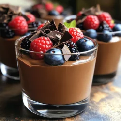 Für die Min Cottage Cheese Schokoladenmousse benötigen Sie einige einfache Zutaten. Diese Zutaten machen die Mousse gesund und lecker. - 1 Tasse Hüttenkäse (vorzugsweise fettarm) - 1/2 Tasse ungesüßtes Kakaopulver - 1/4 Tasse Honig oder Ahornsirup (nach Geschmack anpassen) - 1 Teelöffel Vanilleextrakt - 1/4 Teelöffel Meersalz - 1/2 Tasse Schlagsahne (oder geschlagene Kokoscreme für eine milchfreie Variante) - Dunkle Schokoladenspäne zur Dekoration (optional) - Frische Beeren (wie Himbeeren oder Erdbeeren) als Topping (optional) Mit diesen Hauptzutaten schaffen Sie eine cremige und schokoladige Mousse. Der Hüttenkäse gibt der Mousse eine tolle Textur und die Schokolade sorgt für den süßen Geschmack. Wenn Sie eine Zutat nicht haben, gibt es Alternativen. Diese Optionen machen das Rezept flexibler. - Verwenden Sie griechischen Joghurt anstelle von Hüttenkäse für eine andere Textur. - Für eine vegane Option, ersetzen Sie die Schlagsahne durch geschlagene Kokoscreme. - Anstelle von Honig können Sie Agavendicksaft verwenden, um die Mousse zu süßen. Diese Ersatzmöglichkeiten helfen Ihnen, die Mousse nach Ihrem Geschmack zu gestalten. Hüttenkäse ist nicht nur lecker, sondern auch sehr gesund. Er hat viele Vorteile. - Er ist reich an Protein, was gut für den Muskelaufbau ist. - Hüttenkäse enthält wenig Fett, besonders wenn Sie die fettarme Variante wählen. - Er hat viele Vitamine und Mineralstoffe, die wichtig für die Gesundheit sind. Durch die Verwendung von Hüttenkäse in dieser Mousse machen Sie eine gesunde Wahl. So können Sie ohne schlechtes Gewissen naschen! Um die Basis für die Mousse zu schaffen, beginne ich mit Hüttenkäse. Du benötigst eine Tasse Hüttenkäse. Gib ihn in einen Mixer oder eine Küchenmaschine. Mixe ihn, bis er glatt und cremig ist. Achte darauf, dass keine Klumpen mehr vorhanden sind. Dies sorgt für eine feine Textur der Mousse. Sobald der Hüttenkäse glatt ist, füge weitere Zutaten hinzu. Du brauchst 1/2 Tasse ungesüßtes Kakaopulver. Das macht die Mousse schokoladig. Dann kommt 1/4 Tasse Honig oder Ahornsirup dazu. Du kannst die Menge nach deinem Geschmack anpassen. Füge auch 1 Teelöffel Vanilleextrakt und 1/4 Teelöffel Meersalz hinzu. Mixe alles gut, bis die Masse seidig und gleichmäßig ist. Jetzt wird es fluffig! In einer separaten Schüssel schlage 1/2 Tasse Schlagsahne auf, bis weiche Spitzen entstehen. Alternativ kannst du geschlagene Kokoscreme verwenden, falls du eine milchfreie Variante möchtest. Füge dann die geschlagene Sahne vorsichtig zur Schokoladen-Hüttenkäse-Mischung hinzu. Nutze einen Spatel, um die Sahne sanft unterzuheben. So bleibt die Mousse leicht und luftig. Verteile die fertige Mischung auf Servierschalen oder Gläser. Decke sie ab und stelle sie für mindestens zwei Stunden in den Kühlschrank. Das hilft der Mousse, fest zu werden und die Aromen zu entfalten. Um die perfekte Luftigkeit zu erreichen, ist es wichtig, die Sahne nicht zu übermixen. Schlagen Sie die Sahne, bis sie weiche Spitzen bildet. Achten Sie darauf, die geschlagene Sahne vorsichtig unter die Cottage Cheese-Mischung zu heben. Ein Spatel hilft, die Luftigkeit zu bewahren. Wenn Sie zu fest rühren, wird die Mousse dicht. Das Ziel ist eine leichte und fluffige Textur. Es gibt viele Wege, die Schokoladenmousse zu variieren. Sie können verschiedene Süßungsmittel ausprobieren. Statt Honig oder Ahornsirup können Sie auch Stevia oder Agavensirup nehmen. Für eine fruchtige Note fügen Sie pürierte Früchte hinzu, wie Bananen oder Erdbeeren. Mögen Sie es schärfer? Ein Hauch von Zimt oder Chili kann die Mousse aufregender machen. Die Präsentation ist wichtig. Servieren Sie die Mousse in klaren Gläsern, damit die schöne Textur sichtbar wird. Schichten Sie die Mousse mit frischen Beeren für einen tollen Effekt. Dunkle Schokoladenspäne obenauf geben einen schönen Kontrast und mehr Geschmack. Denken Sie daran, die Mousse kalt zu servieren, damit sie frisch und köstlich bleibt. {{image_4}} Wenn du eine milchfreie oder vegane Variante der Mousse möchtest, gibt es einfache Lösungen. Du kannst den Hüttenkäse durch Seidentofu ersetzen. Er gibt die nötige Cremigkeit und hat einen milden Geschmack. Für die Schlagsahne nimmst du geschlagene Kokoscreme. Stelle sicher, dass sie gut gekühlt ist, damit sie fluffig wird. Die Mousse ist sehr anpassbar. Du kannst verschiedene Aromen hinzufügen, um neue Geschmackserlebnisse zu schaffen. Probiere, einen Teelöffel Zimt oder einen Hauch von Espresso hinzuzufügen. Diese kleinen Änderungen geben der Mousse einen besonderen Kick. Auch etwas Mandel- oder Orangenextrakt kann spannend sein. Wenn du die Mousse noch interessanter machen möchtest, kannst du Toppings verwenden. Dunkle Schokoladenspäne sind eine tolle Wahl. Sie geben einen schönen Crunch. Frische Beeren wie Himbeeren oder Erdbeeren passen perfekt. Du kannst auch Nüsse oder Karamellsauce als Topping nutzen. Diese Ergänzungen machen jede Portion zu etwas Besonderem. Die Art der Lagerung ist wichtig für die Frische der Mousse. Bewahre die Mousse in einem luftdichten Behälter auf. So bleibt sie frisch und behält die Textur. Du kannst auch kleine Gläser verwenden, um die Portionen zu trennen. Diese Methode sieht schön aus und macht das Servieren einfach. Stelle sicher, dass der Behälter gut verschlossen ist, um Gerüche aus dem Kühlschrank zu vermeiden. Im Kühlschrank bleibt die Schokoladenmousse für etwa 3 bis 5 Tage frisch. Achte darauf, die Mousse vor dem Servieren zu überprüfen. Wenn du einen seltsamen Geruch oder eine veränderte Textur bemerkst, ist es besser, sie wegzuwerfen. Die Mousse wird am besten gekühlt serviert, also genieße sie innerhalb weniger Tage. Das Einfrieren der Mousse ist eine tolle Möglichkeit, sie länger haltbar zu machen. Gieße die Mousse in gefrierfeste Behälter. Lass etwas Platz, da sie beim Einfrieren expandiert. Du kannst die Mousse bis zu 2 Monate einfrieren. Wenn du bereit bist, sie zu essen, tau sie über Nacht im Kühlschrank auf. So bleibt die Textur angenehm. Vermeide das Wieder-Einfrieren, denn das kann die Qualität beeinträchtigen. Diese Mousse ist gesünder, weil sie Hüttenkäse anstelle von Sahne verwendet. Hüttenkäse hat weniger Fett und mehr Eiweiß. Das macht die Mousse leichter und nahrhafter. Außerdem verwenden wir ungesüßtes Kakaopulver. Dadurch reduzieren wir Zucker, ohne den Geschmack zu verlieren. Die Verwendung von Honig oder Ahornsirup sorgt für natürliche Süße. So bleibt die Mousse gesund und köstlich. Ja, du kannst Hüttenkäse durch andere Käsesorten ersetzen. Quark oder Ricotta sind gute Alternativen. Beide haben eine ähnliche Konsistenz und Geschmack. Achte darauf, dass der Käse möglichst fettarm ist, um die Mousse leicht zu halten. Probiere verschiedene Käsesorten aus, um den besten Geschmack zu finden. Jedes Mal wird die Mousse anders, aber immer lecker. Die Mousse benötigt mindestens zwei Stunden im Kühlschrank, um fest zu werden. In dieser Zeit kühlt sie ab und die Aromen verbinden sich. Wenn du eine festere Mousse möchtest, lasse sie länger im Kühlschrank. Du kannst sie sogar über Nacht stehen lassen. So erhältst du eine wunderbar cremige Textur. Diese Anleitung zeigt dir, wie du eine leckere Schokoladenmousse mit Hüttenkäse zubereitest. Wir haben die Hauptzutaten, Alternativen und die vielen Vorteile von Hüttenkäse besprochen. Ebenso findest du eine Schritt-für-Schritt-Anleitung, Tipps für perfekte Luftigkeit und kreative Variationen. Denke daran, deine Mousse richtig zu lagern, um ihre Frische zu erhalten. Mit diesen Tipps solltest du beeindruckende Ergebnisse erzielen. Viel Spaß beim Ausprobieren!