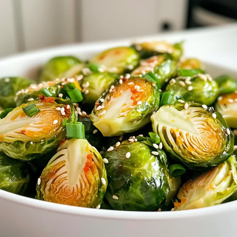 - 450 g Rosenkohl - 2 Esslöffel Olivenöl - 3 Esslöffel Süß-Chili-Sauce Die Hauptzutaten sind einfach und lecker. Beginne mit frischem Rosenkohl. Achte darauf, ihn gut zu putzen und zu halbieren. Das hilft, dass die Sauce gut haftet. Olivenöl bringt gesunde Fette und Geschmack. Die Süß-Chili-Sauce gibt den süßen und scharfen Kick, den wir lieben. - 1 Esslöffel Sojasauce (natriumarm) - 1 Teelöffel Knoblauchpulver - 1/2 Teelöffel schwarzer Pfeffer Diese Gewürze machen den Rosenkohl noch besser. Die Sojasauce bringt Umami und Tiefe. Knoblauchpulver fügt einen tollen Geruch und Geschmack hinzu. Schwarzer Pfeffer gibt etwas Schärfe. Diese Mischung sorgt dafür, dass jeder Bissen spannend ist. - 1 Esslöffel Sesamkörner (optional) - 2 Frühlingszwiebeln (gehackt) Garnierungen sind das Sahnehäubchen! Die Sesamkörner bringen Crunch und einen nussigen Geschmack. Frühlingszwiebeln geben Frische und Farbe. Du kannst sie nach Belieben hinzufügen. Sie machen dein Gericht nicht nur schmackhafter, sondern auch schöner. Heize deine Luftfritteuse auf 190°C (375°F) vor. Das dauert etwa 3 bis 5 Minuten. Diese Temperatur hilft, die Rosenkohlhälften schön knusprig zu machen. Achte darauf, dass du genug Platz im Korb hast. So wird die Luft gut zirkulieren. Nimm eine große Rührschüssel. Füge die halbierten Rosenkohl hinzu. Gieße 2 Esslöffel Olivenöl und 3 Esslöffel Süß-Chili-Sauce darüber. Gib auch 1 Esslöffel Sojasauce, 1 Teelöffel Knoblauchpulver und 1/2 Teelöffel schwarzen Pfeffer hinzu. Rühre alles gut um. Achte darauf, dass alle Rosenkohlhälften gleichmäßig bedeckt sind. Diese Marinade gibt einen tollen Geschmack. Lege die marinierten Rosenkohlhälften vorsichtig in den Korb der Luftfritteuse. Achte darauf, dass sie in einer einzigen Schicht liegen. Wenn dein Korb klein ist, arbeite in mehreren Chargen. Gare die Rosenkohlhälften für 15 Minuten. Schüttle den Korb in der Mitte der Garzeit, um eine gleichmäßige Bräunung zu erreichen. Wenn sie goldbraun sind, sind sie perfekt. Serviere sie mit Sesamkörnern und gehackten Frühlingszwiebeln. Um die perfekte Konsistenz zu erreichen, ist es wichtig, den Korb der Luftfritteuse nicht zu überfüllen. Je mehr Platz die Rosenkohlhälften haben, desto knuspriger werden sie. Ein weiterer Tipp ist, die Rosenkohlhälften in der Mitte der Garzeit zu wenden. So bräunen sie gleichmäßig und erhalten eine schöne, goldene Farbe. Die Gewürze sind der Schlüssel zu einem tollen Geschmack. Du kannst die Menge der Süß-Chili-Sauce nach deinem Geschmack anpassen. Wenn du es schärfer magst, füge Chili-Flocken hinzu. Auch die Sojasauce lässt sich leicht variieren. Probiere verschiedene Saucen aus, um neue Aromen zu entdecken. Die Präsentation macht das Essen besonders. Garniere die Rosenkohlhälften mit Sesamkörnern und gehackten Frühlingszwiebeln. Das sieht nicht nur gut aus, sondern bringt auch zusätzlichen Geschmack. Kombiniere sie mit Reis oder einem Protein deiner Wahl für ein vollständiges Gericht. {{image_4}} Wenn Sie mehr Schärfe wollen, fügen Sie Chili-Flocken hinzu. Diese kleinen Flakes bringen den Kick. Sie können auch andere Saucen benutzen. Versuchen Sie Sriracha oder Teriyaki für neue Geschmäcker. Experimentieren macht Spaß! Für extra Crunch können Sie Nüsse hinzugeben. Mandeln oder Cashews passen gut zu Rosenkohl. Sie machen das Gericht noch nahrhafter. Auch andere Gemüse sind eine gute Wahl. Karotten oder Paprika bringen Farbe und Geschmack. Mischen Sie verschiedene Sorten für mehr Vielfalt. Wenn Sie eine vegane Option suchen, ersetzen Sie die Sojasauce durch Tamari. Tamari hat einen ähnlichen Geschmack und ist glutenfrei. Verwenden Sie auch pflanzliches Öl wie Raps- oder Kokosöl. Diese Optionen sind gesund und lecker. Um die Luftfritteuse Süß-Chili Rosenkohl frisch zu halten, lagere sie im Kühlschrank. Verwende einen luftdichten Behälter, damit sie nicht austrocknen. Die ideale Temperatur liegt bei 4°C. Dort bleiben sie bis zu 3 Tage haltbar. Achte darauf, sie nicht zu lange aufzubewahren, um den bestmöglichen Geschmack zu genießen. Wenn du die Rosenkohlhälften wieder aufwärmen möchtest, nutze die Luftfritteuse. Stelle sie auf 190°C ein und erhitze sie für etwa 5-7 Minuten. So werden sie wieder knusprig. Alternativ kannst du die Mikrowelle nutzen. Lege die Rosenkohlhälften auf einen mikrowellengeeigneten Teller und erhitze sie in 30-Sekunden-Intervallen. So vermeidest du ein Überkochen. Du kannst die Rosenkohlhälften auch im Voraus vorbereiten. Mische das Gemüse mit Marinade und lasse es bis zu einem Tag im Kühlschrank ziehen. Dies sorgt für noch mehr Geschmack. Achte darauf, die Marinierzeit nicht zu überschreiten, damit der Rosenkohl nicht zu weich wird. So bleibt die Haltbarkeit bei 1-2 Tagen. Die Zubereitung dauert etwa 10 Minuten. Die Garzeit in der Luftfritteuse beträgt 15 Minuten. Ingesamt sind Sie also in etwa 25 Minuten fertig. Ja, Sie können gefrorenen Rosenkohl verwenden. Achten Sie darauf, ihn vorher nicht aufzutauen. So bleibt er schön knackig. Er kann etwas länger dauern, also prüfen Sie nach 15 Minuten die Konsistenz. Süß-Chili Rosenkohl ist gesund. Eine Portion hat etwa 120 Kalorien. Er enthält viele Vitamine und Ballaststoffe. Der Olivenölgehalt bringt gesunde Fette. Ja, Sie können viele andere Gemüsesorten zubereiten. Karotten, Brokkoli und Blumenkohl sind tolle Optionen. Experimentieren Sie mit verschiedenen Gewürzen und Saucen für neue Geschmäcker. Rosenkohl in der Luftfritteuse ist einfach und lecker. Wir haben die besten Zutaten, die Zubereitung und viele Tipps gelernt. Du kannst mit Gewürzen und Saucen kreativ sein. Vergiss nicht, das Gericht hübsch zu garnieren. So bleibt der Rosenkohl frisch und knusprig. Nutze unsere Lagerungstipps und Fragen für die perfekte Zubereitung. Probiere neue Variationen aus! Kochen macht Spaß und schmackhafte Gerichte bringen Freude. Viel Spaß beim Kochen und Genießen!