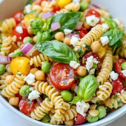 Für diesen leckeren italienischen Hochproteinpasta-Salat brauchst du: - 2 Tassen Kichererbsenpasta (oder jede andere hochproteinhaltige Pasta) - 1 Tasse Kirschtomaten, halbiert - 1/2 Tasse Gurke, gewürfelt - 1/2 Tasse Paprika, gewürfelt - 1/4 Tasse rote Zwiebel, fein gehackt - 1 Tasse gekochte und abgekühlte Edamame - 1/2 Tasse frische Basilikumblätter, gehackt - 1/4 Tasse Olivenöl - 2 Esslöffel Balsamico-Essig - 1 Teelöffel getrockneter Oregano - Salz und schwarzer Pfeffer nach Geschmack Feta-Käse ist eine tolle Option für diesen Salat. Er bringt einen salzigen Geschmack. Wenn du ihn hinzufügen möchtest, verwende 1/4 Tasse zerbröselten Feta. Das gibt deinem Salat einen zusätzlichen Kick. Du kannst den Käse ganz einfach unterheben oder oben drauf streuen. Dieser Salat ist nicht nur lecker, sondern auch gesund. Er liefert dir viele Nährstoffe. Hier sind einige Nährwerte pro Portion: - Kalorien: etwa 300 - Protein: etwa 15 g - Kohlenhydrate: etwa 40 g - Fett: etwa 10 g - Ballaststoffe: etwa 8 g Genieße jeden Bissen und fühle dich gut dabei! {{ingredient_image_2}} Um die Kichererbsenpasta perfekt zu kochen, folgen Sie der Verpackung. Bringen Sie einen großen Topf mit Wasser zum Kochen. Fügen Sie Salz hinzu, dann die Pasta. Kochen Sie sie, bis sie al dente ist, etwa 7-10 Minuten. Gießen Sie die Pasta ab und spülen Sie sie unter kaltem Wasser ab. So bleibt sie frisch und klebt nicht. Lassen Sie die Pasta zum Abkühlen beiseite. Für die Gemüsemischung nehmen Sie eine große Rührschüssel. Schneiden Sie die Kirschtomaten in zwei Hälften. Würfeln Sie die Gurke und die Paprika. Hacken Sie die rote Zwiebel fein. Geben Sie die gekochten Edamame und die gehackten Basilikumblätter dazu. Vermengen Sie alles gut in der Schüssel. Diese frischen Zutaten bringen Farbe und Geschmack in den Salat. Um das Dressing zu machen, nehmen Sie eine kleine Schüssel. Geben Sie das Olivenöl, den Balsamico-Essig und den getrockneten Oregano hinein. Fügen Sie Salz und schwarzen Pfeffer nach Geschmack hinzu. Rühren Sie alles kräftig um, bis es gut vermischt ist. Dieses Dressing gibt dem Salat einen tollen Geschmack. Jetzt kommt der spannende Teil: Mischen Sie die abgekühlte Pasta mit der Gemüsemischung. Gießen Sie das Dressing über den Salat. Werfen Sie die Zutaten vorsichtig um, bis alles gut verteilt ist. Wenn Sie möchten, streuen Sie den zerbröckelten Feta-Käse oben auf den Salat. Kühlen Sie den Salat mindestens 30 Minuten im Kühlschrank. So können die Aromen gut durchziehen. Servieren Sie den Salat in einer großen Schüssel oder in Portionen. Um die Kichererbsenpasta perfekt al dente zu kochen, befolge diese Schritte: 1. Koche viel Wasser in einem großen Topf. 2. Füge Salz hinzu, bevor du die Pasta hinzufügst. 3. Koche die Pasta gemäß den Anweisungen auf der Verpackung. 4. Prüfe die Pasta ein bis zwei Minuten vor Ende der Kochzeit. 5. Die Pasta sollte fest, aber nicht hart sein. Diese Technik sorgt für eine ideale Textur. Al dente Pasta bleibt bissfest und nimmt das Dressing besser auf. Für die beste Lagerung des Pasta-Salats, beachte folgende Tipps: - Bewahre den Salat in einem luftdichten Behälter auf. - Kühle ihn sofort nach dem Zubereiten. - Füge das Dressing erst kurz vor dem Servieren hinzu. So bleibt der Salat frisch und knackig. Du kannst ihn bis zu drei Tage im Kühlschrank aufbewahren. Um deinen Pasta-Salat schön zu präsentieren, mache Folgendes: - Verwende eine große Schüssel oder einzelne Portionen. - Garniere mit frischen Basilikumblättern. - Träufle einen Spritzer Olivenöl darüber. Diese einfachen Schritte machen den Salat nicht nur lecker, sondern auch ansprechend. Er wird deine Gäste begeistern! Pro Tipps Pasta perfekt kochen: Achten Sie darauf, die Kichererbsenpasta nur al dente zu kochen, damit sie beim Mischen mit den anderen Zutaten nicht matschig wird. Frisches Gemüse: Verwenden Sie frisches und saisonales Gemüse für den besten Geschmack und Nährwert. Dies macht den Salat nicht nur gesünder, sondern auch bunter. Vorreifen lassen: Lassen Sie den Salat mindestens 30 Minuten im Kühlschrank ruhen, damit die Aromen gut durchziehen und sich harmonisch verbinden können. Feta optional: Wenn Sie den Feta-Käse weglassen möchten, können Sie stattdessen Avocado oder geröstete Nüsse für eine cremige Textur und zusätzlichen Geschmack hinzufügen. {{image_4}} Wenn du nach anderen Proteinquellen suchst, probiere Linsenpasta oder Quinoanudeln. Diese Alternativen sind reich an Eiweiß und bieten einen tollen Geschmack. Sie sind eine gute Wahl für alle, die ihre Proteinzufuhr steigern möchten. Du kannst auch schwarze Bohnen oder Tofu hinzufügen. Diese Zutaten bringen zusätzlichen Geschmack und machen den Salat noch nahrhafter. Saisonales Gemüse macht deinen Salat frisch und bunt. Im Frühling kannst du Spargel und Erbsen verwenden. Im Sommer sind Zucchini und Paprika ideal. Im Herbst sind Kürbis und Rote Bete lecker. Wintergemüse wie Rosenkohl oder Grünkohl kann ebenfalls hinzugefügt werden. Diese Zutaten bringen nicht nur Geschmack, sondern auch viele Nährstoffe in deinen Salat. Möchtest du eine vegane Version? Lass einfach den Feta-Käse weg. Du kannst stattdessen Nüsse oder Samen hinzufügen. Sonnenblumenkerne oder Walnüsse geben einen tollen Crunch. Eine Avocado bringt gesunde Fette und Cremigkeit in den Salat. Diese Optionen machen deinen Pasta-Salat nahrhaft und pflanzenbasiert. So wird jeder Bissen lecker und gesund. Der italienische Hochproteinpasta-Salat bleibt am besten frisch, wenn du ihn kühl lagerst. Stelle sicher, dass der Salat in einem luftdichten Behälter ist. So bewahrst du die Aromen und die Textur der Zutaten. Kühle den Salat mindestens 30 Minuten im Kühlschrank, bevor du ihn servierst. Das hilft den Aromen, sich gut zu vermischen. Im Kühlschrank hält sich der Salat etwa 3 bis 4 Tage. Achte darauf, ihn gut abzudecken. Nach ein paar Tagen kann die Pasta weicher werden und das Gemüse kann seine Frische verlieren. Wenn du also einen Rest hast, genieße ihn bald! Du kannst den Salat auch einfrieren, aber einige Zutaten sind nicht ideal dafür. Die Pasta und die Edamame frieren gut ein. Das Gemüse wird nach dem Auftauen weich. Wenn du den Salat einfrieren möchtest, lasse das Gemüse weg. Füge es erst nach dem Auftauen hinzu. So bleibt der Salat frisch und knusprig. Sie können den Pasta-Salat bis zu drei Tage im Kühlschrank aufbewahren. Achten Sie darauf, ihn in einem luftdichten Behälter zu lagern. So bleibt er frisch und lecker. Vor dem Servieren können Sie den Salat kurz umrühren, um die Aromen wieder aufzufrischen. Ja, Sie können andere hochproteinhaltige Pasta verwenden. Probieren Sie Quinoa-Pasta oder Linsen-Pasta. Diese Optionen bringen auch viele Nährstoffe mit. Achten Sie darauf, die Kochzeit anzupassen, um die perfekte Konsistenz zu erreichen. Um den Salat würziger zu machen, fügen Sie einen Teelöffel rote Paprikaflocken oder frisch gehackten Chili hinzu. Auch eine Prise Zitronensaft kann den Geschmack intensivieren. Experimentieren Sie mit verschiedenen Kräutern wie Petersilie oder Thymian für mehr Tiefe. Dieser Artikel hat die Hauptzutaten für einen leckeren Pasta-Salat behandelt. Ich habe die Schritte zum Kochen der Pasta und Zubereiten der Gemüsemischung erklärt. Außerdem gab es Tipps, wie du die Pasta perfekt al dente kochst und den Salat frisch hältst. Denk daran, dass du viele Variationen ausprobieren kannst, um den Salat anzupassen. Du kannst sogar vegane Optionen wählen. Mit diesen Informationen bist du bereit, deinen eigenen Pasta-Salat zu kreieren. Viel Spaß beim Ausprobieren!