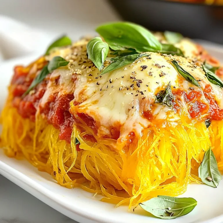 - 1 mittelgroßer Spaghetti-Kürbis - 2 Esslöffel Olivenöl - 1 Teelöffel Knoblauchpulver - 1 Teelöffel Zwiebelpulver - 1 Teelöffel getrockneter Oregano - Salz und Pfeffer nach Geschmack Der Spaghetti-Kürbis ist die Hauptzutat. Er hat eine besondere Textur, die wie Spaghetti aussieht. Olivenöl gibt dem Kürbis einen tollen Geschmack und hilft beim Braten. Gewürze wie Knoblauchpulver und Oregano machen das Gericht würzig und lecker. - Hausgemachte Marinara-Sauce - Gekaufte Marinara-Sauce Für die Sauce können Sie eine hausgemachte Marinara-Sauce machen. Das ist einfach und macht das Gericht besonders frisch. Wenn Sie wenig Zeit haben, ist eine gekaufte Sauce auch gut. Achten Sie darauf, eine Marke zu wählen, die Ihnen schmeckt. - 1 Tasse Mozzarella-Käse, gerieben - Frische Basilikumblätter, zur Garnierung Käse ist das i-Tüpfelchen. Mozzarella schmilzt schön und macht das Gericht cremig. Frische Basilikumblätter sind eine tolle Garnierung. Sie geben Farbe und einen frischen Geschmack. {{ingredient_image_2}} Heize deinen Ofen auf 200°C (400°F) vor. Das hilft, den Kürbis gleichmäßig zu garen. Nimm dann den Spaghetti-Kürbis und schneide ihn vorsichtig der Länge nach in zwei Hälften. Achte darauf, dass du ein scharfes Messer benutzt. Entferne dann die Kerne mit einem Löffel. Diese Schritte sind wichtig, um das Fruchtfleisch gut zuzubereiten. Träufle das Olivenöl auf die Innenseiten jeder Kürbishälfte. Das sorgt für Geschmack und eine schöne Textur. Jetzt füge die Gewürze hinzu: 1 Teelöffel Knoblauchpulver, 1 Teelöffel Zwiebelpulver und 1 Teelöffel getrockneten Oregano. Vergiss nicht, auch Salz und Pfeffer nach Geschmack zu verwenden. Verteile die Gewürze gleichmäßig. So wird jeder Bissen lecker. Legen die Kürbishälften mit der Schnittfläche nach unten auf ein mit Backpapier ausgelegtes Backblech. Backe sie etwa 40-45 Minuten lang. Das Fruchtfleisch sollte zart sein, wenn du es mit einer Gabel überprüfst. Lass den Kürbis nach dem Backen ein paar Minuten abkühlen. Jetzt kannst du mit einer Gabel das Fruchtfleisch auflockern und in spaghettiartige Stränge kratzen. Mische die gekratzen Stränge in einer Schüssel mit der Marinara-Sauce und der Hälfte des geriebenen Mozzarella-Käses. Achte darauf, dass alles gut vermischt ist. Dann lege die Mischung zurück in die leeren Kürbishälften und verteile den restlichen Käse darüber. Backe das Ganze für weitere 15-20 Minuten, bis der Käse geschmolzen ist. Um die Zartheit des Kürbisses zu prüfen, stechen Sie mit einer Gabel hinein. Wenn die Gabel leicht in das Fruchtfleisch gleitet, ist der Kürbis fertig. Backen Sie ihn nicht zu lange, sonst wird er matschig. Ich empfehle, ihn nach 40 Minuten zu testen und dann nach Bedarf länger zu backen. Für geschmolzenen Käse, verwenden Sie frischen Mozzarella. Dieser Käse schmilzt schön und wird goldbraun. Streuen Sie ihn gleichmäßig über die Kürbishälften. Backen Sie sie dann bei 190°C für 15 bis 20 Minuten. So wird der Käse schön blubbernd und lecker. Passen Sie die Gewürze nach Ihrem Geschmack an. Mögen Sie es scharf? Fügen Sie eine Prise Cayennepfeffer hinzu. Für mehr Geschmack, verwenden Sie frische Kräuter wie Basilikum. Experimentieren Sie mit verschiedenen Gewürzen, um Ihre perfekte Mischung zu finden. Pro Tipps Wählen Sie den richtigen Kürbis: Achten Sie darauf, einen festen Spaghetti-Kürbis zu wählen, der keine Druckstellen oder Risse hat. Ein frischer Kürbis sorgt für den besten Geschmack und die beste Textur. Kürbis richtig schneiden: Verwenden Sie ein scharfes Messer und schneiden Sie den Kürbis vorsichtig der Länge nach. Ein stabiler Untergrund hilft, ein Verrutschen während des Schneidens zu verhindern. Variieren Sie die Gewürze: Experimentieren Sie mit verschiedenen Kräutern und Gewürzen, wie Thymian oder Paprika, um dem Gericht eine persönliche Note zu verleihen. Servieren Sie mit frischen Zutaten: Ergänzen Sie das Gericht mit frischem Gemüse oder einem grünen Salat, um eine ausgewogene Mahlzeit zu kreieren. {{image_4}} Für dein Ofengebackenes Spaghetti-Kürbis-Gericht kannst du viele Käsesorten verwenden. Mozzarella ist klassisch, aber auch Cheddar passt gut. Parmesan verleiht einen tollen Geschmack. Experimentiere mit verschiedenen Käsesorten, um deinen Favoriten zu finden. Du kannst auch weitere Zutaten hinzufügen. Probiere gebratene Pilze, Spinat oder Zucchini. Diese Zutaten bringen mehr Textur und Geschmack. Du kannst auch etwas Chili für einen würzigen Kick hinzufügen. Wenn du eine vegane Option suchst, gibt es tolle Käsealternativen. Vegan-Käse aus Nüssen oder Soja sind gute Optionen. Diese schmelzen oft ähnlich wie echter Käse. Achte auf Marken, die gut schmecken und eine angenehme Textur haben. Zusätzlich kannst du proteinreiche Zutaten wie Kichererbsen oder Linsen verwenden. Diese fügen Nährstoffe hinzu und machen das Gericht sättigender. Das Gericht schmeckt wunderbar allein, aber du kannst es auch mit Beilagen servieren. Ein frischer Salat passt gut dazu. Du kannst auch gebratenes Gemüse oder ein Stück Brot servieren. Wenn du es als Hauptgericht machst, kombiniere es mit einfachen Beilagen. Ein cremiger Joghurt-Dip könnte eine tolle Ergänzung sein. Experimentiere mit verschiedenen Kombinationen, um zu sehen, was dir am besten gefällt. Um übrig gebliebenes Gericht aufzubewahren, lassen Sie den Spaghetti-Kürbis zuerst abkühlen. Füllen Sie ihn dann in einen luftdichten Behälter. Achten Sie darauf, die Reste gut zu bedecken. So bleibt der Geschmack frisch. Sie können auch Portionsgrößen abteilen. Das macht das Aufwärmen einfacher. Um die Reste aufzuwärmen, gibt es mehrere Optionen. Sie können den Ofen auf 175°C (350°F) vorheizen. Stellen Sie den Kürbis in eine Auflaufform und decken Sie ihn leicht mit Folie ab. Backen Sie ihn etwa 15 Minuten lang. Alternativ können Sie die Reste in der Mikrowelle warm machen. Geben Sie die Portionen in eine mikrowellengeeignete Schüssel und erhitzen Sie sie in 1-Minuten-Intervallen. Im Kühlschrank bleibt der Spaghetti-Kürbis bis zu fünf Tage frisch. Achten Sie darauf, ihn gut abzudecken. Wenn Sie ihn länger aufbewahren möchten, können Sie ihn einfrieren. Füllen Sie die Reste in gefrierfeste Behälter. So bleibt der Geschmack für etwa drei Monate erhalten. Stellen Sie sicher, dass der Kürbis gut verpackt ist, um Gefrierbrand zu vermeiden. Um Spaghetti-Kürbis zu backen, benötigen Sie etwa 40-45 Minuten. Heizen Sie den Ofen auf 200°C vor. Schneiden Sie den Kürbis in zwei Hälften und entfernen Sie die Kerne. Träufeln Sie etwas Olivenöl und würzen Sie ihn. Legen Sie die Hälften mit der Schnittfläche nach unten auf ein Backblech. - Tipp: Überprüfen Sie nach 40 Minuten die Zartheit. Die Gabel sollte leicht in das Fruchtfleisch eindringen. Spaghetti-Kürbis passt gut zu vielen Gemüsesorten. Hier sind einige beliebte Kombinationen: - Zucchini - Paprika - Spinat - Brokkoli Diese Gemüsesorten geben Geschmack und Nährstoffe. Sie können sie vor dem Servieren leicht anbraten oder dämpfen. Ja, Sie können Spaghetti-Kürbis im Voraus zubereiten. Kochen Sie ihn und lassen Sie ihn abkühlen. Dann lagern Sie ihn in einem luftdichten Behälter im Kühlschrank. - Tipp zur Lagerung: Verwenden Sie die Reste innerhalb von drei bis vier Tagen für die besten Ergebnisse. Vor dem Servieren können Sie ihn einfach aufwärmen. Spaghetti-Kürbis ist einfach zuzubereiten und macht Spaß. Wir haben die Hauptzutaten, die Zubereitung, und die besten Tipps aus meinem Artikel durchgenommen. Vergiss nicht die verschiedenen Varianten, die du ausprobieren kannst. Passen die Gewürze an deinen Geschmack an. Lagere die Reste richtig und wärme sie gut auf. Jetzt liegt es an dir, diese köstlichen Ideen auszuprobieren. Tauche ein in die Welt des Spaghetti-Kürbisses und genieße das Kochen!