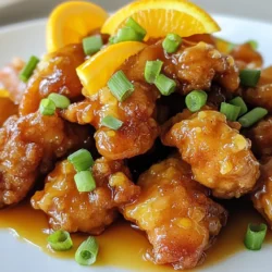 Für das perfekte Orange Chicken brauchst du: - 450 g Hähnchenoberkeulen, ohne Knochen und Haut, in Stücke geschnitten - 120 g Allzweckmehl - 65 g Speisestärke - 2 große Eier, verquirlt - 1 Teelöffel Salz - 1 Teelöffel schwarzer Pfeffer - 1/2 Teelöffel Knoblauchpulver - 1/2 Teelöffel Ingwerpulver - Pflanzenöl zum Frittieren Diese Zutaten geben dem Hähnchen einen tollen Geschmack und eine knusprige Textur. Für die Orangensauce benötigst du: - 100 g Zucker - 60 ml Orangensaft, am besten frisch gepresst - 15 ml Sojasauce - 15 ml Reisessig - 5 ml Sesamöl - 15 g Speisestärke, mit 30 ml Wasser vermischt - Abrieb von 1 Orange - 1 Teelöffel gehackter Knoblauch - 1 Teelöffel gehackter Ingwer Diese Mischung bringt die süßen und herzhaften Aromen perfekt zusammen. Wenn du keine Hähnchenoberkeulen magst, kannst du Brustfilets verwenden. Sie sind magerer und ebenfalls lecker. Für die Orangensauce kannst du Agavensirup statt Zucker nehmen. Das gibt eine andere, aber gute Süße. Wenn du Gluten vermeiden möchtest, nutze glutenfreies Mehl und Sojasauce. So bleibt das Rezept für alle köstlich! {{ingredient_image_2}} Zuerst bereite ich das Hähnchen vor. Ich schneide 450 g Hähnchenoberkeulen in mundgerechte Stücke. In einer großen Schüssel vermische ich 120 g Allzweckmehl, 65 g Speisestärke, 1 Teelöffel Salz, 1 Teelöffel Pfeffer, 1/2 Teelöffel Knoblauchpulver und 1/2 Teelöffel Ingwerpulver. In einer anderen Schüssel verquirle ich 2 große Eier. Jedes Hähnchenstück tauche ich zuerst in die Eier und dann in die Mehlmischung. So stelle ich sicher, dass alle Seiten gut bedeckt sind. Jetzt kommt der spaßige Teil: das Frittieren! Ich erhitze 5 cm Pflanzenöl in einem tiefen Topf auf mittlerer Hitze. Das Öl sollte etwa 175 °C erreichen. Ich frittiere die Hähnchenstücke portionsweise für 5-6 Minuten, bis sie goldbraun und knusprig sind. Danach lasse ich sie auf Küchenpapier abtropfen, damit sie nicht fettig werden. In einem mittelgroßen Kochtopf stelle ich die Orangensauce her. Ich gebe 100 g Zucker, 60 ml frisch gepressten Orangensaft, 15 ml Sojasauce, 15 ml Reisessig, 5 ml Sesamöl, 1 Teelöffel gehackten Knoblauch und 1 Teelöffel gehackten Ingwer hinein. Unter ständigem Rühren koche ich die Mischung, bis sich der Zucker auflöst. Jetzt dicke ich die Sauce an. Langsam gieße ich 15 g Speisestärke, die ich mit 30 ml Wasser vermischt habe, in den Kochtopf. Ich rühre ständig mit einem Schneebesen, bis die Sauce dick und glänzend ist. Das dauert etwa 2-3 Minuten. Ich füge dann den Abrieb von 1 Orange hinzu und rühre gut um. In einer großen Schüssel vermenge ich die knusprigen Hähnchenstücke vorsichtig mit der Orangensauce. Ich achte darauf, dass jedes Stück gleichmäßig bedeckt ist. Das sorgt für den vollen Geschmack. Zum Servieren gebe ich das Orangensüße Hähnchen auf eine Servierplatte. Ich garniere es nach Wunsch mit frischen, in Ringe geschnittenen Frühlingszwiebeln oder zusätzlichem Orangenschalenabrieb. So sieht das Gericht nicht nur lecker aus, sondern schmeckt auch fantastisch! Frittieren kann einfach sein, wenn du ein paar Dinge beachtest. Zuerst, stelle sicher, dass das Öl heiß genug ist. Es sollte etwa 175 °C erreichen. Du kannst dies testen, indem du ein kleines Stück Hähnchen hineinlegst. Wenn es sofort blubbert, ist das Öl bereit. - Frittiere das Hähnchen in kleinen Mengen. Dies hilft, die Temperatur konstant zu halten. - Verwende einen tiefen Topf, um Spritzer zu vermeiden. - Lass das Hähnchen nach dem Frittieren auf Küchenpapier abtropfen. So bleibt es knusprig. Die Orangensauce macht den Unterschied. Hier sind einige Tipps, um sie perfekt zu machen. Benutze frischen Orangensaft. Er gibt mehr Geschmack als die fertige Variante. Achte darauf, dass der Zucker gut schmilzt. Rühre ständig, damit nichts anbrennt. - Um die Sauce noch besser zu machen, füge etwas Chili hinzu. Das bringt einen tollen Kick. - Der Abrieb von der Orange gibt der Sauce ein intensives Aroma. Verwende dafür nur die oberste Schicht der Schale. Manchmal passieren Fehler. Lass uns einige häufige vermeiden. Ein großer Fehler ist, das Hähnchen nicht gut zu panieren. Achte darauf, dass jedes Stück gut in der Mehlmischung gewendet ist. - Frittiere das Hähnchen nicht zu lange. Wenn es zu dunkel wird, schmeckt es bitter. - Lasse die Sauce nicht zu lange kochen. Wenn sie zu dick wird, ist sie nicht mehr gut. Mit diesen Tipps und Tricks kannst du das perfekte Orange Chicken zubereiten. Es wird sicher köstlich! Pro Tipps Hähnchen marinieren: Lassen Sie das Hähnchen mindestens 30 Minuten in der Eiermischung marinieren, um den Geschmack zu intensivieren. Öltemperatur prüfen: Verwenden Sie ein Küchenthermometer, um sicherzustellen, dass das Öl die richtige Temperatur von 175 °C (350 °F) hat, bevor Sie frittieren. Für extra Knusprigkeit: Fügen Sie der Mehlmischung etwas Backpulver hinzu, um die Hähnchenstücke noch knuspriger zu machen. Orangensaft frisch pressen: Verwenden Sie frisch gepressten Orangensaft für die Sauce, um ein intensiveres Aroma zu erzielen. {{image_4}} Wenn du eine vegetarische Variante von Orange Chicken machen möchtest, kannst du Tofu verwenden. Tofu hat eine tolle Textur und nimmt Aromen gut auf. Schneide den Tofu in Würfel. Mariniere ihn kurz mit Sojasauce und etwas Ingwer. Tauche die Würfel dann in die gleiche Mehlmischung wie beim Hähnchen. Frittiere den Tofu bis er goldbraun ist. Die Orangensauce bleibt gleich. Für eine glutenfreie Version wechsle das Allzweckmehl gegen eine glutenfreie Mehlmischung. Auch die Sojasauce kannst du durch glutenfreie Sojasauce ersetzen. Achte darauf, dass alle Zutaten glutenfrei sind, um sicherzustellen, dass das Gericht für alle geeignet ist. Die Textur und der Geschmack bleiben lecker. Um neue Geschmäcker zu entdecken, füge der Orangensauce etwas Chili hinzu. Das gibt einen schönen Kick! Du kannst auch Ananasstücke in die Sauce geben. Sie ergänzen die Süße und Frische. Für einen asiatischen Twist, experimentiere mit verschiedenen Zitrusfrüchten wie Limette oder Grapefruit. So erhältst du immer wieder neue Geschmackserlebnisse. Um das Orange Chicken frisch zu halten, ist die richtige Lagerung wichtig. Lass das Hähnchen zuerst abkühlen. Dann packe es in einen luftdichten Behälter. So bleibt es knusprig und lecker. Du kannst das Hähnchen im Kühlschrank oder im Gefrierfach aufbewahren. Im Kühlschrank bleibt es bis zu drei Tage frisch. Wenn du es länger aufbewahren möchtest, friere es ein. Im Gefrierfach hält es bis zu drei Monate. Stelle sicher, dass es gut verpackt ist, um Gefrierbrand zu vermeiden. Um das Hähnchen wieder knusprig zu machen, benutze den Ofen. Heize den Ofen auf 200 °C vor und lege das Hähnchen auf ein Blech. Backe es für etwa 10 bis 15 Minuten. Du kannst auch eine Pfanne nutzen. Erhitze etwas Öl und brate das Hähnchen kurz an. So bleibt es saftig und knusprig. Vermeide die Mikrowelle, da das Hähnchen weich werden kann. Um das Hähnchen knusprig zu machen, benutze ich eine Mischung aus Mehl und Speisestärke. Das gibt dem Hähnchen eine gute Textur. Achte darauf, das Öl heiß genug zu halten, etwa 175 °C. Frittiere die Stücke in kleinen Mengen. Das hilft, die Hitze konstant zu halten und sorgt für eine gleichmäßige Bräunung. Ja, du kannst die Orangensauce im Voraus machen. Koche die Sauce, lasse sie abkühlen und bewahre sie im Kühlschrank auf. Wenn du sie verwenden möchtest, erhitze sie einfach leicht in einem Topf. So sparst du Zeit beim Kochen. Die Kalorienzahl hängt von den Zutaten ab. Das Hähnchen wird frittiert, was die Kalorien erhöht. Du kannst die Menge des Öls verringern oder das Hähnchen im Ofen backen, um die Kalorien zu senken. Beachte, dass die Orangensauce auch Zucker enthält, was die Kalorienzahl anhebt. Zu diesem Gericht passen viele Beilagen. Reis ist eine gute Wahl. Gedämpftes Gemüse wie Brokkoli oder Zuckerschoten ergänzt das Gericht perfekt. Du kannst auch einen einfachen Salat servieren. So hast du eine ausgewogene Mahlzeit. Das übrig gebliebene Hähnchen hält sich im Kühlschrank etwa drei Tage. Stelle sicher, dass du es in einem luftdichten Behälter aufbewahrst. Wenn du es länger aufbewahren möchtest, friere es ein. So bleibt es bis zu drei Monate frisch. In diesem Blogpost haben wir die wichtigen Zutaten für das Hähnchen und die Orangensauce betrachtet. Ich habe dir allen Schritte für die Zubereitung erklärt, damit es sicher gelingt. Tipps helfen, häufige Fehler zu vermeiden. Du kannst auch Variationen ausprobieren, um das Rezept anzupassen. Das richtige Lagern sorgt dafür, dass das Gericht frisch bleibt. Mit unseren FAQs hast du die Antworten auf deine Fragen. Jetzt kannst du dein Gericht einfach zubereiten und genießen. Viel Spaß beim Kochen!