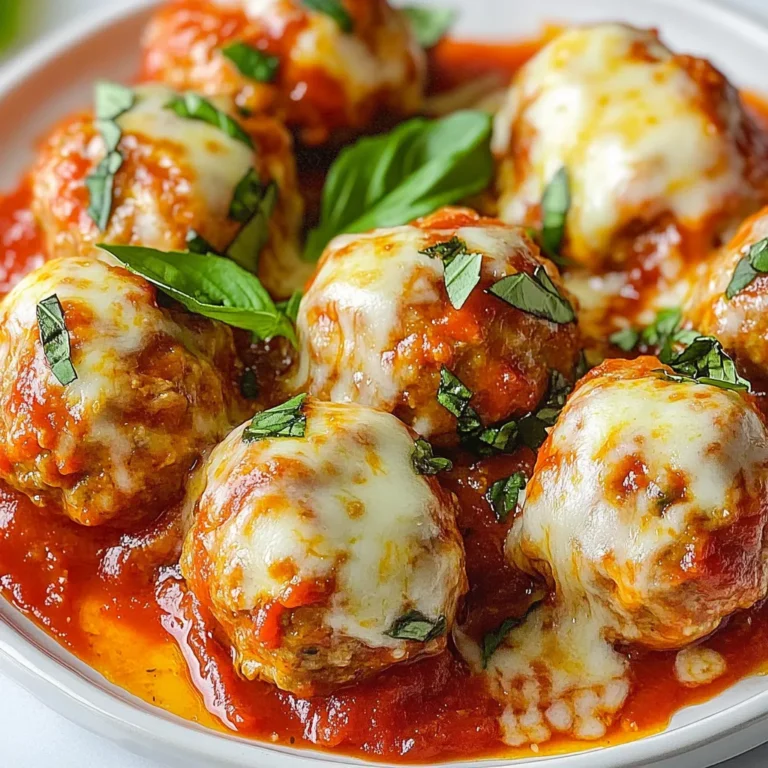 Für die Hühnchen-Fleischbällchen benötigst du: - 450 g gemahlenes Hühnchen - 120 g Paniermehl (am besten aus Vollkorn) - 30 g geriebener Parmesan - 30 g frische Petersilie, gehackt - 1 Knoblauchzehe, fein gehackt - 1 Ei - 1 Teelöffel getrockneter Oregano - 1/2 Teelöffel Salz - 1/4 Teelöffel schwarzer Pfeffer Diese Zutaten sorgen für einen tollen Geschmack und eine gute Konsistenz. Das gemahlene Hühnchen gibt die Basis und das Paniermehl sorgt für die perfekte Bindung. Frische Petersilie und Knoblauch bringen frische Aromen. Parmesan verstärkt den Geschmack und macht die Fleischbällchen besonders. Um das Gericht wirklich zum "Supreme" zu machen, brauchst du: - 240 ml Marinara-Sauce (gekauft oder selbst gemacht) - 125 g geriebener Mozzarella - Frische Basilikumblätter zur Garnitur Die Marinara-Sauce gibt den Fleischbällchen eine leckere Tomatennote. Der Mozzarella sorgt für den schmelzenden Käse, der das Gericht krönt. Frische Basilikumblätter bringen nicht nur Farbe, sondern auch einen tollen Geschmack. Zusätzlich sind diese Gewürze wichtig: - 1 Teelöffel getrockneter Oregano - 1/2 Teelöffel Salz - 1/4 Teelöffel schwarzer Pfeffer Diese Gewürze bringen die Aromen zur Geltung und machen die Hühnchen-Fleischbällchen besonders schmackhaft. Du kannst auch mit anderen Kräutern experimentieren, um deinen eigenen Twist zu finden. {{ingredient_image_2}} Heize zuerst den Ofen auf 190 °C vor. Das sorgt dafür, dass die Fleischbällchen gleichmäßig garen. Lege ein Backblech mit Backpapier aus. Das Papier hilft, die Fleischbällchen nicht anzuhaften. In einer großen Rührschüssel gib das gemahlene Hühnchen, das Paniermehl, den Parmesan, die gehackte Petersilie, den fein gehackten Knoblauch, das Ei, den Oregano, das Salz und den Pfeffer. Mische alles gründlich mit deinen Händen. Achte darauf, dass alle Zutaten gut vermischt sind. Forme dann kleine Bällchen, etwa 4 cm groß. Lege die Bällchen auf das Backblech. Backe die Fleischbällchen für etwa 20 Minuten. Sie sollten durchgegart und leicht gebräunt sein. Während die Bällchen im Ofen sind, erhitze die Marinara-Sauce in einem Topf bei mittlerer Hitze. Hole die Bällchen nach dem Backen aus dem Ofen. Lege sie vorsichtig in die warme Marinara-Sauce und rühre gut um. Streue den geriebenen Mozzarella darüber und decke den Topf ab. Lass den Käse für etwa 5 Minuten schmelzen. Die Bällchen sind nun bereit zum Servieren. Um perfekte Hühnchen-Fleischbällchen zu machen, achte auf die Mischung. Mische die Zutaten gut, aber überarbeite sie nicht. Das kann die Bällchen hart machen. Die Konsistenz ist wichtig. Sie sollte leicht sein, aber auch gut zusammenhalten. Wenn du die Bällchen formst, mache sie nicht zu klein. Vier Zentimeter sind ideal für eine gute Textur. Eine gute Marinara-Sauce macht den Unterschied. Du kannst sie selbst machen oder kaufen. Wenn du eine eigene Sauce machst, nutze frische Zutaten. Zwiebeln, Tomaten und Kräuter sind ein Muss. Lass die Sauce köcheln, damit sich die Aromen gut verbinden. Füge etwas Zucker hinzu, wenn die Sauce zu sauer ist. Das sorgt für eine ausgewogene Note. Diese Fleischbällchen sind sehr vielseitig. Du kannst sie mit Spaghetti servieren. Das passt perfekt zur Marinara-Sauce. Eine andere Idee ist, sie in gefülltem Brot zu genießen. Das macht das Essen noch interessanter. Auch ein frischer Salat ist eine tolle Beilage. Er bringt Farbe und Frische auf den Teller. Pro Tipps Wurstige Konsistenz: Um die perfekte Konsistenz der Fleischbällchen zu erreichen, achte darauf, nicht zu viel zu kneten. Mische die Zutaten einfach, bis sie gut vermischt sind. Fleischbällchen anbraten: Für zusätzlichen Geschmack kannst du die Fleischbällchen vor dem Backen in einer Pfanne mit etwas Öl anbraten, um eine schöne Kruste zu bekommen. Variationen ausprobieren: Du kannst die Kräuter und Gewürze nach Geschmack variieren. Füge zum Beispiel frischen Thymian oder Chili-Flocken für mehr Würze hinzu. Einfrieren für später: Diese Fleischbällchen lassen sich hervorragend einfrieren. Bereite eine größere Menge vor und friere sie nach dem Formen ein, um sie später schnell zubereiten zu können. {{image_4}} Für eine vegetarische Variante kannst du gemahlene Kichererbsen oder Tofu verwenden. Mische sie mit Paniermehl, Kräutern und Gewürzen. Du kannst auch eine Mischung aus geriebenem Gemüse wie Zucchini und Karotten hinzufügen. Für vegane Varianten ersetze das Ei durch Leinsamen oder Chiasamen. Diese Zutaten geben Struktur und helfen, alles zusammenzuhalten. Käse macht alles besser! Probiere verschiedene Käsesorten für extra Geschmack. Verwende anstelle von Parmesan Pecorino oder Feta für einen anderen Twist. Für eine cremigere Textur kannst du Frischkäse in die Mischung geben. Mozzarella ist schon gut, aber probiere auch Gouda oder Cheddar für eine würzige Note. Sei kreativ mit zusätzlichen Zutaten! Füge gehackte Oliven, geröstete Paprika oder Spinat hinzu. Diese bringen Farbe und Geschmack. Auch Nüsse oder Samen können crunch und Nährstoffe hinzufügen. Denke daran, die Gewürze anzupassen, wenn du neue Zutaten hinzufügst. So bleiben die Fleischbällchen harmonisch im Geschmack. Um die restlichen Hühnchen-Fleischbällchen richtig zu lagern, lasse sie zuerst abkühlen. Lege sie dann in einen luftdichten Behälter. Du kannst sie auch in Frischhaltefolie einwickeln. Achte darauf, dass die Fleischbällchen nicht übereinander liegen, damit sie nicht zerdrückt werden. So bleiben sie frisch und schmackhaft. Die beste Methode, um Hühnchen-Fleischbällchen wieder aufzuwärmen, ist im Ofen. Heize den Ofen auf 175 °C vor. Lege die Fleischbällchen auf ein Backblech. Bedecke sie mit Aluminiumfolie, damit sie nicht austrocknen. Erwärme sie für etwa 15 bis 20 Minuten. Du kannst sie auch in der Mikrowelle erwärmen. Stelle die Mikrowelle auf mittlere Leistung und erwärme sie in 30-Sekunden-Intervallen. Überprüfe dabei regelmäßig, ob sie heiß sind. Im Kühlschrank halten sich die Hühnchen-Fleischbällchen bis zu drei Tage. Stelle sicher, dass sie gut verpackt sind. Im Gefrierfach kannst du sie bis zu drei Monate aufbewahren. Um die besten Ergebnisse zu erzielen, lege die Fleischbällchen in einen gefrierfesten Behälter. Beschrifte den Behälter mit dem Datum, damit du weißt, wie lange sie schon eingefroren sind. Die Zubereitung der Hühnchen-Fleischbällchen Supreme dauert insgesamt 40 Minuten. Du benötigst 15 Minuten für die Vorbereitung. Das Backen der Fleischbällchen dauert etwa 20 Minuten. Während sie im Ofen sind, kannst du die Marinara-Sauce erhitzen. Ja, du kannst die Fleischbällchen im Voraus zubereiten. Du kannst sie bis zu einem Tag vorher formen und im Kühlschrank lagern. Das macht das Kochen am Tag der Servierung schneller. Alternativ kannst du die ungebackenen Fleischbällchen einfrieren. Lasse sie dann vor dem Backen etwas auftauen. Die besten Beilagen für Hühnchen-Fleischbällchen sind Spaghetti oder gefülltes Brot. Beide Optionen passen gut zur Marinara-Sauce. Du kannst auch einen frischen Salat oder gedünstetes Gemüse servieren. Diese Beilagen ergänzen das Gericht und machen dein Essen vollwertig. In diesem Artikel habe ich wichtige Tipps für die Zubereitung von Hühnchen-Fleischbällchen geteilt. Ich habe die Haupt- und besonderen Zutaten vorgestellt, die den Supreme-Effekt erzielen. Zudem habe ich die Schritte zum Zubereiten sowie die besten Tipps für Geschmack und Textur behandelt. Die Rezeptvariationen und Lagertipps runden alles ab. Egal, ob du für dich selbst kochst oder Gäste hast, die Fleischbällchen werden sicher gut ankommen. Experimentiere mit den Zutaten und finde deine perfekten Kombinationen!