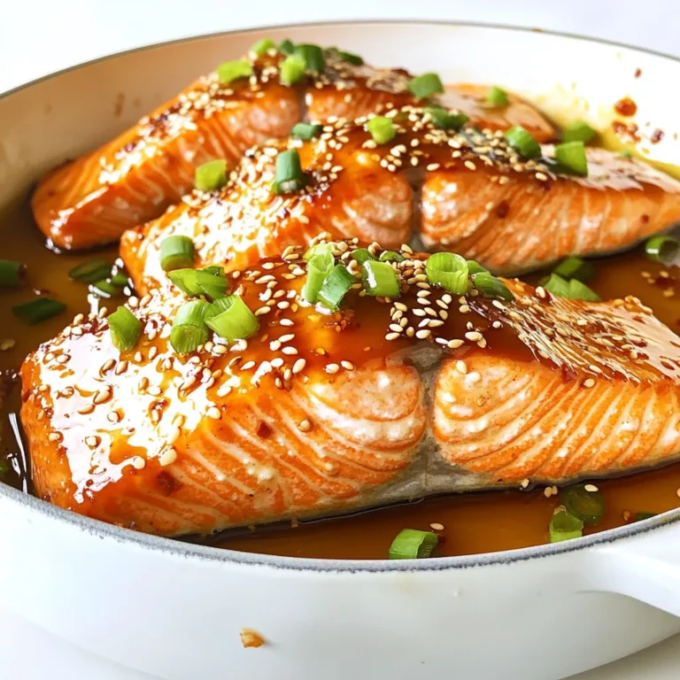 Für dieses Gericht benötigen Sie nur einige einfache Zutaten. Hier ist die Liste: - 4 Lachsfilets (ca. 170 g jedes) - 60 ml Honig - 45 ml Sojasauce (niedriger Natriumgehalt empfohlen) - 4 Knoblauchzehen, fein gehackt - 1 Esslöffel frischer Ingwer, gerieben - 1 Esslöffel Olivenöl - 1 Esslöffel Sesamsamen (optional, zur Garnitur) - 2 Frühlingszwiebeln, gehackt (für die Garnitur) - Salz und Pfeffer nach Geschmack Wenn Sie den besten Geschmack wollen, wählen Sie frische Zutaten. Suchen Sie nach glänzenden, festen Lachsfilets. Der Fisch sollte frisch riechen, nicht fischig. Für den Knoblauch nehmen Sie frische Zehen, keine eingelegten. Frischer Ingwer macht einen großen Unterschied. Er hat mehr Aroma und Geschmack. Achten Sie beim Kauf auf einige Dinge. Wählen Sie Lachsfilets mit einer schönen Farbe, die gleichmäßig rosa oder orange sind. Die Haut sollte glänzen und nicht trocken aussehen. Fragen Sie beim Fischhändler nach dem Fangdatum. Frischer Lachs ist immer die beste Wahl. Wenn möglich, kaufen Sie Wildlachs für mehr Geschmack und bessere Qualität. Zuerst heize deinen Ofen auf 200°C vor. Nimm eine kleine Schüssel und vermenge den Honig, die Sojasauce, den gehackten Knoblauch und den geriebenen Ingwer. Rühre alles gut mit einem Schneebesen. Diese Mischung wird die Hauptsauce für deinen Lachs. Nimm eine große, ofenfeste Pfanne und erhitze das Olivenöl bei mittlerer bis hoher Hitze. Würze die Lachsfilets auf beiden Seiten mit etwas Salz und Pfeffer. Wenn die Pfanne heiß ist, lege die Filets mit der Hautseite nach unten hinein. Brate sie für etwa 4 bis 5 Minuten an. Die Haut sollte jetzt schön knusprig sein. Wende die Lachsfilets vorsichtig um und gieße die Honig-Knoblauch-Sauce gleichmäßig darüber. Übertrage die Pfanne in den vorgeheizten Ofen. Backe den Lachs für 8 bis 10 Minuten. Er ist fertig, wenn er leicht mit einer Gabel zerfällt und eine Innentemperatur von 63°C erreicht hat. Lass den Lachs nach dem Backen kurz ruhen. Bestreue ihn dann mit Sesamsamen und Frühlingszwiebeln. Serviere ihn schön angerichtet. Die Garzeit für Lachs hängt von der Dicke der Filets ab. Generell gilt: 4-5 Minuten anbraten, dann 8-10 Minuten im Ofen backen. Der Lachs sollte eine Innentemperatur von 63°C erreichen. Wenn Sie ihn leicht mit einer Gabel zerdrücken können, ist er perfekt. Diese Zeiten sorgen für saftigen und zarten Lachs, der nicht trocken wird. Die Honig-Knoblauch-Sauce ist das Herzstück dieses Gerichts. Achten Sie darauf, frischen Knoblauch und Ingwer zu verwenden. Das gibt der Sauce einen intensiven Geschmack. Wenn Sie die Sauce süßer mögen, erhöhen Sie die Honigmenge. Für mehr Tiefe können Sie auch etwas Chili hinzufügen. Mixen Sie alles gut, damit sich die Aromen verbinden. Die Präsentation macht viel aus! Servieren Sie den Lachs auf einem großen, weißen Teller. Garnieren Sie ihn mit Sesamsamen und gehackten Frühlingszwiebeln. Fügen Sie einen bunten Beilagensalat oder gedämpftes Gemüse hinzu. Das bringt Farbe auf den Teller und macht das Gericht noch appetitlicher. Ein schöner Teller beeindruckt Gäste und macht das Essen noch genussvoller. {{image_4}} Für einen frischen Kick kannst du Zitrusfrüchte hinzufügen. Nutze Zitronen- oder Limettensaft, um die Sauce aufzupeppen. Einfach zwei Esslöffel Saft in die Honig-Knoblauch-Mischung geben. Das wird den Geschmack lebendiger machen. Du kannst auch Zitrusschalen reiben, um mehr Aroma zu bekommen. Diese Aromen passen gut zu Lachs und machen das Gericht noch interessanter. Lachs ist toll, aber du kannst auch andere Fische verwenden. Forelle oder Makrele eignen sich gut für diese Sauce. Sie haben einen ähnlichen Geschmack und können genauso zubereitet werden. Achte darauf, dass die Garzeiten leicht variieren. Dünnere Fische benötigen weniger Zeit im Ofen. Probiere es aus und finde deinen Favoriten. Wenn du auf Fisch verzichten möchtest, gibt es tolle Alternativen. Tofu oder Tempeh sind super Optionen. Schneide sie in Stücke und mariniere sie in der Honig-Knoblauch-Sauce. Brate sie dann in der Pfanne. Der Geschmack wird ebenso lecker. Du kannst die Sauce auch über gedünstetes Gemüse gießen. So bleibt das Gericht frisch und gesund, ohne auf den tollen Geschmack zu verzichten. Um den gekochten Lachs frisch zu halten, solltest du ihn abkühlen lassen. Lege die Filets dann in einen luftdichten Behälter. Diese Methode hilft, den Geschmack und die Feuchtigkeit zu bewahren. Stelle sicher, dass du den Lachs innerhalb von zwei Stunden nach dem Kochen in den Kühlschrank stellst. So bleibt er sicher und lecker. Wenn du Reste hast, kannst du den Lachs einfrieren. Wickele die Filets gut in Frischhaltefolie ein und lege sie in einen Gefrierbeutel. Achte darauf, die Luft herauszudrücken, bevor du den Beutel verschließt. So kannst du den Lachs bis zu drei Monate aufbewahren. Wenn du ihn wieder aufwärmen möchtest, lasse ihn über Nacht im Kühlschrank auftauen. Um den Lachs wieder aufzuwärmen, nutze den Ofen oder die Pfanne. Vermeide die Mikrowelle, da sie den Lachs austrocknen kann. Heize den Ofen auf 150°C vor. Lege den Lachs auf ein Backblech und decke ihn mit Alufolie ab. So bleibt er saftig. Erwärme ihn für etwa 10 Minuten. Überprüfe die Innentemperatur, um sicherzustellen, dass er gut durchgeheizt ist. Der Lachs braucht etwa 8 bis 10 Minuten im Ofen. Bei 200°C (400°F) ist das genau richtig. Wenn er leicht mit einer Gabel zerfällt, ist er perfekt. Die Innentemperatur sollte 63°C (145°F) betragen. Diese Zeit sorgt dafür, dass der Lachs saftig bleibt. Ja, du kannst den Lachs auch auf dem Grill zubereiten. Vor dem Grillen solltest du die Lachsfilets mit der Sauce bestreichen. Grille sie bei mittlerer Hitze. Achte darauf, dass sie nicht anbrennen. Grillen gibt dem Lachs einen tollen, rauchigen Geschmack. Zu Honig-Knoblauch-Lachs passen frische Beilagen sehr gut. Hier sind einige Vorschläge: - Gedämpftes Gemüse wie Brokkoli oder Karotten - Ein einfacher grüner Salat - Reis oder Quinoa - Geröstete Kartoffeln Diese Beilagen ergänzen das Gericht wunderbar und bringen Farbe auf den Teller. Honig-Knoblauch-Lachs ist einfach und lecker. Wir haben die besten Zutaten und Tipps geteilt. Du hast gelernt, wie man Lachs perfekt brät und backt. Variationen bringen frischen Wind in dein Gericht. Richtiges Lagern und Aufbewahren sorgen für den besten Geschmack. Mit diesen Tipps wirst du ein echter Lachs-Profi. Probiere neue Ideen aus und genieße jedes Mal deine Mahlzeit!