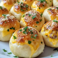 - 450 g Hackfleisch (Rind) - 240 g geriebener Cheddar-Käse - 50 g geriebener Parmesan-Käse - 1 Esslöffel Knoblauchpulver - 1 Teelöffel Zwiebelpulver - 1 Teelöffel Salz - 1/2 Teelöffel schwarzer Pfeffer - 1 Packung gekühlter Pizzateig (ca. 450 g) - 1/4 Tasse frische Petersilie, gehackt - 1 Esslöffel Olivenöl - 1 Esslöffel geschmolzene Butter - Extra Parmesan-Käse zum Bestreuen Ich liebe es, mit frischen und schmackhaften Zutaten zu arbeiten. Für die Cheeseburger Bomben beginne ich mit frischem Rindfleisch. Es gibt dem Snack einen tollen Geschmack. Der Cheddar-Käse sorgt für einen herzhaften, cremigen Biss, während der Parmesan-Käse den Snack mit einer salzigen Note ergänzt. Knoblauchpulver bringt viel Geschmack. Es macht die Füllung besonders lecker. Zwiebelpulver, Salz und Pfeffer runden die Gewürze ab. Sie geben der Mischung den perfekten Kick. Für die Hülle verwenden wir gekühlten Pizzateig. Er ist einfach zu handhaben und macht die Bomben schön knusprig. Frische Petersilie ist mein Geheimtipp für Farbe und Frische. Sie gibt einen tollen Kontrast zum herzhaften Geschmack. Ich verwende auch Olivenöl und geschmolzene Butter. Diese Mischung sorgt dafür, dass die Bomben schön glänzen und knusprig werden. Am Ende streue ich noch extra Parmesan-Käse darüber. Das ist der letzte Schliff für diesen köstlichen Snack. {{ingredient_image_2}} 1. Heize deinen Ofen auf 200°C vor. 2. Lege ein Backblech mit Backpapier aus. 1. In einer großen Schüssel mische 450 g Hackfleisch, 240 g Cheddar und 50 g Parmesan. 2. Füge 1 Esslöffel Knoblauchpulver, 1 Teelöffel Zwiebelpulver, 1 Teelöffel Salz und 1/2 Teelöffel schwarzen Pfeffer hinzu. 3. Mische alles gut, bis die Zutaten gleichmäßig verteilt sind. 1. Rolle den Pizzateig auf einer leicht bemehlten Fläche aus. 2. Schneide den Teig in 12 Quadrate (ca. 8x8 cm). 3. Platziere einen großen Esslöffel der Fleischmischung in die Mitte jedes Teigquadrats. 4. Falte die Ecken des Teigs über der Füllung zusammen. Drücke sie gut zu, damit keine Lücken entstehen. 5. Setze die Bomben mit der Nahtseite nach unten auf das Backblech. 1. Mische 1 Esslöffel geschmolzene Butter mit 1 Esslöffel Olivenöl. 2. Pinsle die Mischung über jede Bombe. 3. Streue extra Parmesan-Käse auf jede Bombe. 4. Backe sie 15-20 Minuten bis sie goldbraun sind. 5. Lass sie kurz abkühlen und garniere sie mit frischer Petersilie. Wähle hochwertiges Rindfleisch für den besten Geschmack. Ich empfehle, mageres Hackfleisch zu verwenden. So bleibt die Füllung saftig und lecker. Du kannst auch eine Mischung aus Rind und Schwein ausprobieren. Das gibt einen tollen Geschmack! Variiere deine Käsemischungen für mehr Vielfalt. Cheddar und Parmesan sind klasse, aber du kannst auch Gouda oder Mozzarella verwenden. Das sorgt für spannende neue Aromen. Misch die Käsesorten gut, um eine gleichmäßige Schmelzstruktur zu erreichen. Stelle deinen Ofen auf 200°C ein. Diese Temperatur hilft, die Bomben goldbraun und knusprig zu backen. Achte darauf, die Backzeit auf 15-20 Minuten einzustellen. Die perfekte Zeit sorgt für eine tolle Textur. Ein weiterer Tipp ist, die Bomben gleichmäßig mit Butter-Öl-Mischung zu bestreichen. Das verleiht zusätzlichen Glanz und Geschmack. Wenn du sie ein paar Minuten länger backst, kriegen sie noch mehr Crunch. Achte aber darauf, dass sie nicht verbrennen! Dips und Beilagen machen das Essen noch besser. Probiere es mit Ketchup, Senf oder einer leckeren Knoblauchsoße. Diese passen perfekt zu den Cheeseburger Bomben. Auch ein frischer Salat kann als Beilage dienen. Für besondere Anlässe kannst du die Bomben schön anrichten. Lege sie auf eine große Platte und garniere sie mit frischer Petersilie. Das sieht toll aus und macht das Gericht einladend. Pro Tipps Fleischtemperatur: Achte darauf, dass das Hackfleisch vor der Verarbeitung Zimmertemperatur hat, damit es beim Mischen und Formen der Bomben gleichmäßiger ist. Pizzateig richtig ausrollen: Rolle den Teig gleichmäßig aus, um sicherzustellen, dass alle Cheeseburgerbomben gleichmäßig backen und die Füllung nicht ausläuft. Variationen ausprobieren: Experimentiere mit verschiedenen Käsesorten oder füge Gewürze hinzu, um den Geschmack deiner Cheeseburgerbomben nach deinem persönlichen Geschmack anzupassen. Servieren mit Dips: Diese Bomben schmecken hervorragend mit verschiedenen Dips wie BBQ-Sauce oder Knoblauchsoße, um den Genuss zu erhöhen. {{image_4}} Du kannst die Füllung ganz einfach anpassen. Wenn du vegetarisch essen möchtest, verwende einen Gemüsemix. Gehackte Pilze, Paprika und Zucchini sind tolle Optionen. Ein bisschen Käse dazu macht die Mischung lecker. Wenn du andere Fleischsorten ausprobieren willst, nutze Hähnchen- oder Putenhackfleisch. Diese Sorten sind fettärmer und bieten einen anderen Geschmack. Du kannst auch ein bisschen Würstchenhack hinzufügen, um einen neuen Twist zu bekommen. Es ist nicht nötig, immer Pizzateig zu verwenden. Du kannst auch hausgemachten Teig machen. Das gibt dir mehr Kontrolle über die Zutaten und den Geschmack. Ein einfaches Rezept aus Mehl, Wasser und Hefe funktioniert gut. Wenn du glutenfrei essen musst, gibt es viele glutenfreie Teigoptionen. Fertige glutenfreie Teige sind in den meisten Supermärkten erhältlich. Du kannst auch Mandelmehl oder Kokosmehl verwenden, um deinen eigenen Teig zu machen. Füge deiner Mischung noch andere Gewürze hinzu. Zum Beispiel schmeckt etwas rauchiges Paprikapulver toll dazu. Auch Chilipulver kann für einen kleinen Kick sorgen. Wenn du Käsealternativen suchst, probiere Gouda oder Mozzarella. Diese Käse schmelzen gut und bieten einen milden Geschmack. Du kannst auch einen kräftigen Blauschimmelkäse für mehr Charakter verwenden. Um die Knoblauch Parmesan Cheeseburger Bomben frisch zu halten, lagere sie richtig. Lege die Bomben in einen luftdichten Behälter. Du kannst auch Frischhaltefolie verwenden, um sie abzudecken. So bleibt der Geschmack erhalten. Im Kühlschrank sind die Cheeseburger Bomben bis zu drei Tage haltbar. Achte darauf, sie vor dem Verzehr kurz aufzuwärmen. So schmecken sie wie frisch gebacken. Um Cheeseburger Bomben einzufrieren, folge diesen Schritten: 1. Lass die Bomben nach dem Backen vollständig abkühlen. 2. Lege sie auf ein Backblech und stelle sie für eine Stunde in den Gefrierschrank. 3. Nach einer Stunde kannst du sie in einen Gefrierbeutel legen und den Beutel gut verschließen. So sind die Bomben bis zu drei Monate haltbar. Beim Auftauen, nimm die Bomben aus dem Gefrierbeutel. Lass sie im Kühlschrank über Nacht auftauen. Wenn du sie aufwärmen möchtest, lege sie in den Ofen bei 180°C für etwa 10-15 Minuten. So werden sie wieder knusprig und warm. Cheeseburger Bomben sind leckere Snacks, die aus Pizzateig und einer herzhaften Füllung bestehen. Sie sind gefüllt mit einer Mischung aus Rinderhackfleisch, Cheddar und Parmesan. Der Teig umschließt die Füllung und wird goldbraun gebacken. Diese Bomben sind leicht zu essen und perfekt für Partys oder als Snack für zwischendurch. Ja, du kannst die Füllung im Voraus machen. Mische das Hackfleisch, die Käsesorten und die Gewürze. Stelle die Mischung dann in den Kühlschrank. So sparst du Zeit, wenn du die Cheeseburger Bomben zubereitest. Achte darauf, die Füllung gut abzudecken, damit sie frisch bleibt. Die Cheeseburger Bomben halten sich im Kühlschrank etwa 3 bis 4 Tage. Lagere sie in einem luftdichten Behälter. Wenn du sie einfrierst, halten sie bis zu 3 Monate. Um sie aufzutauen, lass sie einfach über Nacht im Kühlschrank. Erwärme sie dann im Ofen, bis sie warm sind. Die Cheeseburger Bomben sind ein köstliches Gericht, das einfach zu machen ist. Wir haben die Zutaten aufgelistet, die Vorbereitung erklärt und hilfreiche Tipps gegeben. Auch Variationen und Lagerungshinweise wurden behandelt. Egal, ob du sie für eine Feier oder für einen Filmabend machst, sie werden sicher gut ankommen! Nutze die Tipps, um sie noch besser zu machen. Viel Spaß beim Ausprobieren und Teilen dieser leckeren Bomben!