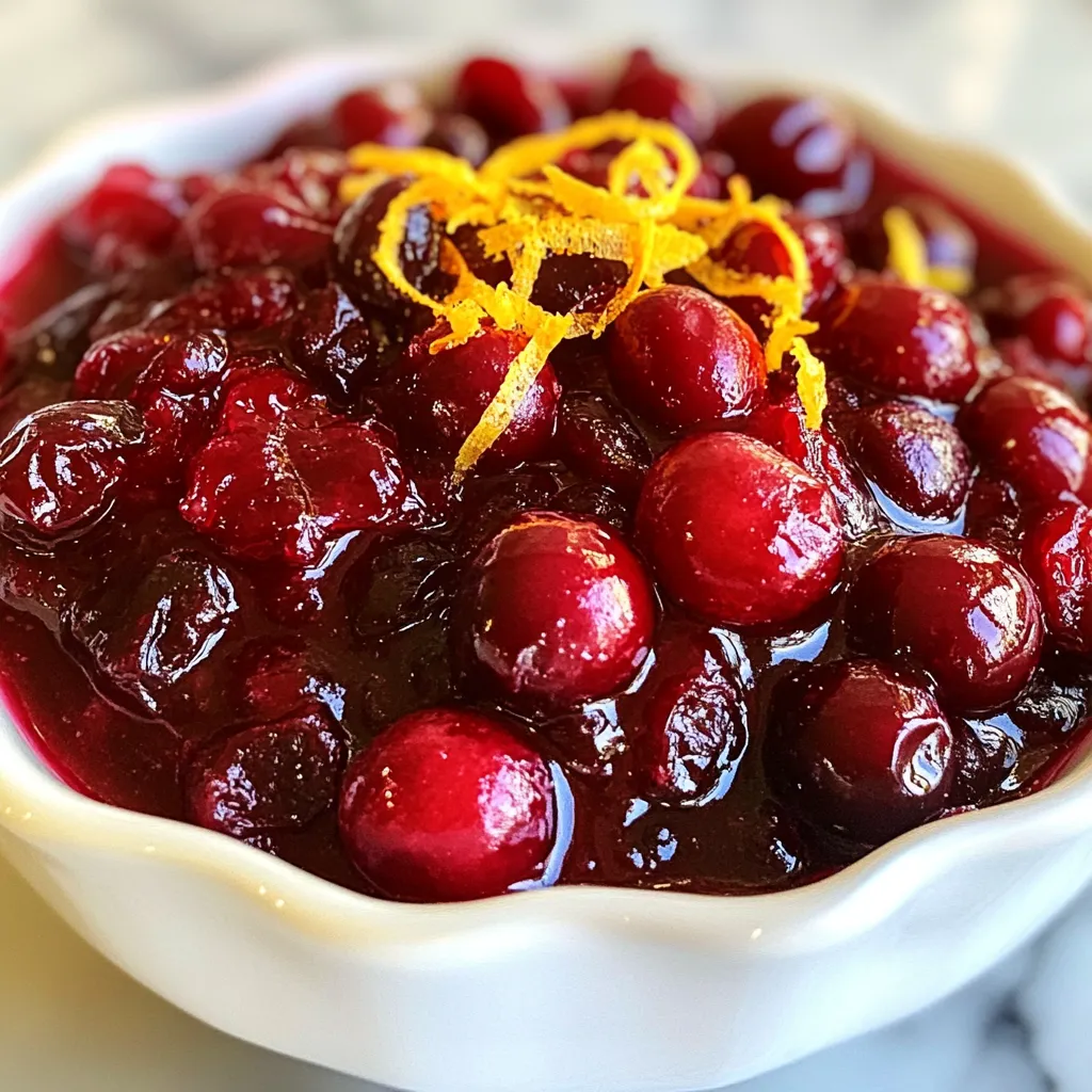 - 340 g frische Cranberries - 150 g getrocknete Kirschen, grob gehackt - 200 g Zucker - 240 ml Wasser - 1 Teelöffel Vanilleextrakt - 1/2 Teelöffel Zimt - Schale von 1 Orange (abgerieben) - Eine Prise Salz Bei der Zubereitung meiner Cranberry-Sauce mit getrockneten Kirschen sind frische Zutaten der Schlüssel. Ich verwende immer frische Cranberries, weil sie den besten Geschmack haben. Die getrockneten Kirschen bringen eine süße Note und schöne Textur. Zucker hilft, die Säure der Cranberries auszugleichen. Als weiteres brauche ich Wasser, um die Soße zu kochen. Vanilleextrakt gibt der Mischung einen warmen, süßen Geschmack. Zimt fügt Tiefe hinzu und passt gut zu den Kirschen. Die Schale einer Orange bringt Frische und einen Hauch von Zitrus. Eine kleine Prise Salz verstärkt alle Aromen und macht die Soße rund. Diese Kombination ergibt eine köstliche Sauce, die perfekt zu vielen Gerichten passt. Die Mischung aus frischen und getrockneten Früchten sorgt für ein tolles Geschmackserlebnis. {{ingredient_image_2}} Zuerst spülen Sie die frischen Cranberries unter kaltem Wasser ab. Entfernen Sie alle Stiele und beschädigten Beeren. Das ist wichtig, um die beste Qualität zu sichern. Wenn Sie die Cranberries sortieren, achten Sie auf die Farbe. Sie sollten glänzend und rot sein. In einem mittelgroßen Topf kombinieren Sie 240 ml Wasser und 200 g Zucker. Rühren Sie bei mittlerer Hitze, bis der Zucker ganz aufgelöst ist. Das sorgt für eine süße Basis. Jetzt fügen Sie die vorbereiteten Cranberries und 150 g grob gehackte getrocknete Kirschen hinzu. Bringen Sie die Mischung zum Köcheln. Kochen Sie die Sauce für etwa 10 bis 15 Minuten. Die Cranberries platzen und die Soße wird dick. Nach dem Köcheln rühren Sie 1 Teelöffel Vanilleextrakt, 1/2 Teelöffel Zimt und die Schale von 1 Orange ein. Eine Prise Salz verbessert den Geschmack. Nehmen Sie den Topf vom Herd und lassen Sie die Soße auf Raumtemperatur abkühlen. Sie wird beim Abkühlen noch dicker. Geben Sie die fertige Soße in eine Servierschüssel und stellen Sie sie in den Kühlschrank. So bleibt die Sauce frisch und lecker bis zum Servieren. Um die perfekte Konsistenz zu erreichen, achte auf die Kochzeiten und die Temperatur. Lass die Soße 10 bis 15 Minuten köcheln. Rühre regelmäßig um. Die Cranberries platzen auf und geben ihre Frische ab. Die Mischung wird dicker, je länger sie kocht. Achte darauf, dass du die Soße vom Herd nimmst, bevor sie zu dick wird. Beim Abkühlen wird sie noch fester. Für eine schöne Präsentation serviere die Soße in einer dekorativen Schüssel. Garniere sie mit frischer Orangenschale oder ganzen getrockneten Kirschen. So sieht die Soße toll aus und macht Eindruck. Du kannst auch einige ganze Cranberries um die Schüssel legen. Das gibt einen bunten Look. Du kannst die Süße und die Gewürze nach deinem Geschmack anpassen. Wenn du es süßer magst, füge etwas mehr Zucker hinzu. Probier auch andere Gewürze aus, wie Nelken oder Ingwer. Diese geben der Soße einen anderen Geschmack. Für einen fruchtigeren Kick kannst du mehr getrocknete Kirschen verwenden. So wird die Soße noch leckerer. Pro Tipps Frische Cranberries: Wählen Sie nur frische, feste Cranberries aus, die frei von Druckstellen sind, um die beste Qualität für Ihre Soße zu gewährleisten. Zuckeranpassung: Passen Sie die Zuckermenge nach Ihrem Geschmack an. Wenn Sie es weniger süß mögen, reduzieren Sie die Zuckermenge um 50 g. Einweichzeit für Kirschen: Für noch intensiveren Geschmack weichen Sie die getrockneten Kirschen 30 Minuten in warmem Wasser ein, bevor Sie sie hinzufügen. Variationen: Experimentieren Sie mit Gewürzen wie Muskatnuss oder Ingwer, um Ihrer Soße eine persönliche Note zu verleihen. {{image_4}} Wenn Sie etwas Neues ausprobieren möchten, können Sie andere getrocknete Früchte verwenden. Aprikosen, Feigen oder sogar Rosinen sind tolle Alternativen. Sie bringen einen anderen Geschmack und eine neue Textur in die Soße. Diese Früchte haben ihre eigene Süße, die gut mit den säuerlichen Cranberries harmoniert. Außerdem sind sie leicht zu finden und oft in jeder Küche vorhanden. Es gibt gesündere Alternativen, um die Süße zu erreichen. Statt Zucker können Sie Honig oder Agavendicksaft verwenden. Diese natürlichen Süßstoffe haben oft weniger Einfluss auf den Blutzuckerspiegel. Sie geben der Soße auch einen einzigartigen Geschmack. Achten Sie darauf, die Menge anzupassen. Sie brauchen oft weniger Honig als Zucker, da er süßer ist. Eine spannende Variante ist die Zugabe von Alkohol. Kirschwasser oder Rum können der Soße eine besondere Note geben. Diese Getränke verleihen der Soße Tiefe und Komplexität. Sie können die Aromen in kleinen Mengen hinzufügen, um den gewünschten Geschmack zu erzielen. Achten Sie darauf, nach dem Kochen hinzuzufügen, damit der Alkohol nicht verdampft. Die Cranberry-Sauce mit getrockneten Kirschen bleibt frisch, wenn Sie sie im Kühlschrank lagern. Nutzen Sie einen luftdichten Behälter. So bleibt die Soße saftig und behält ihren vollen Geschmack. Ich empfehle, die Sauce innerhalb von einer Woche zu verbrauchen. Die Haltbarkeit der Cranberry-Sauce beträgt etwa eine Woche im Kühlschrank. Achten Sie darauf, die Sauce vor jeder Verwendung gut zu riechen und zu schmecken. Wenn sie seltsam riecht oder die Textur sich verändert hat, entsorgen Sie sie. Sie können die Sauce auch für verschiedene Gerichte nutzen, wie zum Beispiel als Topping für Joghurt oder als Beilage zu Fleischgerichten. Um die Sauce einzufrieren, füllen Sie sie in einen gefriergeeigneten Behälter. Lassen Sie etwas Platz, da die Sauce beim Einfrieren expandiert. Sie können die Sauce bis zu drei Monate einfrieren. Zum Auftauen legen Sie die Sauce einfach über Nacht in den Kühlschrank. So bleibt der Geschmack erhalten und die Konsistenz bleibt angenehm. Cranberry-Sauce hält sich im Kühlschrank bis zu zwei Wochen. Lagern Sie sie in einem luftdichten Behälter. So bleibt die Sauce frisch und lecker. Wenn Sie die Sauce länger aufbewahren möchten, können Sie sie einfrieren. Achten Sie darauf, die Sauce in einem gefrierfesten Behälter zu lagern. So bleibt die Konsistenz nach dem Auftauen erhalten. Ja, Sie können die Sauce im Voraus machen. Sie schmeckt sogar besser, wenn sie ein paar Tage zieht. Bereiten Sie die Sauce bis zu einer Woche vor dem Servieren zu. Kühlen Sie sie dann im Kühlschrank. Vor dem Servieren einfach gut umrühren. Cranberry-Sauce passt perfekt zu vielen Gerichten. Sie ergänzt besonders gut gebratenes Fleisch wie Truthahn oder Schweinefleisch. Auch zu Käseplatten macht sie eine gute Figur. Probieren Sie sie mit Putenburgern oder sogar auf belegten Broten. Der süß-saure Geschmack bringt neue Aromen auf Ihren Teller. Die Sauce enthält Zucker, was für Diabetiker problematisch sein kann. Sie können jedoch die Zuckermenge reduzieren. Verwenden Sie stattdessen einen Süßstoff, der für Diabetiker geeignet ist. So genießen auch Diabetiker diese leckere Sauce. Achten Sie darauf, die Portionen klein zu halten. Cranberry-Sauce ist einfach zuzubereiten und vielseitig einsetzbar. Wir haben die Hauptzutaten wie frische Cranberries, Zucker und Gewürze besprochen. Die Schritt-für-Schritt-Anleitung hilft Ihnen, die perfekte Sauce zu kreieren. Denken Sie an Tipps zur Konsistenz und möglichen Anpassungen nach Ihrem Geschmack. Variationen bringen neue Ideen, wie die Verwendung anderer Trockenfrüchte oder gesunde Alternativen. Gut gelagerte und richtig eingefrorene Sauce hält länger. Genießen Sie Ihre selbstgemachte Cranberry-Sauce zu vielen Gerichten!