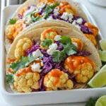 Für diese leckeren Tacos brauchen Sie folgende Hauptzutaten: - 1 mittelgroßer Blumenkohl, in Röschen geschnitten - 1 Tasse Weizenmehl - 1 Tasse Buttermilch (oder pflanzliche Milch) Der Blumenkohl ist die Hauptzutat. Er nimmt die Würze gut auf und wird knusprig. Weizenmehl hilft, die Röschen perfekt zu panieren. Buttermilch sorgt für einen tollen Geschmack und eine zarte Textur. Um den Blumenkohl richtig zu würzen, verwenden Sie: - 1 Teelöffel Knoblauchpulver - 1 Teelöffel Zwiebelpulver - 1 Teelöffel geräuchertes Paprikapulver - 1 Teelöffel Cayennepfeffer (nach Geschmack) - Salz und Pfeffer nach Geschmack Diese Gewürze geben den Röschen einen intensiven Geschmack. Das geräucherte Paprikapulver bringt eine rauchige Note. Cayennepfeffer kann die Schärfe erhöhen. Passen Sie die Menge an, je nach Vorliebe. Für die Tacos benötigen Sie auch: - 8 kleine Maistortillas - 1 Tasse fein geschnittenen roten Kohlsalat - ½ Tasse zerbröckelten Feta-Käse (oder vegane Alternative) - Frischen Koriander zur Garnierung - Limettenviertel zum Servieren Die Tortillas sind die Basis der Tacos. Der rote Kohlsalat bringt Frische und Knusprigkeit. Feta-Käse fügt eine salzige Note hinzu. Frischer Koriander und Limette runden das Gericht ab und sorgen für einen tollen Geschmack. Zuerst heizen Sie den Ofen auf 230 °C vor. Nehmen Sie ein Backblech und legen Sie es mit Backpapier aus. Das sorgt dafür, dass der Blumenkohl nicht anklebt. Bereiten Sie auch alle Zutaten vor, damit die Arbeit schneller geht. Messen Sie das Weizenmehl und die Gewürze ab. Dies macht den Kochprozess einfacher und schneller. Nehmen Sie den Blumenkohl und schneiden Sie ihn in kleine Röschen. Diese Stücke sind perfekt für die Tacos. In einer großen Schüssel mischen Sie das Weizenmehl mit Knoblauchpulver, Zwiebelpulver, geräuchertem Paprikapulver, Cayennepfeffer sowie Salz und Pfeffer. In einer separaten Schüssel geben Sie die Buttermilch. Tauchen Sie jedes Blumenkohlröschen zuerst in die Buttermilch. Lassen Sie dann die überschüssige Flüssigkeit abtropfen. Wenden Sie die Röschen in der Mehlmischung. Legen Sie sie auf das Backblech. Backen Sie die Röschen 20 bis 25 Minuten lang. Wenden Sie sie nach der Hälfte der Zeit, damit sie gleichmäßig knusprig werden. Nach dem Backen mischen Sie die Röschen mit der Buffalo-Sauce. Legen Sie sie erneut auf das Backblech und backen Sie sie für weitere 5 bis 10 Minuten. Während der Blumenkohl backt, nehmen Sie die Tortillas. Erwärmen Sie sie in einer trockenen Pfanne bei mittlerer Hitze. Jede Tortilla braucht etwa 30 Sekunden auf jeder Seite. Dann können Sie die Tacos zusammenstellen. Nehmen Sie eine Tortilla und fügen Sie eine großzügige Menge Blumenkohl hinzu. Dann kommt der rote Kohlsalat, der Feta-Käse und der frische Koriander. Servieren Sie die Tacos mit Limettenvierteln zum Beträufeln. Die ideale Backtemperatur für die Crispy Buffalo Cauliflower Tacos liegt bei 230 °C. Diese Temperatur sorgt für eine knusprige Textur. Backe den Blumenkohl 20 bis 25 Minuten. Wende die Röschen nach der Hälfte der Zeit. So werden sie gleichmäßig goldbraun und knusprig. Die Schärfe kannst du einfach anpassen. Nutze weniger Cayennepfeffer für milde Tacos. Für mehr Schärfe füge zusätzliche Buffalo-Sauce hinzu. Experimentiere mit Gewürzen wie Paprika oder Kreuzkümmel, um neue Aromen zu entdecken. Das ermöglicht dir, die Tacos nach deinem Geschmack zu gestalten. Hast du Reste? Kein Problem! Bewahre sie in einem luftdichten Behälter im Kühlschrank auf. So bleiben sie frisch. Du kannst die Reste aufwärmen, entweder im Ofen oder in der Mikrowelle. Das macht die Tacos schnell wieder lecker. {{image_4}} Wenn du eine vegane Option möchtest, ersetze die Buttermilch. Nutze einfach pflanzliche Milch, wie Mandel- oder Hafermilch. Für den Käse kannst du veganen Feta verwenden. Er schmeckt gut und hat die richtige Textur. So bleiben die Tacos lecker und vegan. Du kannst die Tacos nach deinem Geschmack anpassen. Probiere Avocado oder Guacamole für eine cremige Note. Auch schwarze Bohnen sind eine tolle Füllung. Sie fügen Protein hinzu und machen die Tacos herzhaft. Frisch gehackte Jalapeños bringen extra Schärfe. Du kannst auch Mais oder Tomaten hinzufügen, um mehr Farbe und Geschmack zu bekommen. Die Buffalo-Sauce ist der Star der Tacos. Aber du kannst sie variieren. Wenn du es milder magst, mische die Buffalo-Sauce mit etwas Joghurt oder Sauerrahm. Das macht die Sauce cremiger und weniger scharf. Für mehr Würze kannst du zusätzliche Gewürze wie Sriracha oder Chili-Pulver hinzuzufügen. So findest du die perfekte Balance für deinen Geschmack. Wenn du Reste von deinen Crispy Buffalo Cauliflower Tacos hast, lagere sie am besten in einem luftdichten Behälter. So bleiben die Tacos frisch und knusprig. Stelle sicher, dass der Blumenkohl abgekühlt ist, bevor du ihn in den Behälter gibst. Du kannst die Tacos auch aufteilen, um sie einfacher wieder aufzuwärmen. Um die Tacos wieder knusprig zu machen, empfehle ich, sie im Ofen aufzuwärmen. Heize den Ofen auf 180 °C vor. Lege die Tacos auf ein Backblech und backe sie für etwa 10 Minuten. Dadurch wird der Blumenkohl wieder warm und knusprig. Du kannst sie auch in einer Pfanne bei mittlerer Hitze aufwärmen, wenn du es schneller magst. Die Zutaten für die Tacos haben verschiedene Haltbarkeiten. Der Blumenkohl bleibt im Kühlschrank etwa 3 bis 5 Tage frisch. Die Buffalo-Sauce kann bis zu zwei Wochen halten, wenn sie gut verschlossen ist. Maistortillas bleiben etwa eine Woche frisch, wenn sie richtig gelagert werden. Achte darauf, alle Zutaten gut zu verpacken, um ihre Frische zu erhalten. Ja, du kannst den Blumenkohl frittieren. Die Textur wird dann noch knuspriger. Tauche die Röschen in die Buttermilch und dann in die Mehlmischung. Erhitze ausreichend Öl in einer Pfanne. Frittiere die Röschen goldbraun. Achte darauf, sie nicht zu überfüllen, damit sie gleichmäßig garen. Frittieren bringt ein anderes Geschmackserlebnis. Probiere es aus, wenn du eine knusprige Variante magst! Zu den Crispy Buffalo Cauliflower Tacos passen viele Beilagen. Hier sind einige tolle Ideen: - Guacamole für eine cremige Note - Salsa für frisches Aroma - Sour Cream oder vegane Alternativen - Ein einfacher grüner Salat - Gegrilltes Gemüse für mehr Geschmack Diese Beilagen ergänzen die Tacos perfekt und bringen zusätzliche Aromen. Selbstgemachte Buffalo-Sauce hat oft einen frischeren Geschmack. Du kannst die Schärfe und Aromen ganz nach deinem Wunsch anpassen. Mische Butter mit scharfer Sauce, und füge etwas Knoblauch hinzu. Gekaufte Sauce ist schnell und einfach. Sie spart Zeit, wenn du es eilig hast. Beide Optionen haben ihre Vorzüge. Probiere beide aus und finde deinen Favoriten! Crispy Buffalo Cauliflower Tacos sind einfach und lecker. Wir haben die Hauptzutaten und Gewürze besprochen. Die Schritt-für-Schritt-Anleitung macht die Zubereitung leicht. Tipps helfen Ihnen, perfekte Tacos zu erstellen. Variationen bieten Spaß mit neuen Aromen. Denken Sie daran, wie man Reste lagert und aufwärmt. Kochen soll Freude bringen! Probieren Sie diese Tacos und lassen Sie sich von den Aromen überraschen.