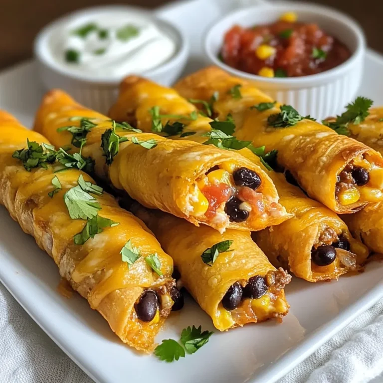 Für die Käse Taco Stäbchen brauchen Sie folgende Hauptzutaten: - 450 g gemahlenes Puten- oder Rindfleisch - 1 Paket Taco-Gewürzmischung - 240 g schwarze Bohnen, abgetropft und abgespült - 240 g Mais (frisch, gefroren oder aus der Dose) - 100 g geriebener Cheddarkäse - 120 g Frischkäse, weich - 60 g frischer Koriander, gehackt - 1 Packung Kühlschrank-Pizzateig - 1 Ei (für die Ei-Wäsche) Jede dieser Zutaten trägt zu einem tollen Geschmack bei. Das Fleisch gibt eine herzhafte Basis, während die Bohnen und der Mais eine schöne Textur bieten. Der Käse sorgt für die nötige Cremigkeit. Die Taco-Gewürzmischung ist der Star in diesem Rezept. Sie bringt die Aromen zusammen. Sie können auch andere Gewürze wie Kreuzkümmel oder Paprika hinzufügen, um den Geschmack zu erweitern. Frischer Koriander fügt Frische hinzu und rundet das Gericht ab. Zu den Käse Taco Stäbchen passen viele Dips gut. Salsa ist eine beliebte Wahl. Sauerrahm bringt eine köstliche, cremige Note. Sie können auch Guacamole oder eine scharfe Sauce servieren. Diese Beilagen machen das Essen noch spannender und schmackhafter. {{ingredient_image_2}} Heize deinen Ofen auf 200°C vor. Nimm ein Backblech und lege es mit Backpapier aus. So bleiben die Stäbchen nicht kleben und du hast weniger zu reinigen. Nimm eine Pfanne und erhitze sie bei mittlerer Hitze. Gib das gemahlene Puten- oder Rindfleisch hinein und brate es, bis es ganz durch ist. Lass überschüssiges Fett abtropfen. Füge dann die Taco-Gewürzmischung und einen Spritzer Wasser hinzu. Rühre alles gut um und koche die Mischung 2-3 Minuten lang weiter. So verbinden sich die Gewürze gut mit dem Fleisch. Gib die abgetropften schwarzen Bohnen, den Mais, den geriebenen Cheddar, den weichen Frischkäse und den gehackten Koriander in die Pfanne. Rühre alles um, bis der Käse schmilzt und gut vermischt ist. Nimm die Pfanne vom Herd und lass die Füllung kurz abkühlen. So wird die Mischung leichter zu handhaben. Rolle den Kühlschrank-Pizzateig auf einer leicht bemehlten Fläche zu einem Rechteck aus. Der Teig sollte etwa 0,5 cm dick sein. Schneide den Teig in Streifen von etwa 7,5 cm Breite. Diese Streifen werden die Basis für deine Taco-Stäbchen. Nimm einen großzügigen Löffel der Füllung und lege ihn an ein Ende eines Teigstreifens. Rolle den Teig über die Füllung und drücke die Ränder fest zusammen, um sie zu versiegeln. Lege jedes Stäbchen mit der Nahtseite nach unten auf das Backblech. So halten sie beim Backen besser zusammen. Schlage das Ei in einer kleinen Schüssel auf. Bestreiche die Oberseiten der Taco-Stäbchen mit der Ei-Wäsche. So bekommen sie eine schöne goldene Farbe. Backe die Taco-Stäbchen im vorgeheizten Ofen für 15-20 Minuten. Sie sind fertig, wenn sie goldbraun und aufgegangen sind. Um die perfekten Käse Taco Stäbchen zu kreieren, achte auf die Füllung. Sie sollte gut gewürzt sein. Die Mischung aus Fleisch, Bohnen und Käse gibt viel Geschmack. Achte darauf, dass der Käse gut schmilzt. Das macht die Stäbchen besonders lecker. Rolle den Pizzateig dünn aus. So wird die Kruste knusprig und goldbraun. Ein häufiger Fehler ist, die Füllung zu überladen. Wenn du zu viel hineingibst, platzen die Stäbchen. Achte auch darauf, den Teig gut zu versiegeln. Wenn die Ränder offen bleiben, läuft die Füllung beim Backen heraus. Ein weiterer Fehler ist, die Stäbchen nicht lange genug zu backen. Sie sollten goldbraun und aufgegangen sein. Serviere die Taco Stäbchen warm für den besten Geschmack. Salsa oder Sauerrahm sind perfekte Dips. Du kannst auch Guacamole oder Pico de Gallo anbieten. Das bringt frische Aromen ins Spiel. Für einen besonderen Twist, füge etwas Limettensaft über die Stäbchen hinzu. Das gibt einen frischen Kick, der super schmeckt. Pro Tipps Fleisch gut würzen: Stellen Sie sicher, dass das gewürzte Fleisch gut durchmischt ist, um einen gleichmäßigen Geschmack in jedem Bissen zu gewährleisten. Teig gut versiegeln: Achten Sie darauf, die Ränder des Teigs gut zu drücken, damit die Füllung beim Backen nicht herausläuft. Variationen ausprobieren: Experimentieren Sie mit verschiedenen Käsesorten oder Füllungen wie Gemüse oder Hühnchen, um neue Geschmäcker zu entdecken. Stäbchen frisch servieren: Die Taco-Stäbchen sind am besten, wenn sie frisch aus dem Ofen kommen. Halten Sie sie warm, bis Sie bereit sind, sie zu servieren. {{image_4}} Wenn du eine vegetarische Option möchtest, kann ich dir helfen! Du kannst das Fleisch durch Quinoa oder Tofu ersetzen. Beide sind proteinreich und nehmen den Geschmack gut auf. Füge auch mehr Bohnen hinzu, um die Füllung sättigender zu machen. Diese Variante bleibt lecker und nahrhaft. Käse ist der Star in diesem Rezept. Aber warum nicht auch andere Käsesorten testen? Probiere Mozzarella für einen zähflüssigen Effekt oder Feta für einen salzigen Kick. Gouda oder Pepper Jack bringen einen neuen Geschmack ins Spiel. Experimentiere mit verschiedenen Käsesorten, um dein perfektes Käse Taco Stäbchen zu finden. Zusätzliche Füllungen machen die Taco Stäbchen noch aufregender. Du kannst Avocado oder Paprika hinzufügen. Auch Jalapeños bringen einen scharfen Geschmack. Denk daran, die Füllungen in kleinen Mengen hinzuzufügen, damit der Teig nicht zu voll wird. So bleiben deine Stäbchen knusprig und lecker. Um die restlichen Käse Taco Stäbchen frisch zu halten, legen Sie sie in einen luftdichten Behälter. Stellen Sie sicher, dass der Behälter gut verschlossen ist. So bleibt der Geschmack erhalten und die Stäbchen trocknen nicht aus. Lagern Sie die Taco-Stäbchen im Kühlschrank. Sie bleiben dort bis zu drei Tage frisch. Wenn Sie die Taco-Stäbchen wieder aufwärmen möchten, nutzen Sie den Ofen. Heizen Sie ihn auf 180°C vor. Legen Sie die Stäbchen auf ein Backblech und backen Sie sie für etwa 10 Minuten. So werden sie knusprig und warm. Alternativ können Sie auch eine Mikrowelle verwenden. Legen Sie die Stäbchen auf einen mikrowellenfesten Teller und erwärmen Sie sie in kurzen Intervallen. Achten Sie darauf, nicht zu lange zu erhitzen, um die Stäbchen nicht zäh zu machen. Die Haltbarkeit der Zutaten ist unterschiedlich. Gemahlenes Fleisch sollte innerhalb von ein bis zwei Tagen verwendet werden, wenn es nicht gekocht ist. Schwarze Bohnen und Mais in Dosen sind lange haltbar und können mehrere Monate im Vorrat bleiben. Frischkäse bleibt im Kühlschrank etwa eine Woche frisch, während geriebener Käse bis zu zwei Wochen haltbar ist. Achten Sie darauf, alle Zutaten gut zu lagern, um ihre Frische zu erhalten. Ja, Sie können die Taco-Stäbchen im Voraus machen. Bereiten Sie die Füllung und den Teig vor. Rollen Sie die Stäbchen und legen Sie sie auf ein Backblech. Decken Sie sie ab und stellen Sie sie in den Kühlschrank. Backen Sie sie kurz vor dem Servieren. So sparen Sie Zeit und genießen frische Snacks. Zu Käse Taco Stäbchen passen viele Dips gut. Salsa ist eine beliebte Wahl. Sie können auch Sauerrahm verwenden. Guacamole ist lecker und cremig. Für etwas Schärfe probieren Sie eine scharfe Salsa oder Dip. Diese Dips ergänzen den Geschmack und machen das Essen noch besser. Die Taco-Stäbchen sind nicht glutenfrei, wenn Sie Pizzateig verwenden. Es gibt jedoch glutenfreie Pizzateige. Achten Sie darauf, glutenfreie Zutaten zu wählen. So können auch Menschen mit Glutenunverträglichkeit diese leckeren Stäbchen genießen. Das Backen der Käse Taco Stäbchen dauert etwa 15-20 Minuten. Achten Sie darauf, dass sie goldbraun sind. Überprüfen Sie die Stäbchen nach 15 Minuten. Sie sollten aufgegangen und knusprig sein. Dann sind sie bereit zum Genießen! Käse Taco Stäbchen sind einfach und lecker. Wir haben die besten Zutaten, Gewürze und Dips besprochen. Mit der Schritt-für-Schritt Anleitung war es leicht, sie selbst zu machen. Ich teilte Tipps, um häufige Fehler zu vermeiden. Variationen helfen, sie an deinen Geschmack anzupassen. Zum Schluss ist die richtige Lagerung wichtig, um Reste frisch zu halten. Diese Taco-Stäbchen sind eine großartige Ergänzung für jeden Snack-Tisch. Probier sie aus und genieße deine eigene Kreation!