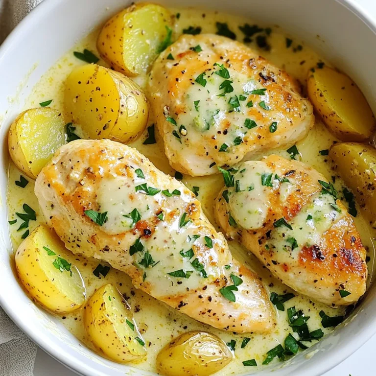 - 4 Hähnchenbrustfilets ohne Haut und Knochen - 680 g Babykartoffeln, halbiert - 240 ml Hühnerbrühe Die Hähnchenbrustfilets sind die Hauptquelle für Protein in diesem Gericht. Sie bleiben zart und saftig, wenn sie langsam garen. Babykartoffeln sind perfekt, weil sie klein sind und keinen zusätzlichen Schnitt benötigen. Die Hühnerbrühe bringt Geschmack und Feuchtigkeit ins Gericht. - 4 Knoblauchzehen, fein gehackt - 100 g geriebener Parmesan Käse - 1 Esslöffel italienische Gewürzmischung Knoblauch gibt einen starken und köstlichen Geschmack. Parmesan Käse schmilzt schön und macht die Sauce cremig. Die italienische Gewürzmischung fügt eine aromatische Tiefe hinzu, die das Gericht lebendig macht. Paprika, Salz und Pfeffer runden die Aromen ab. - 120 ml Schlagsahne (oder Halbfett-Sahne) - Frische Petersilie, gehackt (zum Garnieren) Die Schlagsahne macht die Sauce besonders cremig. Frische Petersilie sorgt für Farbe und einen frischen Geschmack. Sie bringt auch einen schönen Kontrast zur Sahnesauce. {{ingredient_image_2}} Zuerst waschen wir die Babykartoffeln gut. Du möchtest sicherstellen, dass sie sauber sind. Halbiere sie, wenn sie größer sind. Nächste, hacken wir den Knoblauch fein. Du brauchst vier Zehen. Denke daran, die Petersilie für die Garnierung zu schneiden. Frisch ist immer besser! Jetzt kommt der spaßige Teil! Lege die halbierten Kartoffeln gleichmäßig auf den Boden des Crockpots. Sie bilden die perfekte Basis. Dann würze die Hähnchenbrustfilets. Mische den gehackten Knoblauch, italienische Gewürzmischung, Paprika, Salz und Pfeffer in einer Schüssel. Reibe diese Mischung gut über die Hähnchen. Danach lege die gewürzten Hähnchenbrustfilets auf die Kartoffeln. Gieße jetzt die Hühnerbrühe vorsichtig über das Hähnchen und die Kartoffeln. Achte darauf, dass das Hähnchen leicht in der Flüssigkeit schwimmt. Jetzt decke den Crockpot ab. Koche auf niedriger Stufe für sechs bis sieben Stunden oder auf hoher Stufe für drei bis vier Stunden. Das Hähnchen sollte zart und durchgegart sein. In den letzten 30 Minuten, füge die Schlagsahne und den geriebenen Parmesan hinzu. Rühre alles gut um und passe das Salz und den Pfeffer nach deinem Geschmack an. - Verwendung von frischen Kräutern: Frische Kräuter machen das Gericht lebendig. Ich empfehle, frisch gehackte Petersilie zu nutzen. Sie gibt dem Hähnchen und den Kartoffeln einen frischen Kick. - Anpassungen bei der Gewürzmischung: Du kannst auch andere Gewürze ausprobieren. Füge etwas Thymian oder Rosmarin hinzu für mehr Aroma. Diese Kräuter passen gut zu Hähnchen und Kartoffeln. - Wie man das Hähnchen saftig hält: Um das Hähnchen saftig zu halten, achte darauf, dass du es gut würzt. Lege die Hähnchenbrustfilets auf die Kartoffeln, damit sie in der Brühe garen. Das hilft, die Feuchtigkeit zu bewahren. - Empfehlungen für die Kartoffelvariationen: Du kannst auch andere Kartoffelsorten verwenden. Süßkartoffeln oder Yukon Gold sind tolle Alternativen. Diese geben deinem Gericht eine neue Note. - Ideen für Beilagen: Serviere den Knoblauch Parmesan Crockpot Hähnchen mit einem frischen grünen Salat. Das sorgt für eine schöne Balance. Auch ein einfaches Baguette passt gut dazu, um die Sauce aufzutunken. - Vorschläge für die Präsentation: Achte darauf, das Gericht schön anzurichten. Verwende eine große Platte und platziere das Hähnchen und die Kartoffeln ansprechend. Bestreue alles mit frischer Petersilie für einen schönen Farbkontrast. Pro Tipps Hähnchen marinieren: Lasse die Hähnchenbrustfilets vor dem Garen mindestens 30 Minuten in der Gewürzmischung marinieren, um den Geschmack zu intensivieren. Kartoffeln vorkochen: Wenn du die Zeit hast, koche die Babykartoffeln für 10 Minuten vor, um die Garzeit im Crockpot zu verkürzen und sie besonders zart zu machen. Cremige Konsistenz: Um eine besonders cremige Sauce zu erhalten, verwende Vollfett-Schlagsahne anstelle von Halbfett-Sahne. Frische Kräuter hinzufügen: Ergänze das Gericht mit frischen Kräutern wie Thymian oder Rosmarin für zusätzlichen Geschmack und ein aromatisches Aroma. {{image_4}} Du kannst das Gericht mit mehr Gemüse aufpeppen. Karotten und Brokkoli sind tolle Optionen. Karotten geben eine süße Note. Brokkoli bringt Farbe und Nährstoffe. Schneide die Karotten in kleine Stücke. Den Brokkoli kannst du in Röschen teilen. Füge das Gemüse in den Crockpot, bevor du das Hähnchen hinzufügst. So garen sie perfekt. Wenn du Abwechslung willst, probiere andere Proteine. Schweinefleisch eignet sich gut. Verwende zum Beispiel Schweinefilet. Schneide es in Stücke und würze gleich wie das Hähnchen. Tofu ist eine gute vegetarische Wahl. Nimm festen Tofu und schneide ihn in Würfel. Tofu saugt die Aromen gut auf. Du kannst die Garzeit anpassen, falls nötig. Falls du glutenfrei essen möchtest, gibt es einfache Lösungen. Ersetze die Schlagsahne durch Kokosmilch oder eine glutenfreie Sahnealternative. Das macht das Gericht leicht und lecker. Achte darauf, die Brühe glutenfrei zu wählen. So bleibt alles gesund und schmackhaft. Nach dem Essen bleiben oft köstliche Reste. Du kannst die Reste in einem luftdichten Behälter aufbewahren. Stelle sicher, dass das Gericht vollständig abgekühlt ist, bevor du es in den Kühlschrank stellst. So bleibt alles frisch. Ich empfehle, die Reste innerhalb von drei bis vier Tagen zu essen. Wenn du die Reste gut verschließt, schütze sie vor Gerüchen im Kühlschrank. Wenn du das Gericht länger aufbewahren möchtest, kannst du es einfrieren. Hier ist eine einfache Anleitung: 1. Lass das Gericht vollständig abkühlen. 2. Teile das Essen in Portionen auf, um es einfach zu verwenden. 3. Lege jede Portion in einen luftdichten Behälter oder einen Gefrierbeutel. 4. Beschrifte die Behälter mit dem Datum. 5. Friere das Gericht ein. So bleibt es bis zu drei Monate frisch. Zum Auftauen nimmst du das Gericht einfach aus dem Gefrierfach. Lass es über Nacht im Kühlschrank auftauen. Du kannst es dann in der Mikrowelle oder im Topf erhitzen. Die Reste sind im Kühlschrank etwa drei bis vier Tage genießbar. Achte darauf, dass das Gericht gut verschlossen ist. Wenn du das Gericht eingefroren hast, bleibt es bis zu drei Monate haltbar. Überprüfe immer auf Geruch und Aussehen, bevor du es isst. Das Hähnchen benötigt für die Zubereitung im Crockpot je nach Stufe unterschiedliche Zeiten. Auf niedriger Stufe dauert das Garen etwa 6 bis 7 Stunden. Wenn du es eilig hast, kannst du die hohe Stufe wählen. Dann dauert es nur 3 bis 4 Stunden. Achte darauf, dass das Hähnchen innen 75 °C erreicht, um sicherzustellen, dass es durchgegart ist. Ja, du kannst andere Käsesorten ausprobieren. Gouda oder Mozzarella sind gute Alternativen. Sie schmelzen schön und geben einen tollen Geschmack. Wenn du etwas Würziges möchtest, probiere Feta oder Blauschimmelkäse. Diese Käse bringen eine interessante Note in das Gericht. Ja, es gibt Möglichkeiten, die Kochzeit zu verkürzen. Du kannst die Hähnchenbrustfilets in kleinere Stücke schneiden. So garen sie schneller. Eine andere Methode ist, die Kartoffeln vor dem Garen leicht vorzukochen. Dadurch wird die Gesamtzeit ebenfalls kürzer. Mit frischen Zutaten und einfachen Schritten machen Sie ein köstliches Gericht. Hähnchen, Kartoffeln und Gewürze legen den Grundstein. Sie können den Geschmack mit frischen Kräutern noch verbessern. Variieren Sie die Rezepte nach Ihrem Wunsch und halten Sie Reste frisch. Bedenken Sie die verschiedenen Optionen und nutzen Sie wertvolle Tipps. So wird Ihr Essen schnell zum Hit. Kochen macht Spaß, und jeder kann es einfach umsetzen. Sehen Sie selbst, wie lecker es wird!