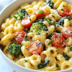 Für mein One-Pot Veggie Mac and Cheese brauchst du: - 2 Tassen Ellbogen-Makkaroni - 1 Esslöffel Olivenöl - 1 kleine Zwiebel, fein gehackt - 2 Knoblauchzehen, zerdrückt - 1 Tasse Brokkoliröschen - 1 Tasse Kirschtomaten, halbiert - 1 Tasse Babyspinat - 3 Tassen Gemüsebrühe - 1 ½ Tassen geriebener scharfer Cheddar-Käse - ½ Tasse geriebener Parmesan-Käse - 1 Teelöffel Paprika - Salz und Pfeffer nach Geschmack - Frische Petersilie, gehackt (zum Garnieren) Frische Zutaten machen den Unterschied. Achte darauf, dass die Zwiebeln fest sind. Die Haut sollte glänzen. Brokkoli kann frisch und grün sein, ohne braune Stellen. Wähle reife Kirschtomaten, die fest und rot sind. Babyspinat sollte knackig und grün aussehen. Verwende immer die besten Zutaten, um den Geschmack zu verbessern. Wenn du keinen Cheddar hast, probiere Gouda oder Mozzarella. Diese Käsesorten schmelzen gut. Für einen schärferen Geschmack kannst du auch Pepper Jack verwenden. Veganer Käse ist auch eine Option, wenn du milchfrei bist. Stelle sicher, dass du die Käsesorten an deinen Geschmack anpasst. {{ingredient_image_2}} Zuerst wasche das Gemüse gut. Schneide die Zwiebel in kleine Stücke. Zerdrücke die Knoblauchzehen. Nimm die Brokkoliröschen und halbiere die Kirschtomaten. Lass den Babyspinat ganz. Diese Schritte sorgen für einen guten Geschmack. Erhitze das Olivenöl in einem großen Topf. Füge die Zwiebeln hinzu und brate sie etwa 3-4 Minuten. Sie sollten weich und durchsichtig sein. Jetzt kommt der Knoblauch. Füge ihn für 30 Sekunden hinzu, bis er duftet. Dann gib die Ellbogen-Makkaroni, Gemüsebrühe, Brokkoli und Kirschtomaten dazu. Würze mit Paprika, Salz und Pfeffer. Bringe die Mischung zum Kochen und decke den Topf ab. Lasse alles 8-10 Minuten köcheln. Rühre zwischendurch um, bis die Pasta gar ist. Wenn die Pasta fertig ist, rühre den Babyspinat ein. Warte 1-2 Minuten, bis er verwelkt. Nimm den Topf vom Herd. Jetzt kommt der beste Teil: der Käse! Füge den scharfen Cheddar und Parmesan schrittweise hinzu. Rühre gut um, bis alles cremig ist. Schmecke das Gericht ab und passe die Würze nach Bedarf an. Um überkochte Pasta zu vermeiden, achten Sie auf die Kochzeit. Kochen Sie die Makkaroni nur bis sie al dente sind. Rühren Sie die Pasta regelmäßig um, während sie kocht. Dies verhindert, dass sie am Boden kleben bleibt. Wenn die Pasta gar ist, nehmen Sie sie sofort vom Herd. Für die beste cremige Konsistenz verwenden Sie scharfen Cheddar und Parmesan. Cheddar schmilzt gut und gibt einen tollen Geschmack. Parmesan sorgt für einen reichhaltigen, nussigen Geschmack. Mischen Sie die Käsesorten langsam ein, damit sie gleichmäßig schmelzen. So wird Ihr Gericht schön cremig. Passen Sie die Gewürze nach Ihrem Geschmack an. Fügen Sie mehr Paprika oder etwas Cayennepfeffer für mehr Hitze hinzu. Für einen frischen Geschmack können Sie auch frische Kräuter wie Thymian oder Basilikum verwenden. Experimentieren Sie mit Gewürzen, um neue Aromen zu entdecken. Pro Tipps Käsewahl: Verwenden Sie eine Kombination aus verschiedenen Käsesorten, um den Geschmack zu intensivieren. Neben Cheddar und Parmesan können auch Gouda oder Mozzarella hinzugefügt werden. Gemüsevariationen: Experimentieren Sie mit verschiedenen Gemüsesorten wie Zucchini, Paprika oder Karotten, um das Gericht nach Saison und Geschmack anzupassen. Würzen: Fügen Sie zusätzliche Gewürze wie Knoblauchpulver oder italienische Kräuter hinzu, um noch mehr Geschmack zu erzielen. Vorbereitung: Bereiten Sie die Makkaroni und das Gemüse im Voraus vor, um die Zubereitungszeit während der Woche zu verkürzen. Sie können alles in einem luftdichten Behälter im Kühlschrank aufbewahren. {{image_4}} Fügen Sie Hühnchen oder Tofu hinzu, um mehr Protein zu erhalten. Für Hühnchen nutzen Sie gekochte Stücke. Diese geben Geschmack und machen das Gericht herzhaft. Wenn Sie Tofu verwenden, wählen Sie festen Tofu. Schneiden Sie ihn in Würfel und braten Sie ihn vor dem Hinzufügen an. So wird er knusprig und lecker. Sie können das Gemüse nach Ihrem Geschmack ändern. Zucchini, Paprika oder Erbsen sind tolle Optionen. Diese Gemüse geben frische Farben und neue Aromen. Denken Sie daran, sie klein zu schneiden, damit sie gleichmäßig garen. Mischen Sie verschiedene Sorten, um ein buntes Gericht zu schaffen, das ansprechend aussieht. Wenn Sie glutenfrei essen, gibt es viele Alternativen. Verwenden Sie glutenfreie Makkaroni aus Reis oder Linsen. Diese sind leicht zu finden und schmecken gut. Achten Sie beim Kochen auf die Zeit, da glutenfreie Pasta oft schneller gar wird. So bleibt Ihr Gericht lecker und gesund, ohne Gluten. Um die Reste von deinem One-Pot Veggie Mac and Cheese gut zu lagern, nimm einen luftdichten Behälter. Fülle die Reste ab und lass sie abkühlen. Du kannst sie bis zu drei Tage im Kühlschrank aufbewahren. Wenn du mehrere Portionen hast, teile sie in kleinere Behälter auf. So hast du immer eine schnelle Mahlzeit bereit. Um die Reste aufzuwärmen, kannst du die Mikrowelle oder den Herd benutzen. Wenn du die Mikrowelle verwendest, stelle die Leistung auf mittlere Stufe. Erwärme es in kurzen Intervallen von 1 bis 2 Minuten. Rühre zwischendurch um, damit es gleichmäßig warm wird. Wenn du den Herd benutzt, gib die Reste in einen Topf. Füge ein wenig Gemüsebrühe oder Milch hinzu, um die Cremigkeit zu erhalten. Erhitze es bei niedriger Hitze und rühre gut um. Im Kühlschrank hält sich dein Veggie Mac and Cheese etwa 3 Tage. Wenn du es länger aufbewahren willst, kannst du es einfrieren. In einem gefrierfesten Behälter bleibt es bis zu drei Monate frisch. Achte darauf, die Reste gut zu verpacken, um Gefrierbrand zu vermeiden. Zum Auftauen, nimm es einfach einen Tag vorher aus dem Gefrierfach und lasse es im Kühlschrank auftauen. Um die Konsistenz anzupassen, können Sie die Brühe variieren. Mögen Sie es cremiger? Fügen Sie weniger Brühe hinzu. Für eine dünnere Mischung nehmen Sie mehr Brühe. Ein weiterer Trick ist, mehr Käse zu nutzen. Käse macht das Gericht reichhaltiger. Wenn Sie die Pasta al dente mögen, kochen Sie sie kürzer. Dieses Rezept ist nicht vegan. Es enthält Käse wie Cheddar und Parmesan. Für eine vegane Variante ersetzen Sie die Käsesorten durch pflanzliche Alternativen. Viele Supermärkte bieten jetzt veganen Käse an. Achten Sie darauf, auch die Brühe zu prüfen. Einige Brühen enthalten tierische Produkte. Ja, Sie können die Makkaroni im Voraus zubereiten. Kochen Sie die Pasta und das Gemüse wie beschrieben. Lassen Sie die Mischung abkühlen und bewahren Sie sie im Kühlschrank auf. Sie können die Makkaroni bis zu drei Tage aufbewahren. Erwärmen Sie sie einfach vor dem Servieren. Fügen Sie eventuell etwas Brühe hinzu, um die Konsistenz zu verbessern. In diesem Blogbeitrag haben wir die wichtigen Zutaten und deren Auswahl besprochen. Wir haben Schritt für Schritt gelernt, wie man die Makkaroni und das Gemüse zubereitet. Tipps und Tricks helfen dir, die perfekte Konsistenz zu erreichen und die Pasta nicht zu überkochen. Variationen bieten dir viele Möglichkeiten, das Rezept anzupassen. Schließlich hast du nützliche Infos zur Lagerung und häufige Fragen gefunden. Probiere die Ideen aus und genieße ein leckeres Gericht!