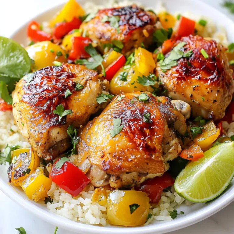 Für dieses leckere Gericht benötigst du: - 4 Hühnerschenkel, mit Knochen und Haut - 1 Tasse Langkornreis - 1 Dose Kokosmilch (400 ml) - 1 Tasse Hühnerbrühe - 1 rote Paprika, gewürfelt - 1 grüne Paprika, gewürfelt - 1 kleine Zwiebel, fein gehackt - 3 Knoblauchzehen, gehackt - 1 Teelöffel frischer Ingwer, gerieben Die Gewürze machen das Gericht besonders: - 1 Teelöffel Piment - 1/2 Teelöffel Kurkuma - 1/2 Teelöffel Cayennepfeffer (nach gewünschter Schärfe anpassen) - 1 Teelöffel getrockneter Thymian - Salz und Pfeffer nach Geschmack - 2 Esslöffel Pflanzenöl Um das Gericht zu verfeinern, empfehle ich: - Frischer Koriander oder Petersilie zum Garnieren - Limettenschnitze zum Servieren Jede Zutat trägt zur Gesamtwirkung bei. Die Kombination aus Hühnchen, Reis und Gemüse gibt dir die Aromen der Karibik. {{ingredient_image_2}} Beginne mit den Hühnerschenkeln. Lege sie in eine große Schüssel. Streue Salz, Pfeffer, Piment, Kurkuma, Cayennepfeffer und Thymian darüber. Reibe die Gewürze gut unter die Haut. So wird das Hühnchen lecker und saftig. Erhitze das Pflanzenöl in einer großen Pfanne. Die Hitze sollte mittel bis hoch sein. Lege die gewürzten Hühnerschenkel mit der Hautseite nach unten in die Pfanne. Brate sie 5-7 Minuten an, bis sie goldbraun sind. Wende das Hühnchen und brate die andere Seite für 5 Minuten. Nimm das Hühnchen aus der Pfanne und lege es beiseite. In derselben Pfanne kommen die gehackte Zwiebel, Knoblauch, Ingwer und gewürfelte Paprika. Brate das Gemüse 3-4 Minuten, bis die Zwiebel klar und weich ist. Füge jetzt den Reis hinzu und brate ihn 2 Minuten. So nimmt er die Aromen auf. Gieße die Kokosmilch und Hühnerbrühe hinein. Rühre gut um und bringe es zum Köcheln. Lege die angebratenen Hühnerschenkel zurück in die Pfanne. Decke die Pfanne ab und reduziere die Hitze. Lass alles 30-35 Minuten köcheln. Der Reis sollte weich sein und das Hühnchen gut durchgegart. Nach dem Kochen lasse alles 5-10 Minuten ruhen. Lockere den Reis mit einer Gabel auf. Jetzt ist dein Gericht bereit zum Servieren! Um das Hühnchen perfekt zu garen, beginne mit der richtigen Würze. Reibe die Gewürze gut unter die Haut. Das gibt mehr Geschmack. Achte darauf, das Hühnchen gründlich zu braten. Die Haut sollte goldbraun sein. So bleibt das Fleisch saftig und zart. Verwende ein Fleischthermometer. Die Kerntemperatur sollte 74°C erreichen. Um die Aromen zu verbessern, röste das Gemüse gut an. Die Zwiebeln und den Knoblauch leicht bräunen. Das gibt einen tollen Geschmack. Füge frischen Ingwer hinzu. Er bringt eine feine Schärfe. Auch ein Spritzer Limettensaft beim Servieren hebt die Aromen. Frischer Koriander oder Petersilie gibt einen schönen Farbkontrast. Röste den Reis kurz im Öl, bevor du die Flüssigkeit hinzufügst. Das gibt dem Reis einen nussigen Geschmack. Verwende die Mischung aus Kokosmilch und Hühnerbrühe. Sie gibt dem Reis einen reichhaltigen Geschmack. Achte darauf, den Reis nicht zu oft zu rühren. Das kann ihn klebrig machen. Lass den Reis nach dem Kochen 5-10 Minuten ruhen, bevor du ihn auflockerst. Pro Tipps Hühnchen marinieren: Lassen Sie das Hühnchen vor dem Anbraten mindestens 30 Minuten marinieren, um die Gewürze besser eindringen zu lassen. Reis richtig rösten: Das Anbraten des Reises vor dem Hinzufügen der Flüssigkeiten sorgt dafür, dass er die Aromen besser aufnimmt und eine schönere Textur erhält. Kokosmilch Variation: Für einen intensiveren Kokosgeschmack können Sie die Hälfte der Hühnerbrühe durch mehr Kokosmilch ersetzen. Servieren mit Limette: Ein Spritzer frischer Limettensaft über das fertige Gericht bringt zusätzliche Frische und hebt die Aromen hervor. {{image_4}} Wenn Sie eine vegetarische Option wünschen, verwenden Sie Tofu. Wählen Sie festen Tofu, der gut brät. Schneiden Sie ihn in Würfel. Marinieren Sie den Tofu ähnlich wie das Hühnchen. Nutzen Sie die gleichen Gewürze, um den Geschmack zu intensivieren. Braten Sie den Tofu in der Pfanne an, bis er goldbraun ist. Fügen Sie ihn dann mit dem Gemüse und Reis hinzu. Diese Variante schmeckt toll und ist nahrhaft. Wenn Sie es schärfer mögen, fügen Sie mehr Cayennepfeffer hinzu. Erhöhen Sie die Menge auf einen ganzen Teelöffel oder mehr. Sie können auch frische Chilischoten verwenden. Schneiden Sie sie klein und fügen Sie sie mit der Zwiebel und dem Knoblauch hinzu. Diese scharfe Variante bringt mehr Hitze und Geschmack. Seien Sie vorsichtig, wenn Sie die Schärfe anpassen! Für eine glutenfreie Version ist das Rezept einfach anpassbar. Nutzen Sie immer Hühnerbrühe, die glutenfrei ist. Überprüfen Sie die Zutatenliste, um sicherzugehen. Auch beim Reis sind keine Gluten enthalten, also ist dieser Teil sicher. So können Sie dieses Gericht genießen, auch wenn Sie auf Gluten verzichten. Um übriggebliebenes Hühnchen und Reis frisch zu halten, lege sie in einen luftdichten Behälter. Achte darauf, dass die Speisen gut abgekühlt sind, bevor du sie verstaut. So vermeidest du Kondenswasser, das das Essen schnell verderben kann. Stelle den Behälter in den Kühlschrank. Dort bleibt das Hühnchen und der Reis bis zu drei Tage genießbar. Wenn du das Hühnchen und den Reis länger aufbewahren möchtest, kannst du sie einfrieren. Teile die Portionen in kleinere Behälter oder Beutel auf. Achte darauf, die Luft so gut wie möglich herauszudrücken. Beschrifte die Behälter mit dem Datum. Im Gefrierfach halten sie bis zu drei Monate. Zum Auftauen lege sie über Nacht in den Kühlschrank oder benutze die Mikrowelle, um den Prozess zu beschleunigen. Um das Hühnchen und den Reis wieder warm zu machen, benutze eine Pfanne oder die Mikrowelle. In der Pfanne kannst du etwas Wasser oder Brühe hinzufügen, um das Austrocknen zu verhindern. Erhitze alles bei mittlerer Hitze und rühre gelegentlich um. In der Mikrowelle stelle die Leistung auf mittel und decke das Essen ab, um die Feuchtigkeit zu halten. Überprüfe die Temperatur, bis alles gut durchgewärmt ist. Das Hühnchen braucht etwa 30 bis 35 Minuten zum Kochen. Es muss eine Kerntemperatur von 74°C (165°F) erreichen. Die Flüssigkeit wird aufgesogen und der Reis wird weich. Ich empfehle, nach 30 Minuten zu überprüfen. Wenn das Hühnchen zart ist, ist es fertig. Falls du keine Kokosmilch hast, kannst du Milch oder Sojamilch nutzen. Diese Alternativen ändern den Geschmack ein wenig. Du kannst auch Gemüsebrühe verwenden, um den Reis zu kochen. So erhältst du eine leichtere Variante. Ja, du kannst dieses Gericht im Slow Cooker zubereiten. Brate zuerst das Hühnchen an, um Geschmack zu entwickeln. Lege dann alles in den Slow Cooker. Koche es auf niedriger Stufe für 4 bis 6 Stunden. Das Hühnchen wird sehr zart und der Reis nimmt die Aromen gut auf. Wir haben die Zutaten und Schritte für das leckere karibische Hühnchen behandelt. Die Hauptzutaten sind einfach, und die richtigen Gewürze machen den Unterschied. Perfektes Hühnchen braucht nur etwas Geduld und die richtigen Tipps. Du kannst auch Variationen wie eine vegetarische oder scharfe Version ausprobieren. Denke an die Lagerung für die Reste und an die Fragen, die oft auftauchen. Mit diesen Informationen kannst du das Rezept erfolgreich umsetzen und genießen. Viel Spaß beim Kochen!