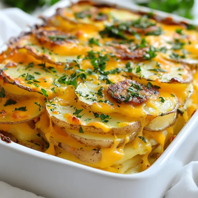 Für diesen leckeren Auflauf brauchst du: - 4 mittelgroße Kartoffeln, geschält und in Scheiben geschnitten - 2 Räucherwürste, in Runden geschnitten (Hühnchen- oder Putenwurst für eine leichte Option) - 1 mittelgroße Zwiebel, gewürfelt - 3 Knoblauchzehen, fein gehackt - 1 Paprika (jede Farbe), gewürfelt - 1 Tasse geriebener Cheddar-Käse - 1 Tasse Schlagcreme - 2 Esslöffel Olivenöl - 1 Teelöffel geräuchertes Paprikapulver - 1 Teelöffel getrockneter Oregano - Salz und Pfeffer nach Geschmack - Frische Petersilie, gehackt (zum Garnieren) Diese Zutaten machen den Auflauf einfach und schmackhaft. Wenn du eine leichtere oder andere Variante suchst, hier sind einige Alternativen: - Statt Kartoffeln kannst du Süßkartoffeln verwenden. - Verwende mageres Hähnchen oder Tofu anstelle von Wurst. - Für eine vegane Option, setze die Schlagcreme durch Kokosmilch ein. - Käse kann durch Hefeflocken ersetzt werden, um einen käsigen Geschmack zu erzielen. Diese Ersatzstoffe helfen dir, den Auflauf nach deinem Bedarf anzupassen. Der Auflauf schmeckt super mit einfachen Beilagen. Hier sind einige Vorschläge: - Ein frischer grüner Salat passt gut dazu. - Du kannst auch Brot oder Brötchen servieren. - Garnierungen wie frische Petersilie bringen Farbe und Geschmack. Mit diesen Beilagen wird dein Essen vollständig und einladend. {{ingredient_image_2}} Zuerst heizen Sie Ihren Ofen auf 190°C (375°F) vor. Das gibt dem Auflauf die richtige Temperatur, um schön zu garen. Während der Ofen vorheizt, bereiten Sie die Zutaten vor. Schälen Sie die Kartoffeln und schneiden Sie sie in dünne Scheiben. Dies hilft, dass sie gleichmäßig garen. Schneiden Sie die Räucherwürste in Runden. Würfeln Sie die Zwiebel und die Paprika. Hacken Sie den Knoblauch fein. Diese Schritte sind wichtig, damit alle Aromen gut in das Gericht kommen. In einer großen Pfanne erhitzen Sie 2 Esslöffel Olivenöl bei mittlerer Hitze. Geben Sie die gewürfelte Zwiebel und die Paprika in die Pfanne. Braten Sie sie etwa 5 Minuten lang, bis sie weich sind. Fügen Sie dann den gehackten Knoblauch hinzu. Braten Sie ihn für eine weitere Minute, bis er aromatisch ist. Diese Mischung gibt dem Auflauf einen tollen Geschmack. Danach nehmen Sie die Pfanne vom Herd. In einer großen Schüssel vermengen Sie die Kartoffelscheiben, die Wurst und die Zwiebel-Paprika-Mischung. Fügen Sie 1 Teelöffel geräuchertes Paprikapulver, 1 Teelöffel Oregano, Salz und Pfeffer hinzu. Rühren Sie alles gut um. Übertragen Sie die Mischung in eine gefettete Auflaufform. Gießen Sie 1 Tasse Schlagcreme gleichmäßig über die Mischung. Bestreuen Sie den Auflauf mit 1 Tasse geriebenem Cheddar-Käse. Decken Sie die Form mit Aluminiumfolie ab und backen Sie sie 30 Minuten. Entfernen Sie dann die Folie und backen Sie weitere 15 Minuten, bis der Käse goldbraun ist. Lassen Sie den Auflauf vor dem Servieren etwas abkühlen. Um den perfekten Räucherspaß Kartoffel-Auflauf zu machen, ist die Vorbereitung wichtig. Beginnen Sie mit frischen Zutaten. Schneiden Sie die Kartoffeln in gleichmäßige Scheiben. Dadurch garen sie gleichmäßig. Achten Sie darauf, die Wurst in dünne Runden zu schneiden. So verteilt sich der Geschmack besser. Braten Sie die Zwiebel und Paprika gut an, bevor Sie alles vermengen. Das bringt mehr Aroma in den Auflauf. Ein häufiger Fehler ist, die Folie zu früh abzunehmen. Lassen Sie die Folie zuerst 30 Minuten drauf, damit die Kartoffeln weich werden. Entfernen Sie die Folie erst, wenn der Auflauf schön goldbraun aussieht. Ein weiterer Fehler ist das Übersehen von Gewürzen. Vergessen Sie nicht, Salz und Pfeffer hinzuzufügen. Diese Gewürze heben die Aromen hervor. Sie können den Auflauf leicht anpassen. Mögen Sie es schärfer? Fügen Sie etwas Cayennepfeffer hinzu. Für einen vegetarischen Auflauf, ersetzen Sie die Wurst durch mehr Gemüse. Zum Beispiel Zucchini oder Auberginen. Experimentieren Sie mit verschiedenen Käsesorten. Gruyère oder Mozzarella geben einen anderen Geschmack. Garnieren Sie mit frischer Petersilie für einen schönen Farbkontrast. Pro Tipps Kartoffelauswahl: Wählen Sie festkochende Kartoffeln, um sicherzustellen, dass sie beim Backen ihre Form behalten und nicht matschig werden. Wurstvariationen: Experimentieren Sie mit verschiedenen Wurstsorten, wie z.B. Chorizo oder Bratwurst, um dem Auflauf einen anderen Geschmack zu verleihen. Schichttechnik: Legen Sie die Kartoffeln und die Füllung in Schichten in die Auflaufform, um eine gleichmäßige Verteilung der Aromen und Texturen zu gewährleisten. Vorbereitung im Voraus: Bereiten Sie die Zutaten am Vortag vor und stellen Sie die Auflaufform vor dem Backen in den Kühlschrank, um Zeit zu sparen. {{image_4}} Wenn du eine vegetarische oder vegane Option möchtest, kannst du die Wurst einfach weglassen. Verwende stattdessen mehr Gemüse wie Zucchini oder Auberginen. Du kannst auch Räuchertofu oder Seitan verwenden, um den rauchigen Geschmack zu erhalten. Für die vegane Variante ersetze die Schlagcreme durch pflanzliche Sahne. Diese Anpassungen machen das Gericht genauso lecker! Der Auflauf kann mit verschiedenen Gewürzen und Kräutern verfeinert werden. Probiere zum Beispiel Thymian oder Basilikum. Auch das Hinzufügen von frisch gemahlenem Pfeffer bringt eine schöne Schärfe. Wenn du es schärfer magst, füge etwas Paprika oder Chili-Pulver hinzu. Diese Gewürze verstärken die Aromen und machen das Gericht noch spannender. Die Wahl des Käses kann den Geschmack stark beeinflussen. Du kannst anstelle von Cheddar auch Gouda oder Mozzarella verwenden. Diese Käsesorten schmelzen gut und geben dem Auflauf eine cremige Konsistenz. Für eine würzigere Note probiere Blauschimmelkäse oder Feta. Diese Variationen bieten dir neue Geschmackserlebnisse und machen das Rezept noch vielseitiger. Um deinen Räucherspaß Kartoffel-Auflauf frisch zu halten, lass ihn zuerst abkühlen. Du kannst ihn dann in einem luftdichten Behälter aufbewahren. Achte darauf, dass der Behälter gut verschlossen ist. So bleibt der Auflauf für einige Tage lecker. Wenn du den Auflauf für später aufbewahren möchtest, friere ihn ein. Teile ihn in Portionen, damit du nur das auftauen kannst, was du brauchst. Verpacke jede Portion in Frischhaltefolie und dann in einem Gefrierbeutel. Zum Wiederaufwärmen, lass ihn über Nacht im Kühlschrank auftauen. Danach backe ihn im Ofen bei 180°C, bis er heiß ist. Im Kühlschrank bleibt dein Auflauf etwa 3 bis 4 Tage frisch. Vergewissere dich, dass er gut abgedeckt ist. Nach 4 Tagen kann der Geschmack nachlassen. Wenn du ihn nicht gleich isst, ist das Einfrieren die beste Option. Ja, du kannst andere Wurstsorten verwenden. Du kannst zum Beispiel Rind- oder Schweinswurst nehmen. Hühnchen- oder Putenwurst sind auch leichte Optionen. Achte darauf, dass die Wurst gut gewürzt ist. So bleibt der Geschmack stark und lecker. Probiere auch vegane Würste, wenn du eine pflanzliche Option suchst. Du musst den Auflauf insgesamt 45 Minuten backen. Zuerst backe ihn 30 Minuten mit Folie. Danach entferne die Folie und backe ihn weitere 15 Minuten. So wird der Käse schön goldbraun und sprudelnd. Die Kartoffeln sollten zart sein, wenn der Auflauf fertig ist. Ein frischer grüner Salat passt sehr gut dazu. Auch gebratenes Gemüse ergänzt den Auflauf schön. Wenn du es herzhaft magst, serviere Brot dazu. Ein knuspriges Baguette ist eine tolle Wahl. Ein Kartoffel-Auflauf ist einfach zuzubereiten und schmeckt klasse. Du hast die Hauptzutaten, Zubereitungsschritte und Tipps kennengelernt. Die Variationen bieten viele leckere Möglichkeiten. Denke daran, den Auflauf richtig zu lagern, damit er frisch bleibt. Mit all diesen Infos kannst du jetzt einen tollen Auflauf zaubern. Viel Spaß beim Kochen und Ausprobieren neuer Ideen!