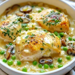 - 4 knochenlose, hautlose Hühnchenbrustfilets - 1 Tasse Langkornreis - 2 Tassen Hühnerbrühe Die Hauptzutaten sind einfach. Hühnchenbrust gibt viel Geschmack und Proteine. Langkornreis sorgt für die richtige Textur. Die Hühnerbrühe fügt Tiefe hinzu und macht das Gericht würzig. - 1 Tasse Schlagsahne - 1 mittelgroße Zwiebel, fein gehackt - 3 Knoblauchzehen, zerdrückt - 1 Tasse Champignons, in Scheiben geschnitten - 1 Tasse gefrorene Erbsen Schlagsahne bringt die Cremigkeit ins Gericht. Zwiebel und Knoblauch geben Aroma und Geschmack. Champignons fügen eine angenehme Textur hinzu, während Erbsen für Süße sorgen. - 1 Esslöffel Olivenöl - 2 Teelöffel getrockneter Thymian - 1 Teelöffel Paprika - Salz und Pfeffer nach Geschmack Olivenöl ist ideal zum Anbraten. Thymian und Paprika bringen frische Aromen. Salz und Pfeffer runden alles ab. Diese Gewürze machen dein Gericht noch besser. {{ingredient_image_2}} - Würze die Hühnchenbrustfilets mit Salz, Pfeffer und Paprika. - Erhitze Olivenöl in einer großen Pfanne bei mittlerer Hitze. - Brate die Hühnchenbrust für 5-7 Minuten auf jeder Seite. - Nimm das Hühnchen aus der Pfanne und lasse es beiseite ruhen. - Füge die gehackte Zwiebel zur gleichen Pfanne hinzu. - Brate die Zwiebel für 3-4 Minuten, bis sie glasig wird. - Gib den zerdrückten Knoblauch und die Champignons dazu. - Brate alles für weitere 3 Minuten, bis die Champignons zart sind. - Rühre den Langkornreis ein und gieße die Hühnerbrühe hinzu. - Füge den getrockneten Thymian zur Reis-Mischung hinzu. - Bringe die Mischung zum Kochen und reduziere die Hitze. - Decke die Pfanne ab und lasse alles 15 Minuten köcheln. - Rühre die Schlagsahne und gefrorenen Erbsen ein. - Lass alles für weitere 5 Minuten köcheln und rühre gelegentlich um. - Gebe das ruhende Hühnchen zurück in die Pfanne. - Koche alles für 3-5 Minuten, um das Hühnchen zu erwärmen. - Schmecke das Gericht mit Salz und Pfeffer ab und serviere es warm. - Tipps zum Anbraten: Verwende eine große Pfanne. Erhitze das Olivenöl gut. So wird das Hühnchen schön braun. Würze das Fleisch gleichmäßig. Dadurch bekommst du mehr Geschmack. - Garzeit und -temperatur: Brate das Hühnchen bei mittlerer Hitze. Jede Seite braucht etwa 5 bis 7 Minuten. Das Hühnchen sollte 75 Grad Celsius erreichen. So bleibt es saftig und zart. - Flüssigkeitsverhältnis: Für 1 Tasse Reis nimm 2 Tassen Hühnerbrühe. Das sorgt für einen vollen Geschmack. Achte darauf, dass der Reis gut kochen kann. - Verhindern von Ankleben: Rühre den Reis nach dem Hinzufügen der Brühe einmal um. Decke die Pfanne ab und lasse den Reis kochen. Das hilft, ein Ankleben zu vermeiden. - Verwendung von Schlagsahne: Schlagsahne macht das Gericht reichhaltig. Rühre sie erst zum Schluss ein. So bleibt die Creme frisch und lecker. - Alternativen zur Sahne: Du kannst auch griechischen Joghurt verwenden. Das macht das Gericht leichter. Kokosmilch ist eine weitere Option für einen besonderen Geschmack. Pro Tipps Hühnchen marinieren: Für zusätzlichen Geschmack kannst du die Hühnchenbrustfilets vor dem Braten in einer Mischung aus Olivenöl, Zitronensaft und Gewürzen für mindestens 30 Minuten marinieren. Kochzeit des Reises: Achte darauf, den Reis nicht zu lange kochen zu lassen, damit er nicht matschig wird. Prüfe nach 15 Minuten, ob er die gewünschte Konsistenz erreicht hat. Variationen hinzufügen: Du kannst das Gericht anpassen, indem du zusätzliches Gemüse wie Paprika oder Zucchini hinzufügst, um mehr Farbe und Nährstoffe einzubringen. Resteverwertung: Falls du Reste hast, kannst du sie in einer Auflaufform mit etwas Käse überbacken und im Ofen aufwärmen, um eine neue Mahlzeit zu kreieren. {{image_4}} Du kannst viele Gemüsearten in das Rezept einfügen. Das macht es bunt und gesund. Zum Beispiel passen Paprika und Zucchini gut. Möhren geben eine süße Note. Du kannst auch saisonales Gemüse verwenden. Im Frühling sind Spargel oder Erbsen ideal. Im Sommer verwende frische Tomaten oder Bohnen. Sie bringen frischen Geschmack ins Gericht. Das Gericht lebt von Gewürzen. Probiere andere Kräuter wie Oregano oder Basilikum. Sie geben einen neuen Geschmack. Wenn du es schärfer magst, füge Chili oder Cayennepfeffer hinzu. Eine Prise kann viel bewirken. Experimentiere mit verschiedenen Gewürzen, um dein perfektes Aroma zu finden. Wenn du kein Hühnchen magst, gibt es tolle Alternativen. Pute ist eine ähnliche Option. Sie hat einen milden Geschmack und ist mager. Für eine pflanzliche Variante kannst du Tofu verwenden. Schneide ihn in Würfel und brate ihn an. Das gibt eine schöne Textur. Auch Kichererbsen sind eine leckere Wahl. Sie sind gesund und sättigend. - Das Gericht hält sich bis zu 3 Tage im Kühlschrank. - Lagere es in einem luftdichten Behälter, um Frische zu bewahren. - Friere die Portionen in einem gefrierfesten Behälter ein. - Achte darauf, etwas Platz für die Ausdehnung zu lassen. - Zum Auftauen lege das Gericht über Nacht in den Kühlschrank. - Erwärme es langsam in der Mikrowelle oder auf dem Herd. - Mache einen cremigen Auflauf mit den Resten. - Mische die Reste in einen Salat für mehr Geschmack. - Verwende die Reste in Tacos oder Wraps für ein schnelles Mittagessen. Die Zubereitung von cremigem Hühnchen mit Reis dauert insgesamt etwa 40 Minuten. Du benötigst 15 Minuten für die Vorbereitung. Die Kochzeit beträgt 25 Minuten. Dies macht das Gericht schnell und einfach für jeden Tag. Ja, du kannst das Gericht im Voraus zubereiten. Koche das Hühnchen und die Reis-Mischung bis zur letzten Phase. Lass es dann abkühlen und stelle es in den Kühlschrank. Du kannst es bis zu drei Tage aufbewahren. Wenn du bereit bist zu essen, erwärme es auf dem Herd. Füge mehr Sahne hinzu, wenn es zu trocken ist. Als Beilage passen viele Dinge gut. Hier sind einige Vorschläge: - Knackiger grüner Salat - Dampfkartoffeln - Gedämpftes Gemüse wie Brokkoli oder Karotten - Knoblauchbrot oder Baguette Diese Beilagen bringen frische Aromen und Texturen zu deinem Gericht. Cremiges Hühnchen mit Reis ist ein einfaches und leckeres Gericht. Wir haben die Hauptzutaten und zusätzliche Komponenten besprochen. Die Schritt-für-Schritt-Anleitung macht die Zubereitung leicht. Mit unseren Tipps gelingt dir perfektes Hühnchen und cremiger Reis. Du kannst das Gericht variieren und sogar Reste kreativ verwenden. Probiere es aus und entdecke neue Geschmäcker. Ein Rezept, das bleibt!