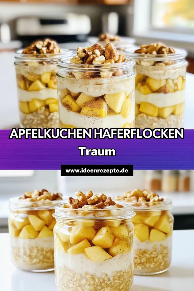 Entdecke das perfekte Rezept für Apfelkuchen Über Nacht Haferflocken! Diese gesunden und köstlichen Haferflocken sind ideal für ein schnelles Frühstück. Mit frischen Äpfeln, cremiger Mandelmilch und dem Duft von Zimt ist jede Portion ein Genuss. Bereite sie am Abend vorher zu und genieße am nächsten Morgen ein nahrhaftes Frühstück. Klicke hier, um das vollständige Rezept zu sehen und deine Küche zu inspirieren! #ApfelkuchenÜberNacht #Haferflocken #gesundessen #frühstückideen