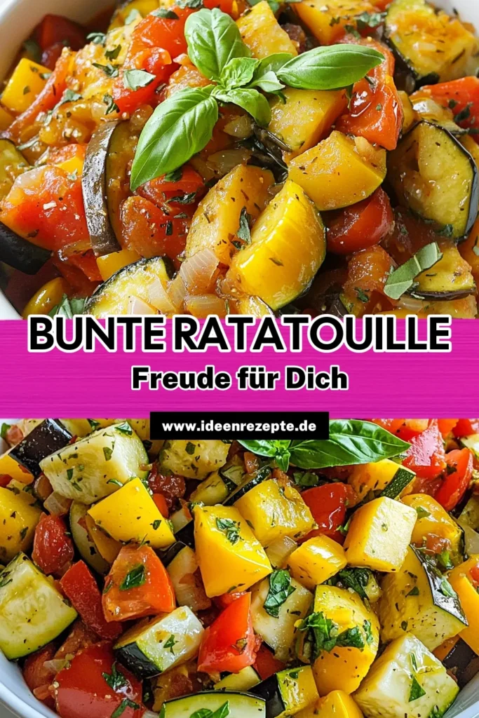 Entdecke dieses köstliche Ratatouille Rezept für ein gesundes Gemüse Gericht aus der mediterranen Küche. Dieses Aubergine Zucchini Rezept ist einfach zuzubereiten und perfekt für alle, die Ratatouille selber machen möchten. Mit frischen Zutaten und aromatischen Kräutern zauberst du ein Gericht, das nicht nur lecker, sondern auch nahrhaft ist. Probiere es selbst aus und teile deine Kreation! #Ratatouille #GesundeKüche #GemüseGericht #MediterraneKüche