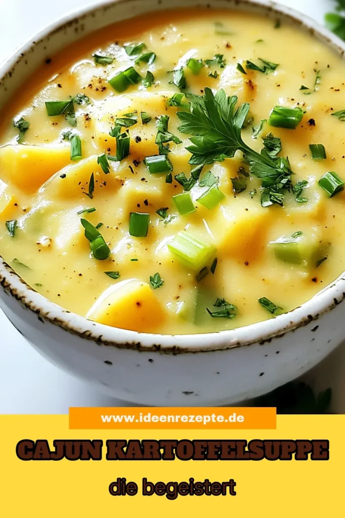 Entdecken Sie unser köstliches Rezept für Cajun Kartoffelsuppe! Diese cremige Kartoffelsuppe vereint den pikanten Geschmack der Cajun-Küche mit gesunden Zutaten. Perfekt für jede Jahreszeit, bietet unsere Cajun Rezept eine nahrhafte und schmackhafte Option unter den gesunden Suppenideen. Kochen Sie dieses einfache und schmackhafte Kartoffelsuppe Rezept und genießen Sie die Aromen der Unterkunft. Speichern Sie es und probieren Sie es noch heute aus! #CajunKartoffelsuppe #GesundeSuppenideen #KartoffelsuppeRezept #CajunRezept