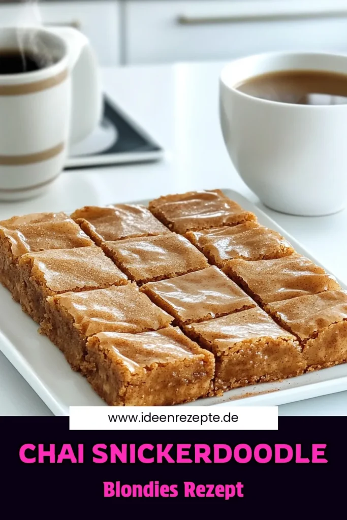 Entdecke die köstlichen Chai Gewürz Snickerdoodle Blondies, die deinen Gaumen verwöhnen werden! Mit einer Mischung aus warmen Gewürzen und der perfekten Süße sind diese Blondies einfach unwiderstehlich. Folge unserem einfachen Rezept und genieße eine aromatische Nachspeise, perfekt für gemütliche Nachmittage. Klicke jetzt, um die vollständige Anleitung zu erfahren und deine Backkünste zu verfeinern! #ChaiGewürz #Snickerdoodle #Backliebe #Blondies