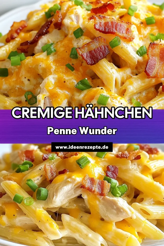 Entdecke das köstliche Crack Chicken Penne Rezept! Diese cremigen Penne Nudeln treffen auf zartes Hähnchen und die perfekte Ranch Gewürzmischung für ein schnelles und einfaches Familienrezept. Ideal für ein schnelles Abendessen, das die ganze Familie lieben wird. Probiere es aus und teile deine Kreationen! Klicke jetzt auf den Link und speichere dieses Rezept. #HähnchenPastaGericht #CrackChickenPenne #einfacheFamilienrezepte #RanchGewürzmischungRezept
