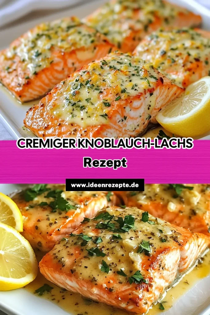 Entdecken Sie unser cremiges Knoblauch-Lachs Rezept für ein schmackhaftes und einfaches Lachsgericht! Mit saftigen Lachsfilets, einer köstlichen Knoblauchsahnesauce und in nur 25 Minuten zubereitet, ist es ideal für schnelle Abendessen. Dieses Gericht wird Sie mit seinem reichen Geschmack begeistern! Speichern Sie das Rezept und probieren Sie es aus! #cremigerKnoblauchLachs #LachsfiletsRezept #KnoblauchSahnesauce #schnelleAbendessenRezepte