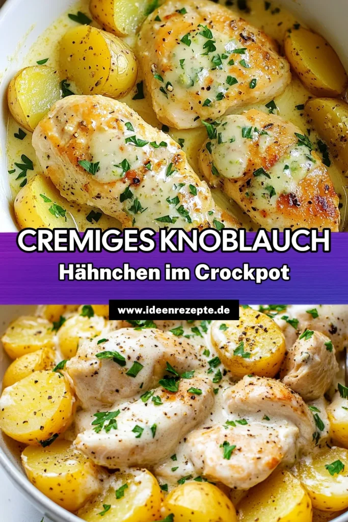 Entdecke dieses köstliche Crockpot Hähnchen Rezept mit Knoblauch Parmesan Hähnchen und zarten Kartoffeln, perfekt für ein einfaches Abendessen. Diese einfachen Hähnchenrezepte bieten dir das Beste des langsamen Kochens mit wenig Aufwand. Ein cremiges Hähnchen Gericht, das alle begeistert! Probiere es aus und genieße ein herzhaftes Essen. Klicke hier für das Rezept und speichere es dir! #CrockpotRezept #HähnchenFürFamilie #KochenMitLiebe #EinfacheRezepte