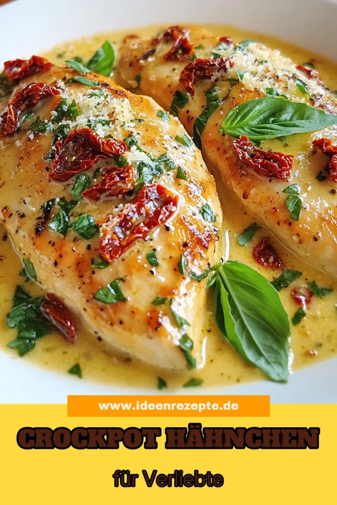 Entdecke unser einfaches Crockpot Hähnchen Rezept für das cremige Marry Me Chicken! Dieses italienische Hähnchenrezept vereint saftige Hähnchenbrustfilets mit einer köstlichen Tomatensauce und würzigem Parmesan. Perfekt für ein romantisches Dinner oder für stressfreie Mahlzeiten. Probiere es aus und lass dich von diesem Gericht begeistern! Speichere dieses Rezept und koche es bald nach! #Crockpot #Hähnchen #Essen #ItalienischeKüche