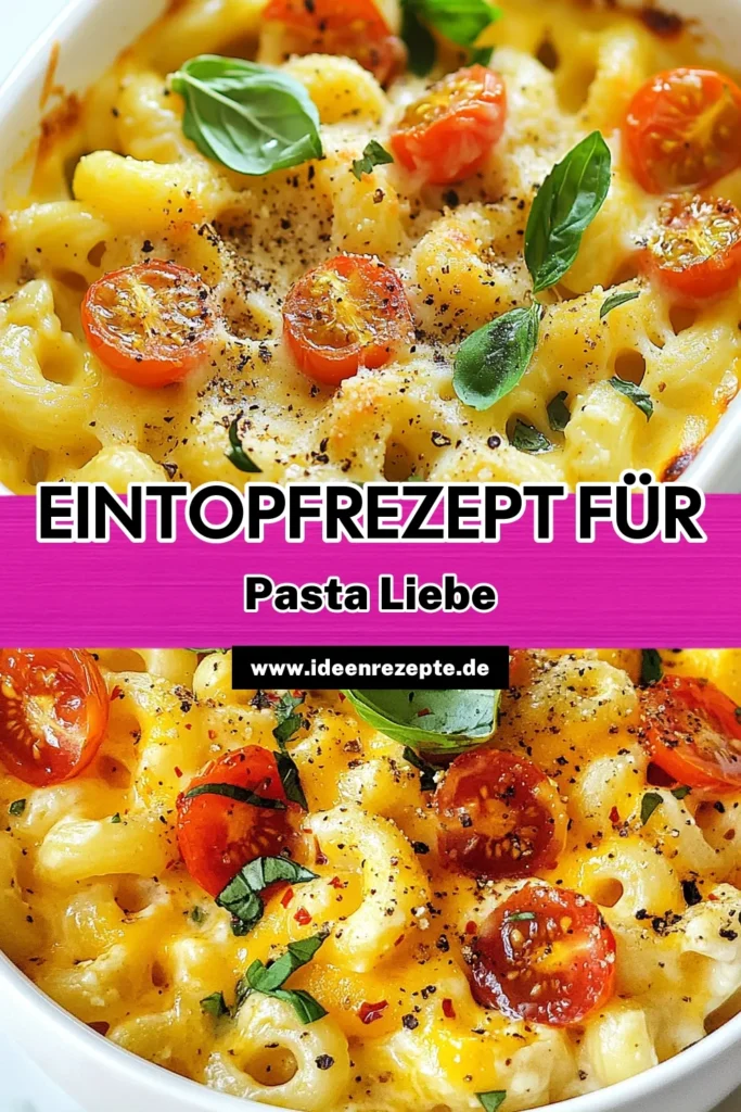 Entdecken Sie unser köstliches One Pot Pasta Rezept für diese Italienische Mac and Cheese! Diese cremigen Makkaroni vereinen alle Aromen der italienischen Küche in einem Topf, ideal für schnelle Pasta Gerichte. In nur 25 Minuten zaubern Sie ein herzhaftes Gericht, das die ganze Familie begeistert. Probieren Sie es aus und lassen Sie sich von der einfachen Zubereitung verführen! Speichern und teilen Sie dieses Rezept! #OnePotPasta #ItalienischeMacAndCheese #CremigeMakkaroni #SchnellePastaGerichte