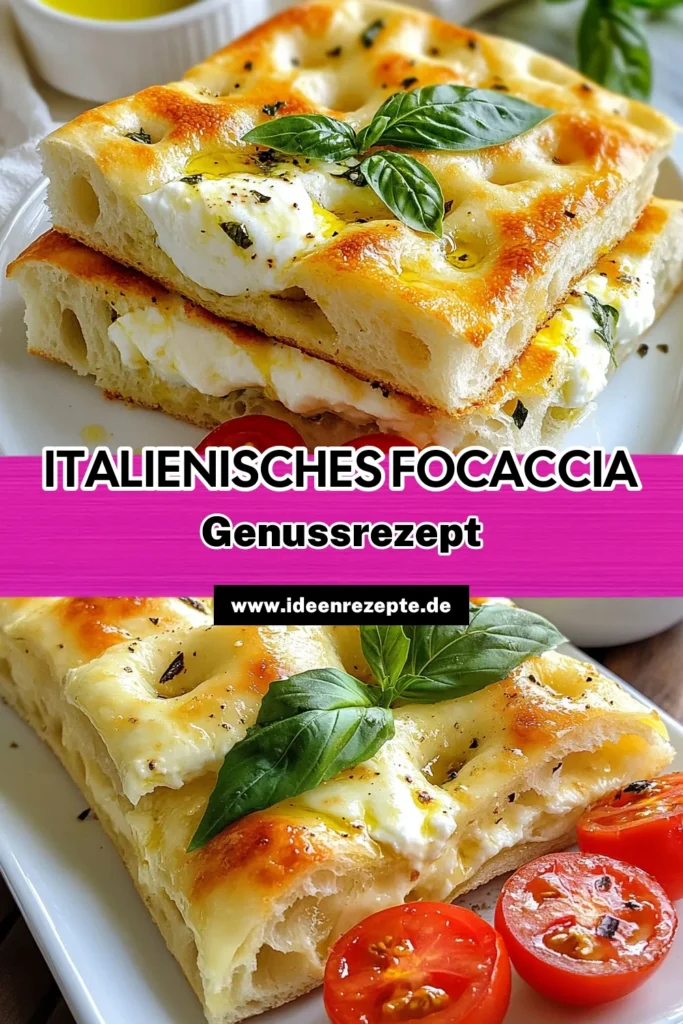 Lust auf ein köstliches Focaccia Rezept? Probiere dieses italienische Sandwich mit selbstgemachter Focaccia, die perfekt für jede Gelegenheit ist. Mit saftiger Focaccia mit Mozzarella und aromatischen Kirschtomaten wird dein Gaumen verwöhnt. Perfekt als Snack oder leichtes Mittagessen. Lass dir dieses Rezept nicht entgehen und entdecke, wie einfach es ist, leckere Sandwiches zu zaubern. Speichere es dir jetzt! #FocacciaRezept #italienischesSandwich #selbstgemachteFocaccia #FocacciaMitKirschtomaten